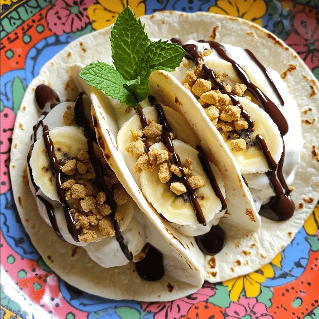 Bananenpudding-Tacos sind eine lustige und leckere Mischung aus zwei beliebten Desserts. Sie kombinieren die Cremigkeit von Bananenpudding mit der Form von Tacos. Man benutzt weiche Tortillas, die man mit süßer Füllung belegt. Das macht sie zu einem besonderen Genuss.