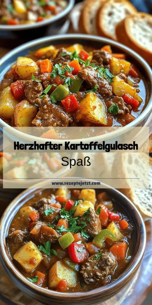 Entdecke die Aromen Ungarns mit dem Saucigen Ungarischen Kartoffelgulasch! Dieses einfache Rezept vereint zarte Kartoffeln, saftiges Rindfleisch und aromatische Gewürze in einem herzhaften Gericht. Ideal für ein schnelles Abendessen, das die gesamte Familie erfreut. Lass dich von unseren Schritt-für-Schritt-Anleitungen und Tipps inspirieren, um das perfekte Gulasch zuzubereiten. Klicke jetzt, um mehr über die Zubereitung und köstliche Beilagen zu erfahren!