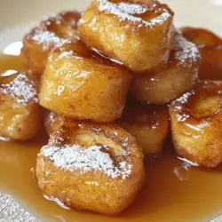 Cinnamon Roll French Toast Bites sind eine leckere Frühstücksoption. Sie sind einfach und schnell zuzubereiten. Hier sind die notwendigen Schritte, um sie zu machen.