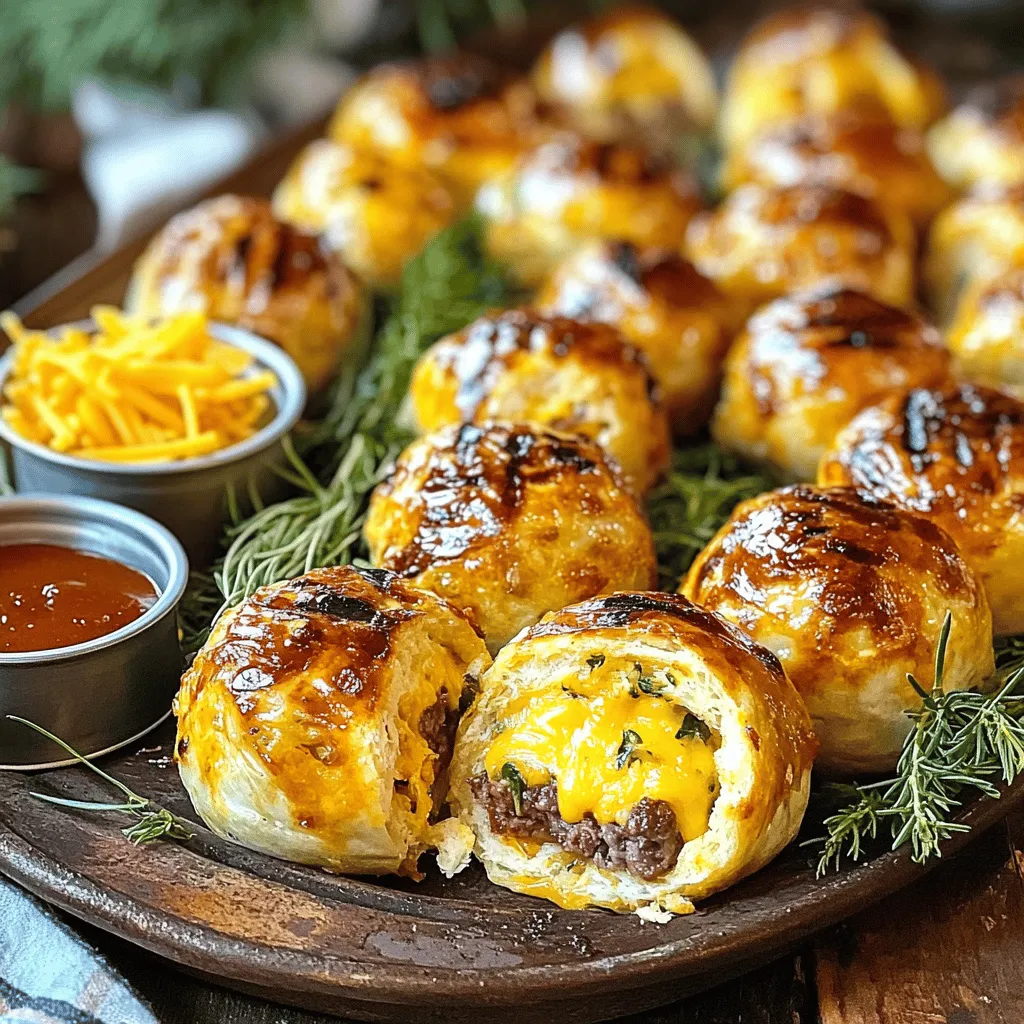 Um köstliche käsegefüllte Fleischbällchen zu machen, brauchst du einige einfache Zutaten. Du benötigst 500 g Rinderhackfleisch. Dann 100 g gewürzten Frischkäse und 80 g geriebenen Cheddar-Käse. Eine kleine Zwiebel, zwei gehackte Knoblauchzehen, ein Ei und 100 g Semmelbrösel sind ebenfalls wichtig. Vergiss nicht die Gewürze: einen Teelöffel Paprikapulver, einen Teelöffel italienische Gewürze sowie Salz und Pfeffer. Frische Petersilie zum Garnieren rundet das Gericht ab. Optional kannst du auch BBQ-Sauce zum Dippen verwenden.