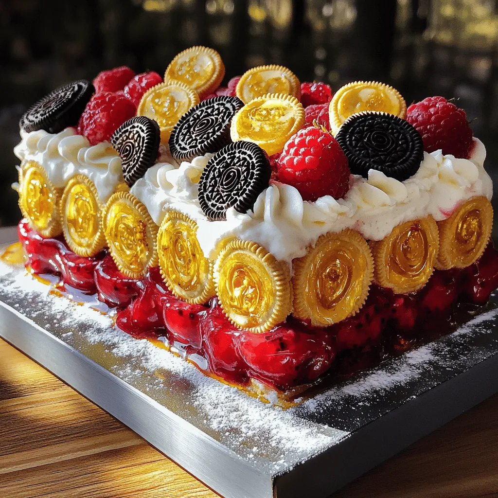 Um die goldene Oreo Erdbeer-Käsekuchen-Riegel zuzubereiten, brauchst du einige einfache Zutaten. Du benötigst 30 Goldene Oreo Kekse, 4 Esslöffel geschmolzene Butter, 400 g Frischkäse, 150 g Puderzucker, 1 Teelöffel Vanilleextrakt, 200 ml Schlagsahne, 250 g frische Erdbeeren und 100 g Goldene Oreos für die Dekoration.