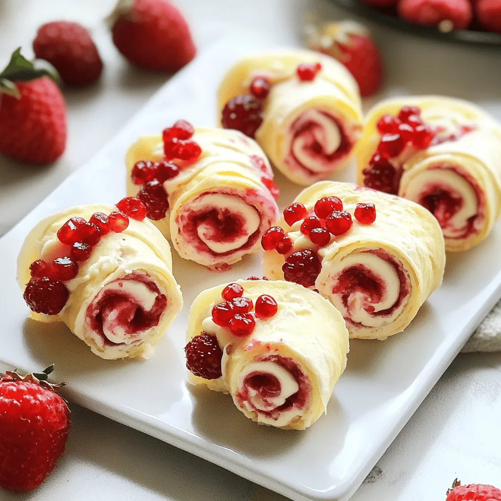 Einfache Erdbeer-Käsekuchen-Rollen sind eine leckere und frische Dessertoption. Sie sind schnell gemacht und benötigen kein Backen. Das macht sie perfekt für heiße Tage oder wenn du wenig Zeit hast. Die süßen Erdbeeren und die cremige Käsekuchenfüllung harmonieren wunderbar. Diese Rollen sind auch leicht zu portionieren, was sie ideal für Partys macht.
