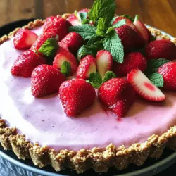 Für diesen tollen veganen Erdbeer-Cheesecake brauchst du einige einfache Zutaten. Hier sind die Hauptzutaten: