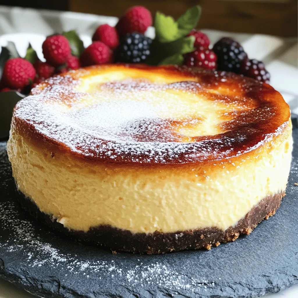 Für einen leckeren verbrannten baskischen Käsekuchen brauchst du diese Zutaten: