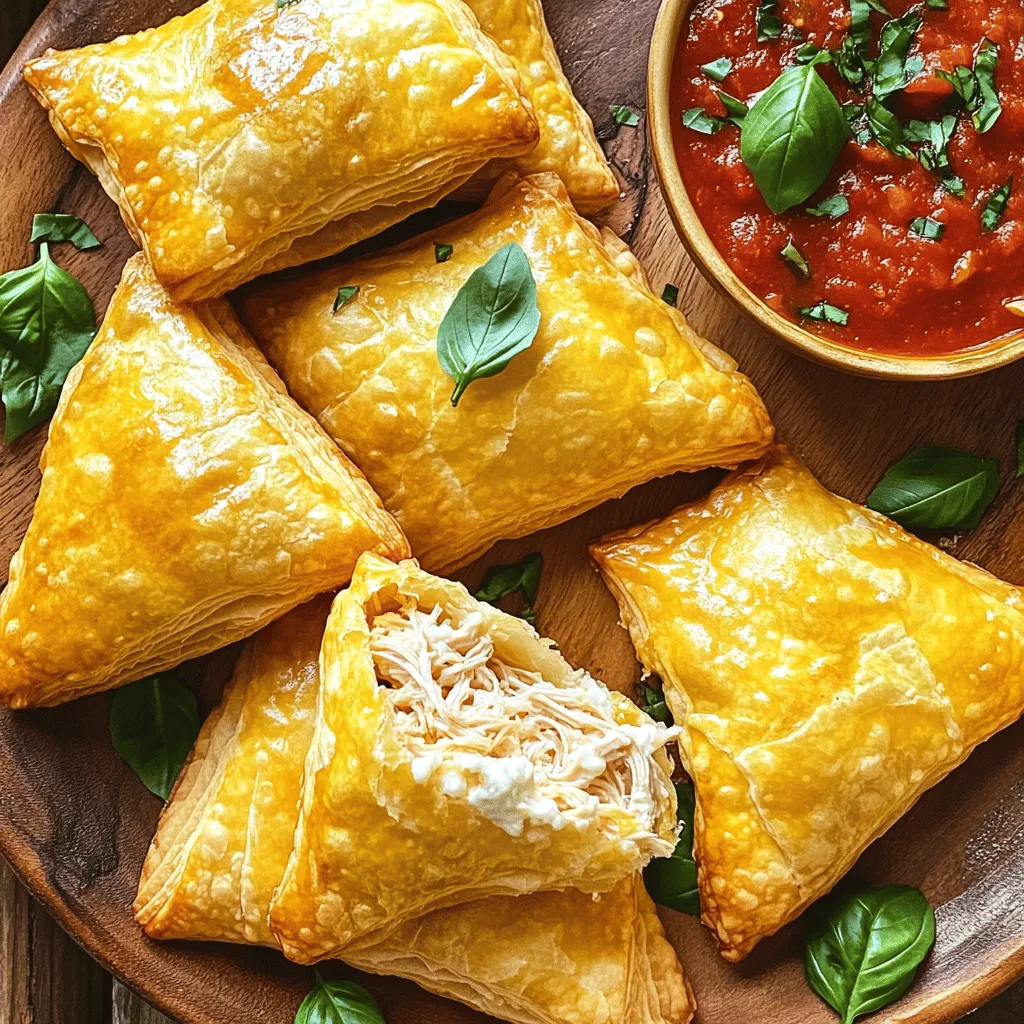 Um Chicken Parmesan Pillows zuzubereiten, brauchen wir frische Zutaten. Zuerst benötigen wir 2 große Hähnchenbrustfilets, die wir kochen und zerkleinern. Dann nehmen wir 1 Tasse Ricotta-Käse, 1 Tasse geriebenen Mozzarella und ½ Tasse Parmesan. Diese Käsesorten geben unserem Gericht den cremigen Geschmack, den wir lieben. Wir fügen auch 1 Teelöffel italienische Gewürzmischung und 1 Teelöffel Knoblauchpulver hinzu. Das gibt den Pillows einen tollen Aroma. Vergessen Sie nicht, Salz und Pfeffer nach Geschmack hinzuzufügen. Schließlich brauchen wir 1 Packung Blätterteig und 1 Ei für den Ei-Wasch.