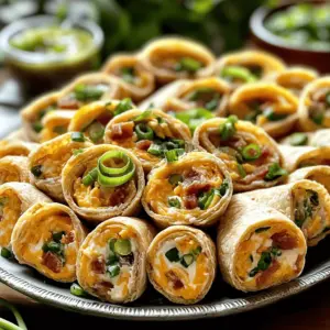 Cheesy Bacon and Green Onion Roll Ups Einfaches Rezept