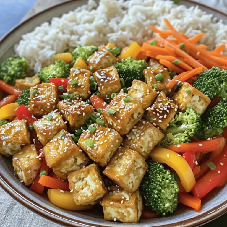- 400 g fester Tofu - 1 Paprika - 1 Tasse Brokkoliröschen - 1 mittelgroße Karotte - 2 Knoblauchzehen - 2,5 cm frischer Ingwer - 3 Esslöffel Pflanzenöl - 1 Esslöffel Sesamöl - 3 Esslöffel Sojasauce - 1 Esslöffel Reisessig - 1 Teelöffel Honig - Sesamsamen - Frühlingszwiebeln Die Zutaten für das Crispy Tofu Stir-Fry sind einfach und frisch. Beginnen wir mit dem Tofu. Es ist wichtig, festen Tofu zu wählen. Er hat eine bessere Textur. Sie können den Tofu in Würfel schneiden und gut pressen. So entfernen Sie die überschüssige Flüssigkeit. Das macht den Tofu knuspriger beim Braten. Für das Gemüse wähle ich oft Paprika, Brokkoli und Karotten. Diese Zutaten bringen Farbe und Nährstoffe ins Gericht. Sie sind auch schnell gar. Knoblauch und Ingwer geben dem Gericht einen tollen Geschmack. Ich benutze frischen Ingwer, weil er die beste Note hat. Die Gewürze sind Schlüssel zu einem leckeren Gericht. Pflanzenöl sorgt für die richtige Hitze. Sesamöl bringt einen nussigen Geschmack. Sojasauce und Reisessig sorgen für Umami und Säure. Ein wenig Honig bringt eine süße Note. Diese Kombination macht das Gericht besonders. Für die Garnierung nehme ich Sesamsamen und Frühlingszwiebeln. Sie geben dem Gericht den letzten Schliff. Sie sind auch eine schöne Farbnote auf dem Teller. Wenn Sie mehr erfahren wollen, schauen Sie sich das [Full Recipe] an. Tofu ist die Basis dieses Gerichts. Beginne damit, den Tofu zu pressen. Das entfernt überschüssige Feuchtigkeit. Schneide den Tofu in gleichmäßige Würfel. Wende die Würfel in Maisstärke. Diese Schicht sorgt für die Krispigkeit. Erhitze das Öl in einer großen Pfanne oder einem Wok. Verwende mittlere Hitze. Lege die Tofuwürfel in die Pfanne. Brate sie 3 bis 4 Minuten. Achte darauf, dass sie goldbraun werden. Nimm den Tofu heraus und lasse ihn auf einem Papiertuch abtropfen. Gib bei Bedarf mehr Öl in die Pfanne. Füge den gehackten Knoblauch und den geriebenen Ingwer hinzu. Brate diese Mischung etwa 30 Sekunden lang. Sie sollten aromatisch werden. Danach füge die Paprika, Brokkoli und Karotten hinzu. Brate das Gemüse 5 bis 7 Minuten, bis es leuchtend und bissfest ist. Bereite die Sauce in einer kleinen Schüssel vor. Vermische Sojasauce, Sesamöl, Reisessig und Honig gut. Gib den knusprigen Tofu zurück in die Pfanne. Gieße die Sauce über das Gemüse. Rühre alles gut um und erhitze es für weitere 2 Minuten. Schmecke das Gericht mit Salz und Pfeffer ab. Rühre die gehackten Frühlingszwiebeln unter. Übertrage das Wok-Gericht auf eine Servierplatte. Garniere es mit Sesamsamen. Du kannst das Gericht zusammen mit gedämpftem Jasminreis servieren. Dies macht die Mahlzeit komplett. Um knusprigen Tofu zu bekommen, drücken Sie den Tofu gut. So entfernen Sie viel Flüssigkeit. Verwenden Sie ein sauberes Küchentuch oder ein schweres Brett. Schneiden Sie den Tofu in gleichmäßige Würfel. Wenden Sie die Würfel dann in Maisstärke. Achten Sie darauf, dass sie gleichmäßig bedeckt sind. Diese Schicht sorgt für die perfekte Krispigkeit beim Braten. Variieren Sie die Gemüsearten nach Ihrem Geschmack. Sie können Zucchini, Pilze oder Erbsen hinzufügen. Auch die Würze können Sie anpassen. Fügen Sie etwas Chili für Schärfe hinzu oder verwenden Sie Kokosaminos statt Sojasauce. Kreativität macht das Gericht aufregend und neu. Servieren Sie den Tofu-Stir-Fry auf einem großen Teller. Garnieren Sie ihn mit Sesamsamen und Frühlingszwiebeln. Kombinieren Sie das Gericht mit gedämpftem Jasminreis oder Udon-Nudeln. Diese Beilagen machen die Mahlzeit sättigender und leckerer. Weitere Tipps finden Sie im Full Recipe. {{image_4}} Wenn Sie Reste haben, lagern Sie diese in einem luftdichten Behälter. So bleibt der Tofu frisch und schmackhaft. Lagern Sie das Gericht im Kühlschrank. Die Haltbarkeit beträgt etwa 3 Tage. Achten Sie darauf, die Reste nicht zu lange stehen zu lassen, um den Geschmack zu erhalten. Um das Gericht aufzuwärmen, erhitzen Sie es in einer Pfanne. Ein wenig Öl hilft, die Knusprigkeit zu bewahren. Vermeiden Sie die Mikrowelle, da sie den Tofu matschig macht. Stellen Sie die Hitze auf mittlere Stufe und rühren Sie regelmäßig um. So bleibt die Textur schön und der Geschmack bleibt erhalten. Um Tofu knusprig zu machen, drücke ihn gut. Entferne überschüssige Feuchtigkeit. Schneide den Tofu in gleichmäßige Würfel. Wende die Würfel in Maisstärke. Diese Schicht hilft beim Braten. Erhitze das Öl gut. Brate den Tofu goldbraun an. So wird er schön knusprig. Ja, du kannst Gemüse austauschen. Du magst vielleicht Zucchini oder Pilze. Auch grüne Bohnen passen gut. Sei kreativ mit deinen Lieblingsgemüsesorten. Achte darauf, die Garzeiten anzupassen. So bleibt alles knackig und frisch. Ja, das Rezept kann vegan sein. Verwende einfach Ahornsirup anstelle von Honig. So bleibt es pflanzlich. Tofu ist von Natur aus vegan. Achte bei der Sojasauce auf die Zutaten. Viele Marken sind vegan und lecker. Die Zubereitung dauert 15 Minuten. Die Gesamtzeit für das Gericht ist 30 Minuten. Du kannst das Gericht schnell zubereiten. So hast du in kurzer Zeit ein leckeres Essen. Probiere das Rezept aus! Für das vollständige Rezept, schau dir die Details an. Für dieses einfache Rezept brauchst du nur wenige Schritte. Zuerst bereitest du den Tofu vor, indem du ihn presst und würfelst. Dann wendest du die Würfel in Maisstärke. So wird der Tofu schön knusprig. Brate ihn in einer Pfanne, bis er goldbraun ist. Danach kannst du das Gemüse anbraten. Füge Knoblauch und Ingwer hinzu, um den Geschmack zu verbessern. Das Gemüse brätst du, bis es leuchtend und knackig ist. Schließlich gibst du den Tofu zurück in die Pfanne. Mische alles mit der Sauce, die du vorher zubereitest. Das Ganze dauert nicht lange und ist einfach zu machen. - Zubereitungszeit: 15 Minuten - Gesamtzeit: 30 Minuten - Portionen: 4 Für das vollständige Rezept schaue dir die anderen Abschnitte an. So kannst du schnell und einfach ein köstliches Gericht zaubern! Zusammengefasst ist dieses Rezept für Crispy Tofu Stir-Fry einfach und schnell. Du brauchst frisches Gemüse und Tofu. Die Zubereitung dauert nur 30 Minuten. Achte auf die Krispigkeit des Tofus und variiere die Gemüsesorten nach deinem Geschmack. Beilagen wie Reis oder Nudeln passen gut dazu. Lagere Reste richtig, um die Frische zu bewahren. Mit diesen Tipps wird deine Mahlzeit lecker und gesund!
