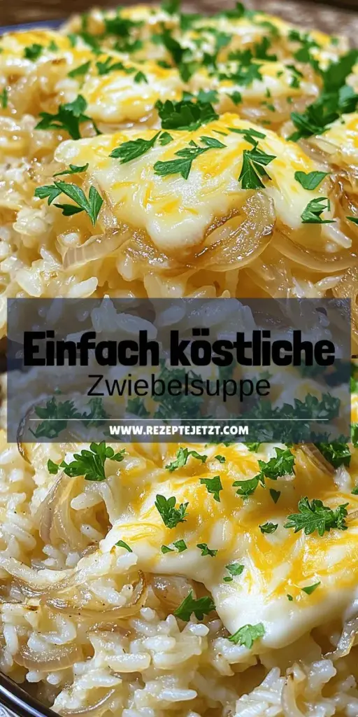 Entdecke, wie einfach du Französische Zwiebelsuppe Reis zubereiten kannst, ein Gericht, das köstliche Aromen von karamellisierten Zwiebeln und schmelzendem Käse vereint! Mit nur wenigen Zutaten und einer leicht verständlichen Schritt-für-Schritt-Anleitung wird dieses Rezept zum absoluten Hit für dein nächstes Abendessen. Lass dich inspirieren und verwöhne dich sowie deine Gäste mit diesem geschmackvollen Reisgericht. Klicke jetzt für das vollständige Rezept!