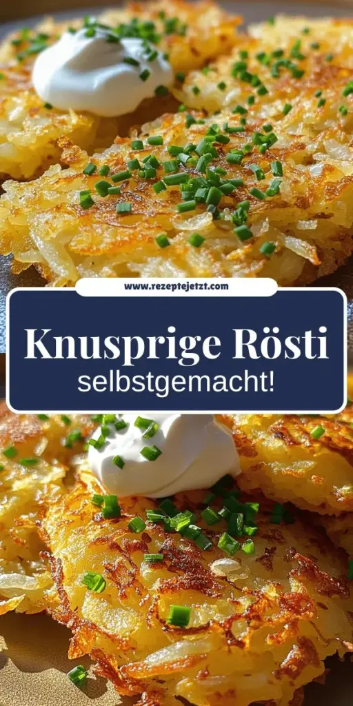 Entdecke, wie du knusprige hausgemachte Rösti ganz einfach selbst zubereiten kannst! Dieses Rezept führt dich Schritt für Schritt zu perfekt gebratenen Rösti, die außen knusprig und innen weich sind. Mit nur wenigen Zutaten und nützlichen Tipps gelingt dir jede Portion. Ideal für Frühstück oder als Snack! Klicke jetzt auf den Link, um das vollständige Rezept und weitere kreative Ideen zu erfahren. Lass dich inspirieren und genieße die Vielfalt der Rösti!