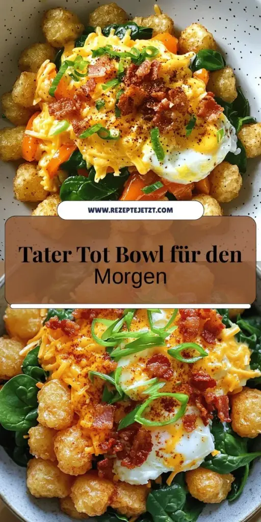 Starte deinen Tag lecker mit der Tater Tot Frühstücksbowl! Diese einfache und vielseitige Bowl kombiniert knusprige Tater Tots, frisches Gemüse und deine Wahl an Eiern für ein sättigendes Frühstück. Egal ob du es klassisch oder vegetarisch magst, unsere Schritt-für-Schritt-Anleitung macht die Zubereitung zum Kinderspiel. Klicke jetzt, um die Rezepte zu entdecken und deine eigene köstliche Variante zu kreieren!