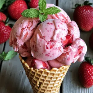 No-Churn Strawberry Ice Cream Einfaches Rezept