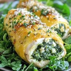 Für die Spinach Stuffed Chicken Roll-Ups brauchst du folgende Zutaten: - 4 Hähnchenbrustfilets - 200 g frischer Spinat, gewaschen und grob gehackt - 150 g Ricotta-Käse - 100 g Feta-Käse, zerbröckelt - 2 Knoblauchzehen, fein gehackt - 1 Teelöffel Zitronensaft - 1 Teelöffel Oregano - Salz und Pfeffer nach Geschmack - 2 Esslöffel Olivenöl - ½ Tasse geriebener Parmesan-Käse für das Topping - 1 Packung Zahnstocher oder Küchengarn zum Binden