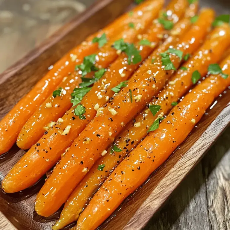 Die Hauptzutaten für unser Rezept sind einfach und frisch. Hier sind die Zutaten, die Sie benötigen: - 450 g Babykarotten, zugeschnitten - 2 Esslöffel Olivenöl - 3 Esslöffel reiner Ahornsirup - 2 Esslöffel Dijon-Senf Diese Zutaten bilden die Basis für den tollen Geschmack. Die Babykarotten sind süß und knackig. Sie sind perfekt zum Rösten im Ofen. Außerdem geben Olivenöl und Ahornsirup den Karotten eine schöne Glasur. Für die Marinade brauchen wir noch ein paar Gewürze: - 1 Teelöffel Knoblauchpulver - 1 Teelöffel Salz - ½ Teelöffel schwarzer Pfeffer Diese Gewürze bringen das Gericht auf das nächste Level. Knoblauchpulver gibt der Marinade einen herzhaften Kick. Salz verstärkt die Aromen, und schwarzer Pfeffer sorgt für einen kleinen Schärfe-Kick. Mischen Sie alle Zutaten gut, bis sie eine homogene Marinade ergeben. Um das Gericht noch schöner zu machen, können Sie es garnieren. Frische Petersilie ist eine tolle Wahl: - Frische Petersilie, gehackt (zur Garnitur) Die grüne Farbe der Petersilie macht das Gericht lebendig. Außerdem bringt sie einen frischen Geschmack, der gut zu den süßen Karotten passt. So wird Ihre Präsentation noch ansprechender. Für die vollständige Rezeptur, schauen Sie sich die [Full Recipe] an. Zuerst heizen Sie den Ofen auf 220°C vor. Nehmen Sie eine große Schüssel. In die Schüssel geben Sie 2 Esslöffel Olivenöl. Fügen Sie 3 Esslöffel reinen Ahornsirup hinzu. Dann kommen 2 Esslöffel Dijon-Senf dazu. Jetzt geben Sie 1 Teelöffel Knoblauchpulver, 1 Teelöffel Salz und ½ Teelöffel schwarzen Pfeffer hinein. Verrühren Sie alles gut. Die Mischung sollte glatt sein. Diese Marinade gibt den Karotten einen tollen Geschmack. Jetzt ist es Zeit für die Karotten. Nehmen Sie 450 g Babykarotten und schneiden Sie sie, wenn nötig. Geben Sie die Karotten in die Schüssel mit der Marinade. Mischen Sie alles, bis die Karotten gut bedeckt sind. Nehmen Sie ein Backblech und legen Sie es mit Backpapier aus. Verteilen Sie die Karotten gleichmäßig darauf. Rösten Sie die Karotten im vorgeheizten Ofen. Lassen Sie sie für 25-30 Minuten rösten. Rühren Sie die Karotten nach etwa 15 Minuten um. So bräunen sie gleichmäßig und werden schön zart. Wenn die Karotten fertig sind, nehmen Sie sie aus dem Ofen. Lassen Sie sie kurz abkühlen. Übertragen Sie die Karotten auf eine Servierplatte. Garnieren Sie die Karotten mit frisch gehackter Petersilie. Das macht das Gericht bunt und frisch. Ihre Gäste werden begeistert sein! Dieses einfache Rezept macht jede Mahlzeit schmackhaft und einladend. Probieren Sie auch die [Full Recipe] aus, um mehr zu erfahren. Um die Karotten optimal zu rösten, achte auf die Größe. Wähle Babykarotten, sie sind süß und zart. Wenn du große Karotten verwendest, schneide sie in gleichmäßige Stücke. So garen sie gleichmäßig. Stelle sicher, dass die Karotten gut mit der Marinade bedeckt sind. Dies gibt ihnen Geschmack und hilft, sie knusprig zu machen. Bei 220°C (425°F) rösten sie für 25 bis 30 Minuten. Wende sie einmal während des Röstens. So bräunen sie gleichmäßig. Die Marinade kann leicht angepasst werden. Wenn du mehr Schärfe magst, füge etwas scharfen Senf hinzu. Für eine süßere Note kannst du mehr Ahornsirup nehmen. Probiere auch, ein bisschen Honig oder Balsamico-Essig hinzuzufügen. Das gibt den Karotten einen neuen Geschmack. Frische Kräuter wie Thymian oder Rosmarin passen auch gut in die Marinade. Experimentiere mit deinen Lieblingsgewürzen für neue Aromen. Ein häufiger Fehler ist das Überfüllen des Backblechs. Wenn die Karotten zu eng liegen, garen sie nicht gleichmäßig. Achte darauf, genug Platz zu lassen. Ein weiterer Fehler ist das Vergessen des Wenden. Ohne Wenden werden die Karotten an einer Seite zu dunkel. Und schließlich, überprüfe die Garzeit. Wenn die Karotten nicht zart sind, lasse sie länger im Ofen. So bekommst du das beste Ergebnis. Für das komplette Rezept, schau dir die [Full Recipe] an. {{image_4}} Ahorn-Dijon geröstete Karotten sind von Natur aus glutenfrei. Das Rezept enthält keine glutenhaltigen Zutaten. Wenn Sie eine glutenfreie Beilage suchen, sind diese Karotten ideal. Sie passen gut zu vielen Gerichten und bringen Farbe auf den Tisch. Das Rezept ist bereits veganfreundlich. Alle Zutaten sind pflanzlich und enthalten keine tierischen Produkte. Verwenden Sie gerne mehr Ahornsirup für etwas mehr Süße. Diese Anpassung macht das Gericht noch köstlicher. Sie können auch andere Senfsorten ausprobieren, um den Geschmack zu variieren. Für eine bunte Mahlzeit können Sie weitere Gemüse hinzufügen. Rote Zwiebeln, Kürbis oder Paprika passen gut zu den Karotten. Rösten Sie alles zusammen auf dem Blech. Das gibt Ihnen eine bunte und gesunde Beilage. Sie können die Karotten auch mit Quinoa oder Couscous servieren. So wird Ihr Gericht noch nahrhafter. Für den vollständigen Rezeptablauf besuchen Sie den Abschnitt mit dem Link zur [Full Recipe]. Um die Ahorn-Dijon gerösteten Karotten frisch zu halten, lege sie in einen luftdichten Behälter. So bleiben sie bis zu fünf Tage im Kühlschrank gut. Achte darauf, dass die Karotten vollständig abgekühlt sind, bevor du sie verpackst. Dies verhindert Kondenswasser und hält die Karotten knackig. Möchtest du die Karotten länger aufbewahren? Du kannst die Reste einfrieren! Lass die Karotten zuerst abkühlen. Lege sie dann in einen gefrierfesten Beutel. Drücke die Luft heraus und schließe den Beutel gut. So bleiben sie bis zu drei Monate frisch. Wenn du sie später brauchst, lasse sie einfach im Kühlschrank auftauen. Um die Karotten wieder aufzuwärmen, lege sie auf ein Backblech. Heize den Ofen auf 180°C (350°F) vor. Röste die Karotten für etwa 10-15 Minuten. So werden sie wieder warm und knusprig. Du kannst sie auch in der Mikrowelle aufwärmen, aber sie werden vielleicht nicht so knusprig. Um den vollen Geschmack zu genießen, probiere das Rösten im Ofen! Sie können die gerösteten Karotten bis zu vier Tage im Kühlschrank aufbewahren. Lagern Sie sie in einem luftdichten Behälter. So bleiben sie frisch und lecker. Um die beste Textur zu erhalten, erwärmen Sie sie in einem Ofen oder in einer Pfanne. Mikrowellen können die Karotten matschig machen. Ja, Sie können andere Gemüsesorten verwenden. Zum Beispiel passen Pastinaken oder Süßkartoffeln gut dazu. Zucchini und Paprika sind auch gute Optionen. Schneiden Sie das Gemüse in ähnliche Größen wie die Karotten. So garen sie gleichmäßig. Experimentieren Sie mit verschiedenen Gemüsesorten, um neue Geschmäcker zu entdecken. Zu den gerösteten Karotten passen viele Beilagen gut. Probieren Sie sie mit gebratenem Hähnchen oder Lachs. Reis oder Quinoa ergänzen das Gericht perfekt. Auch ein frischer Salat kann eine tolle Ergänzung sein. Diese Kombinationen machen Ihr Essen bunt und nahrhaft. Für mehr Ideen schauen Sie sich das [Full Recipe] an. Geröstete Karotten sind einfach lecker und gesund. Wir haben die besten Zutaten und Gewürze besprochen. Danach haben wir einen einfachen Weg gezeigt, sie im Ofen zu rösten. Tipps und Tricks helfen dir, sie perfekt zuzubereiten. Du kannst sogar Variationen ausprobieren, wie glutenfreie oder vegane Optionen. Vergiss nicht, wie du sie lagern und wieder aufwärmen kannst. Diese einfachen Methoden lassen sich leicht umsetzen. Jetzt kannst du köstliche geröstete Karotten genießen und deinen Tisch bereichern. Probiere es aus!