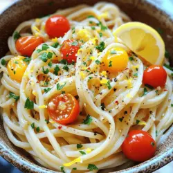 - 225 g Spaghetti oder Ihre Lieblingsnudeln - 60 g ungesalzene Butter - 4 Knoblauchzehen, fein gehackt - Rote Pfefferflocken nach Geschmack - 240 g Kirschtomaten, halbiert - 60 g frischer Parmesan, gerieben - 2 Esslöffel frische Petersilie, gehackt - Schale von 1 Zitrone - Salz und Pfeffer nach Geschmack Um die besten Knoblauchbutter-Nudeln zu machen, benötigen Sie frische Zutaten. Ich empfehle, ungesalzene Butter zu verwenden. So können Sie den Salzgehalt besser steuern. Knoblauch ist der Star dieses Rezepts. Verwenden Sie frischen, fein gehackten Knoblauch, um den besten Geschmack zu erzielen. Die optionalen Kirschtomaten bringen Frische. Sie sind süß und perfekt für dieses Gericht. Rote Pfefferflocken geben etwas Hitze. Sie können die Menge nach Ihrem Geschmack anpassen. Parmesan ist ein toller Käse, der die Nudeln verfeinert. Frische Kräuter machen einen großen Unterschied. Petersilie bringt Farbe und Geschmack. Zitronenschale fügt eine schöne Frische hinzu. Salz und Pfeffer sind wichtig, um alles abzurunden. Wenn Sie bereit sind, die Nudeln zu kochen, schauen Sie sich das [Full Recipe] an. Dort finden Sie alle Schritte, die Sie benötigen, um diese einfache und köstliche Speise zuzubereiten. Um die Nudeln perfekt zu kochen, bringen Sie einen großen Topf mit gesalzenem Wasser zum Kochen. Das Salz hilft, den Geschmack der Nudeln zu verbessern. Kochen Sie die Spaghetti gemäß der Packungsanleitung, bis sie al dente sind. Das bedeutet, dass sie innen noch einen kleinen Biss haben sollten. Heben Sie 240 ml des Nudelwassers auf, bevor Sie die Nudeln abgießen. Dies ist wichtig für die spätere Zubereitung. Jetzt kommt der spannende Teil! Geben Sie die ungesalzene Butter in denselben Topf. Erhitzen Sie die Butter bei mittlerer Temperatur. Sobald die Butter geschmolzen ist, fügen Sie die fein gehackten Knoblauchzehen hinzu. Rösten Sie den Knoblauch etwa 1-2 Minuten lang. Achten Sie darauf, dass der Knoblauch nicht verbrennt. Das Rösten bringt die Aromen voll zur Geltung. Geben Sie die abgetropften Nudeln in den Topf mit der Knoblauchbutter. Rühren Sie gut um, damit die Nudeln gleichmäßig mit der Butter überzogen sind. Wenn die Nudeln zu trocken aussehen, fügen Sie das reservierte Nudelwasser nach und nach hinzu. So passen Sie die Konsistenz an. Nehmen Sie den Topf vom Herd und mischen Sie frischen Parmesan, Petersilie und Zitronenschale unter. Schmecken Sie das Gericht mit Salz und Pfeffer ab. Servieren Sie die Nudeln warm und genießen Sie dieses einfache, aber köstliche Gericht. Für das Full Recipe schauen Sie gerne in die vollständige Anleitung. - Al dente Nudeln perfekt kochen: Um die perfekten al dente Nudeln zuzubereiten, bringe reichlich gesalzenes Wasser zum Kochen. Die Nudeln sollten weich, aber in der Mitte noch bissfest sein. Probiere sie einige Minuten vor dem Ende der Kochzeit. So behältst du die Kontrolle über die Konsistenz. - Verwendung von Nudelwasser zur Geschmacksoptimierung: Halte etwas Nudelwasser zurück, bevor du die Nudeln abgießt. Dieses stärkehaltige Wasser hilft, die Sauce zu binden und macht die Nudeln cremiger. Füge es nach Bedarf der Knoblauchbutter hinzu. So wird jedes Gericht noch geschmackvoller. - Austauschen oder Hinzufügen von Gewürzen: Du kannst die roten Pfefferflocken durch andere Gewürze ersetzen. Probiere italienische Kräuter wie Oregano oder Basilikum. Diese geben den Nudeln eine neue Note und machen sie interessanter. - Abwandlungen mit Gemüse oder Proteinen: Füge frisches Gemüse hinzu, wie Zucchini oder Brokkoli. Du kannst auch gekochte Hähnchenbrust oder Garnelen verwenden. Diese Zutaten geben dem Gericht mehr Textur und Nährstoffe. - Garnierungsideen für die Präsentation: Serviere die Nudeln in tiefen Schalen, garniert mit frischer Petersilie und einem Hauch von Parmesan. Ein Spritz Zitrone oben drauf sorgt für einen frischen Kick. - Zusammenstellung von Beilagen: Diese Nudeln passen gut zu einem einfachen Grünen Salat oder geröstetem Brot. Solche Beilagen ergänzen das Gericht und sorgen für ein vollwertiges Essen. {{image_4}} Für eine vegane Zubereitung tauschen Sie die Butter gegen pflanzliche Alternativen. Diese Butterprodukte sind oft gleich lecker. Eine gute Wahl ist Margarine oder Kokosöl. Auch bei Käse können Sie vegane Optionen nutzen. Viele Märkte bieten jetzt großartige pflanzliche Käsealternativen an. Diese sorgen für einen ähnlichen Geschmack, ohne tierische Produkte zu verwenden. Um einen mediterranen Touch zu erhalten, fügen Sie Oliven oder Feta hinzu. Diese Zutaten bringen frische Aromen. Artischockenherzen sind auch eine tolle Ergänzung. Für eine noch intensivere Geschmacksrichtung können Sie Pesto statt Butter verwenden. Dieses wird einfach unter die Nudeln gemischt und gibt ein tolles Aroma. Möchten Sie es schärfer? Fügen Sie Chili oder scharfe Saucen hinzu. Diese sorgen für einen aufregenden Kick. Aromatische Öle, wie z.B. Chiliöl, sind ebenfalls eine gute Wahl. Sie verleihen den Nudeln ein würziges Flair. Experimentieren Sie mit verschiedenen Schärfegraden, um Ihre perfekte Kombination zu finden. Um die restlichen Nudeln zu lagern, lege sie in einen luftdichten Behälter. Der Kühlschrank ist der beste Ort dafür. So bleiben sie frisch. Du kannst die Nudeln bis zu drei Tage im Kühlschrank aufbewahren. Achte darauf, die Nudeln gut zu verpacken, damit sie kein Wasser aufnehmen. Um die Nudeln wieder zu erwärmen, nutze eine Pfanne oder die Mikrowelle. In der Pfanne kannst du etwas Butter oder Öl hinzufügen. So bleiben sie saftig. In der Mikrowelle solltest du einen Spritzer Wasser über die Nudeln geben. Decke die Schüssel ab, um Dampf zu erzeugen. So vermeidest du Trockenheit beim Aufwärmen. Wenn du die Nudeln einfrieren möchtest, folge diesen Schritten: 1. Lass die Nudeln zuerst abkühlen. 2. Teile sie in Portionen auf. 3. Lege sie in einen gefrierfesten Beutel oder Behälter. 4. Drücke die Luft heraus und verschließe den Beutel gut. Zum Auftauen nimm die Nudeln einfach aus dem Gefrierschrank und lasse sie im Kühlschrank über Nacht. Du kannst sie dann in der Pfanne oder Mikrowelle auffrischen. So schmecken sie fast wie frisch zubereitet. Um perfekte Knoblauchbutter-Nudeln zu machen, folge diesen Tipps: - Wähle die richtige Pasta: Spaghetti sind ideal, aber jede Nudel funktioniert. - Salze das Wasser: Füge ausreichend Salz ins Kochwasser hinzu. Das gibt Geschmack. - Koche al dente: Achte darauf, dass die Nudeln bissfest sind. So bleiben sie lecker. - Knoblauch richtig braten: Röste den Knoblauch nur kurz. Er sollte nicht braun werden. - Nudelwasser aufbewahren: Hebe etwas Nudelwasser auf, um die Sauce zu verdünnen. Ja, du kannst die Nudeln im Voraus zubereiten. Hier sind einige Hinweise: - Nudeln kochen: Koche die Nudeln und lasse sie abkühlen. - Im Kühlschrank lagern: Bewahre die Nudeln in einem luftdichten Behälter auf. - Aufwärmen: Erwärme die Nudeln in einer Pfanne mit etwas Butter oder Öl. So bleiben sie geschmackvoll. Ja, es gibt viele glutenfreie Alternativen für Nudeln: - Glutenfreie Spaghetti: Verwende Nudeln aus Reis, Mais oder Quinoa. - Zucchini-Nudeln: Spaghetti aus Zucchini sind eine gesunde Option. - Reisnudeln: Diese sind ebenfalls glutenfrei und sehr schmackhaft. Wenn du keinen Parmesan hast, gibt es gute Alternativen: - Pecorino: Dieser Käse hat einen ähnlichen Geschmack. - Nährhefe: Eine tolle vegane Option mit Käsegeschmack. - Feta: Für einen anderen, aber leckeren Geschmack. Du kannst das Rezept leicht anpassen: - Füge Gemüse hinzu: Erbsen oder Spinat passen gut. - Wähle andere Kräuter: Basilikum oder Oregano geben frischen Geschmack. - Verändere die Gewürze: Experimentiere mit Pfeffer oder Paprika für mehr Würze. Ja, du kannst das Rezept mit weiteren Zutaten variieren: - Proteine: Hähnchen oder Garnelen sind tolle Ergänzungen. - Nüsse: Pinienkerne oder Walnüsse geben einen knusprigen Biss. - Saucen: Ein Spritzer Zitronensaft oder Balsamico kann das Gericht aufpeppen. Für das vollständige Rezept, schau dir die Full Recipe an. Zusammengefasst bieten Knoblauchbutter-Nudeln eine einfache, schmackhafte Mahlzeit. Sie bestehen aus wenigen Hauptzutaten wie Spaghetti, Butter und Knoblauch. Variationen ermöglichen kreative Anpassungen je nach Geschmack. Achten Sie auf die richtige Kochtechnik für perfektes Nudelvergnügen und bewahren Sie Reste richtig auf. Experimentieren Sie mit anderen Zutaten und entdecken Sie neue Aromen. Dieses Rezept ist vielseitig und leicht anpassbar. Genießen Sie Ihre leckeren Kreationen und profitieren Sie von den Tipps!