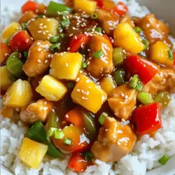 Für dein leckeres Sweet and Sour Chicken brauchst du: - 450 g Hähnchenbrustfilet, in mundgerechte Würfel geschnitten - 1 Tasse Paprika (rot und grün), grob gehackt - 1 Tasse Ananasstücke (frisch oder aus der Dose) - 1 mittlere Zwiebel, grob gehackt - 3 Knoblauchzehen, fein gehackt - 60 ml Sojasauce - 60 ml Apfelessig - 60 ml Honig - 2 Esslöffel Speisestärke (mit 2 Esslöffeln Wasser verrührt, um eine Slurry zu erstellen) - 2 Esslöffel Pflanzenöl - Salz und Pfeffer nach Geschmack - Gekochter weißer Reis oder gedämpfter Reis zum Servieren Achte darauf, frisches Hähnchen zu wählen. Es sorgt für den besten Geschmack. Die Paprika bringt Farbe und Crunch ins Gericht. Ich empfehle, reife Ananas zu verwenden, wenn du frische Ananas wählst. So bekommst du das beste Aroma. Verwende Sojasauce und Apfelessig für den süß-sauren Geschmack. Honig hilft, die Aromen auszugleichen und macht die Sauce schön glänzend. Wenn du kein Hähnchen magst, kannst du Tofu verwenden. Es nimmt die Aromen gut auf. Für eine glutenfreie Version nutze Tamari statt Sojasauce. Du kannst auch Mangostücke anstelle von Ananas verwenden, wenn du eine andere Note möchtest. Wenn du kein Öl hast, kannst du auch Butter nehmen, um das Hähnchen zu braten. Für eine schärfere Version füge etwas Chili hinzu. Diese Rezeptideen helfen dir, dein Sweet and Sour Chicken ganz nach deinem Geschmack zu gestalten. Um die Marinade zu machen, mische in einer Schüssel die Sojasauce, den Apfelessig und den Honig. Füge etwas Salz und Pfeffer hinzu. Diese Mischung wird das Hähnchen würzen und ihm viel Geschmack geben. Lass die Hähnchenwürfel in der Marinade mindestens 30 Minuten ziehen. Dies ist wichtig, damit das Hähnchen die Aromen gut aufnehmen kann. Erhitze in einer großen Pfanne oder einem Wok das Pflanzenöl auf mittlerer bis hoher Hitze. Gib die marinierten Hähnchenwürfel in die Pfanne, aber bewahre die Marinade auf. Brate das Hähnchen 5 bis 7 Minuten lang, bis es goldbraun und durchgegart ist. Achte darauf, das Hähnchen regelmäßig zu wenden, damit es gleichmäßig bräunt. Nimm das Hähnchen aus der Pfanne und stelle es beiseite. In der gleichen Pfanne fügst du die grob gehackte Zwiebel, den fein gehackten Knoblauch und die Paprika hinzu. Brate sie für 3 bis 4 Minuten. Achte darauf, dass das Gemüse leicht weich wird, aber noch knackig bleibt. Dann gib die Ananasstücke dazu. Diese bringen eine süße Frische in das Gericht. Jetzt ist es Zeit, das Hähnchen zurück in die Pfanne zu geben. Füge die aufbewahrte Marinade und die Speisestärke-Slurry hinzu. Rühre alles gut um. Lass die Mischung weitere 2 bis 3 Minuten köcheln, bis die Sauce leicht eindickt. Prüfe den Geschmack und passe die Gewürze nach Bedarf an. Das Gericht sollte nun bereit zum Servieren sein. Für eine tolle Präsentation serviere das süß-saure Hähnchen auf einem Bett aus gekochtem weißen Reis. Garniere es mit Sesamkörnern oder fein gehackten Frühlingszwiebeln. Finde die vollständige Anleitung im Full Recipe. Um das Hähnchen perfekt anzubraten, sollten Sie einige Dinge beachten: - Öl richtig erhitzen: Erhitzen Sie das Pflanzenöl gut. Es sollte heiß, aber nicht rauchend sein. - Hähnchen in kleinen Portionen anbraten: Braten Sie das Hähnchen in kleinen Mengen. So hat es genug Platz und wird gleichmäßig gar. - Nicht zu früh wenden: Lassen Sie das Hähnchen in Ruhe, bis es goldbraun ist. Dann können Sie es leicht wenden. Diese Methoden sorgen dafür, dass das Hähnchen außen knusprig und innen saftig bleibt. Eine gute Sauce macht das Gericht besonders. Hier sind meine Tipps: - Aromen anpassen: Probieren Sie die Sauce vor dem Servieren. Fügen Sie mehr Honig für Süße oder mehr Essig für Säure hinzu. - Stärke gut vermischen: Stellen Sie sicher, dass die Speisestärke gut mit Wasser verrührt ist. So klumpt die Sauce nicht. - Kochzeit beachten: Lassen Sie die Sauce nur kurz kochen, damit sie nicht zu dick wird. Sie sollte schön glänzen und leicht eindicken. Mit diesen Tipps wird Ihre Sauce ein Hit! Ein paar häufige Fehler können das Gericht ruinieren: - Zu viel Marinade verwenden: Bewahren Sie die Marinade gut auf, aber verwenden Sie nicht zu viel. Es könnte das Gericht wässrig machen. - Hähnchen nicht richtig marinieren: Lassen Sie das Hähnchen mindestens 30 Minuten in der Marinade. So nimmt es die Aromen gut auf. - Gemüse zu lange braten: Gemüse sollte knackig bleiben. Braten Sie es nur kurz an, um die Farbe und den Geschmack zu erhalten. Indem Sie diese Fehler vermeiden, gelingt Ihnen das perfekte Sweet and Sour Chicken. Für mehr Details schauen Sie sich das Full Recipe an. {{image_4}} Wenn du eine pflanzliche Option suchst, probiere Tofu. Tofu nimmt den Geschmack gut auf. Du kannst auch Tempeh verwenden, wenn du etwas mit mehr Textur magst. Schneide den Tofu in Würfel und mariniere ihn wie das Hähnchen. Brate ihn dann in der Pfanne an, bis er goldbraun ist. Für eine vegane Variante, ersetze Honig durch Agavendicksaft oder Ahornsirup. Wenn du es schärfer magst, füge rote Chiliflocken oder frische Chilis hinzu. Eine kleine Menge Sriracha oder Sambal Oelek kann viel Geschmack bringen. Mische diese scharfen Zutaten in die Marinade. Du kannst auch ein paar Scheiben frischen Ingwer für zusätzlichen Kick hinzufügen. Diese Variationen geben deinem Gericht einen aufregenden Twist. Zu süß-saurer Hähnchen passt gekochter Reis sehr gut. Du kannst auch Quinoa oder gebratene Nudeln als Beilage wählen. Für mehr Farbe und Geschmack, serviere gedämpftes Gemüse wie Brokkoli oder Zucchini dazu. Garnieren mit Sesamkörnern und Frühlingszwiebeln macht das Gericht noch schöner. Wenn du magst, kannst du auch einen frischen Salat servieren, um das Essen zu ergänzen. Bewahre dein süß-saures Hähnchen in einem luftdichten Behälter auf. So bleibt es frisch. Im Kühlschrank hält es sich bis zu drei Tage. Stelle sicher, dass die Temperatur unter 4 °C liegt. Wenn du es länger aufbewahren willst, nutze die Tiefkühlmethode. Du kannst das süß-sauren Hähnchen auch einfrieren. Teile es in Portionen auf und lege es in Gefrierbeutel. Drücke die Luft heraus, um Frost zu vermeiden. Im Gefrierfach bleibt es bis zu drei Monate gut. Achte darauf, das Datum auf die Tüte zu schreiben. Um das Gericht aufzuwärmen, kannst du die Mikrowelle oder den Herd nutzen. In der Mikrowelle erwärmst du es bei mittlerer Hitze für etwa zwei bis drei Minuten. Rühre das Hähnchen zwischendurch um. Auf dem Herd kannst du es in einer Pfanne bei schwacher Hitze aufwärmen. Füge etwas Wasser oder Brühe hinzu, um die Feuchtigkeit zu erhalten. So bleibt das Gericht saftig und lecker. Ja, du kannst das Hähnchen im Voraus marinieren. Das gibt dem Fleisch mehr Geschmack. Ich empfehle, es mindestens 30 Minuten zu marinieren. Du kannst es auch über Nacht im Kühlschrank lassen. So wird das Hähnchen besonders zart und saftig. Wenn du keine Ananas magst, kannst du auch andere Früchte verwenden. Mango oder Pfirsiche passen gut zu diesem Gericht. Sie bringen eine süße Note und einen frischen Geschmack. Du kannst auch Paprika oder Karotten anstelle von Ananas nutzen, wenn du mehr Gemüse möchtest. Ja, das Rezept kann glutenfrei sein. Du musst nur glutenfreie Sojasauce verwenden. Viele Marken bieten glutenfreie Optionen an. Achte darauf, dass alle anderen Zutaten ebenfalls glutenfrei sind. So kannst du das Gericht ohne Bedenken genießen. Für mehr Details schau dir das [Full Recipe] an. Zusammenfassend haben wir die Zutaten für dein Gericht besprochen. Ich habe dir gezeigt, wie du es Schritt für Schritt zubereitest. Beachte die Tipps, um häufige Fehler zu vermeiden. Du kannst auch Variationen ausprobieren, um das Rezept anzupassen. Denke daran, die Reste richtig zu lagern. Mit diesen Ideen hast du alles, um dein Gericht perfekt zu machen. Viel Spaß beim Kochen und Genießen!
