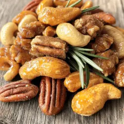 Für die süßen und würzigen gerösteten Nüsse benötigst du einige einfache Zutaten. Hier ist die Liste: - 2 Tassen gemischte Nüsse (Mandeln, Cashews, Pekannüsse, Walnüsse) - 1/4 Tasse brauner Zucker - 1 Esslöffel Olivenöl - 1 Teelöffel gemahlener Zimt - 1 Teelöffel Cayennepfeffer (je nach Geschmack anpassen) - 1/2 Teelöffel Meersalz - 1 Teelöffel Vanilleextrakt - 1 Esslöffel frischer Rosmarin, fein gehackt (optional) Diese Nüsse sind der Hauptbestandteil. Du kannst jede Nuss verwenden, die du magst. Sie geben dir einen tollen Geschmack und viel Textur. Wenn du Nüsse auswählst, achte auf die Frische. Frische Nüsse haben einen knackigen Biss und tollen Geschmack. Kaufe sie in kleinen Mengen. So bleiben sie länger frisch. Achte auch darauf, dass sie in einem luftdichten Behälter aufbewahrt werden. Das schützt sie vor Feuchtigkeit und Schimmel. Wenn du den Zucker nicht verwenden möchtest, probiere Honig oder Ahornsirup. Diese süßen Alternativen geben den Nüssen einen anderen, aber leckeren Geschmack. Bei den Gewürzen kannst du kreativ sein. Probiere Muskatnuss oder Ingwer für ein anderes Aroma. Du kannst auch verschiedene Kräuter wie Thymian oder Basilikum hinzufügen. So wird dein Snack noch interessanter! Für die vollständige Zubereitung, schau dir das [Full Recipe] an. Heize deinen Ofen auf 175 °C vor. Lege ein Backblech mit Backpapier aus. Das macht das Aufräumen leicht. Nimm eine große Rührschüssel. Gib die gemischten Nüsse hinein. Füge 1 Esslöffel Olivenöl hinzu. Rühre die Nüsse gut um. So sind sie gleichmäßig mit Öl überzogen. Nimm eine andere Schüssel. Mische 1/4 Tasse braunen Zucker, 1 Teelöffel Zimt, 1 Teelöffel Cayennepfeffer, 1/2 Teelöffel Meersalz und 1 Teelöffel Vanilleextrakt. Rühre alles gut, bis es gleichmäßig aussieht. Gieße die Zucker-Gewürzmischung über die Nüsse. Rühre alles vorsichtig um. Achte darauf, dass jede Nuss die Mischung gut aufnimmt. Wenn du willst, füge 1 Esslöffel frischen Rosmarin hinzu und mische noch einmal. Verteile die Nüsse auf dem Backblech in einer einzigen Schicht. Röste sie im Ofen für 15-20 Minuten. Rühre sie nach 10 Minuten um, damit sie gleichmäßig bräunen. Wenn sie goldbraun sind, nimm das Blech heraus. Lass die Nüsse vollständig abkühlen. Sie werden knusprig. Genieße sie sofort oder bewahre sie in einem luftdichten Behälter auf. Folge der [Full Recipe] für weitere Details. Um verbrannte Nüsse zu vermeiden, achte auf die Ofentemperatur. Zu hohe Hitze kann die Nüsse schnell verbrennen. Halte dich an 175 °C. Rühre die Nüsse während des Röstens um. So bräunen sie gleichmäßig. Behalte die Nüsse im Auge, besonders in den letzten Minuten. Goldbraun ist das Ziel, nicht schwarz. Die ideale Röstdauer liegt bei 15 bis 20 Minuten. Nach der Hälfte der Zeit solltest du die Nüsse umdrehen. So bekommen sie eine schöne Farbe und den besten Geschmack. Wenn du sie länger rösten möchtest, senke die Temperatur leicht. Das sorgt für ein gleichmäßiges Rösten. Jeder Ofen ist anders, also teste es mal aus. Um den Geschmack anzupassen, spiele mit den Gewürzen. Füge mehr Cayennepfeffer für mehr Schärfe hinzu. Wenn du es süßer magst, erhöhe den braunen Zucker. Du kannst auch andere Gewürze ausprobieren, wie Paprika oder Kreuzkümmel. Rosmarin bringt eine frische Note. Denke daran, mit kleinen Mengen zu beginnen und dann anzupassen. So findest du dein perfektes Rezept. {{image_4}} Du kannst deine Nüsse mit vielen Gewürzen anpassen. Möchtest du mehr Süße? Füge etwas Honig oder Agavensirup hinzu. Für mehr Schärfe probiere Chilipulver oder Paprika. Diese Gewürze verleihen deinem Snack eine neue Dimension. Experimentiere mit verschiedenen Mischungen, bis du deinen Favoriten findest. Die Wahl der Nüsse ist wichtig. Du kannst Mandeln, Cashews oder Walnüsse verwenden. Jede Nuss hat ihren eigenen Geschmack. Wenn du Abwechslung magst, mische verschiedene Sorten. Zum Beispiel, eine Mischung aus Mandeln und Cashews gibt einen tollen Crunch. Probiere auch Pistazien oder Macadamianüsse für einen besonderen Twist. Das richtige Verhältnis von süß und salzig macht den Snack besonders. Zu viel Süße kann schnell langweilig werden. Füge daher etwas mehr Meersalz hinzu. Salz hebt die Süße hervor und sorgt für ein harmonisches Geschmackserlebnis. Achte darauf, die Mengen gut auszubalancieren, um die perfekte Mischung zu finden. Für die vollständige Anleitung besuche das [Full Recipe]. Um die Süßen und Würzigen Gerösteten Nüsse frisch zu halten, lagern Sie sie an einem kühlen, trockenen Ort. Vermeiden Sie direkte Sonneneinstrahlung, da dies die Nüsse schnell verderben kann. Eine gute Lagerung sorgt dafür, dass der Geschmack und die Knusprigkeit erhalten bleiben. Geröstete Nüsse können auch im Kühlschrank aufbewahrt werden. Dort bleiben sie bis zu einem Monat frisch. Wenn Sie die Nüsse länger lagern möchten, legen Sie sie in den Gefrierschrank. So halten sie bis zu sechs Monate. Denken Sie daran, die Nüsse vor dem Essen auf Raumtemperatur zu bringen. Die beste Methode zur Aufbewahrung von Nüssen ist die Nutzung von luftdichten Behältern. Diese Behälter schützen die Nüsse vor Luft und Feuchtigkeit. Das hilft, die Frische zu bewahren und den Geschmack zu erhalten. Wenn Sie den [Full Recipe] nachkochen, ist es eine gute Idee, gleich mehrere Portionen zuzubereiten und sie in solchen Behältern zu lagern. Geröstete Nüsse halten sich etwa zwei Wochen, wenn Sie sie richtig lagern. Bewahren Sie sie in einem luftdichten Behälter auf. So bleiben sie frisch und knusprig. Wenn Sie die Nüsse kühlen, können sie bis zu einem Monat halten. Achten Sie immer auf den Geruch. Wenn sie ranzig riechen, sind sie nicht mehr gut. Ja, Sie können die Nüsse auch ohne Zucker zubereiten. Lassen Sie den Zucker einfach weg. Verwenden Sie stattdessen mehr Gewürze, um den Geschmack zu verbessern. Versuchen Sie, mehr Zimt oder Cayennepfeffer hinzuzufügen. Dadurch bleiben die Nüsse lecker und gesund. Nüsse sind sehr gesund. Sie enthalten viele wichtige Nährstoffe. Dazu gehören Proteine, gesunde Fette und Ballaststoffe. Diese Nährstoffe helfen, den Körper stark zu halten. Zudem können Nüsse das Herz schützen und den Cholesterinspiegel senken. Außerdem sind sie gut für die Haut und das Gehirn. Die besten Nüsse finden Sie in Bioläden oder auf Märkten. Dort gibt es oft frische und hochwertige Nüsse. Achten Sie darauf, dass sie ungesalzen und ohne Zusatzstoffe sind. Online-Shops bieten auch gute Optionen. Vergleichen Sie Preise und lesen Sie Bewertungen, um die besten Nüsse zu finden. Geröstete Nüsse sind einfach zuzubereiten und vielseitig. Wir haben Zutaten, Schritte und wertvolle Tipps behandelt. Denken Sie daran, die Nüsse richtig auszuwählen und die Röstdauer zu beachten. Mit einigen Variationen können Sie den Geschmack ganz nach Ihrem Wunsch anpassen. Richtig gelagert, bleiben Ihre Nüsse frisch und lecker. Nutzen Sie die Informationen, um köstliche Snacks zu kreieren, die Sie und Ihre Freunde genießen können. Viel Spaß beim Rösten und Experimentieren!