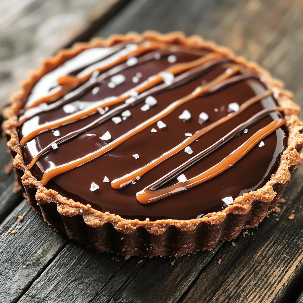 Um eine köstliche salted caramel chocolate tart zu machen, brauchen wir frische und einfache Zutaten. Hier ist die Liste der Zutaten, die du sammeln solltest: - 1 1/4 Tassen Weizenmehl - 1/2 Tasse ungesüßtes Kakaopulver - 1/2 Tasse Puderzucker - 1/2 Tasse ungesalzene Butter, weich - 1 großes Eigelb - 1/4 Teelöffel Salz - 1/2 Tasse kristalliner Zucker - 1/4 Tasse Schlagsahne - 1/4 Tasse ungesalzene Butter (für das Karamell) - 1 Teelöffel Vanilleextrakt - 1/2 Teelöffel Meersalz (zum Garnieren) - 3/4 Tasse semi-süße Schokoladenstückchen Diese Zutaten sind der Schlüssel zu einem tollen Geschmack. Jedes Element bringt etwas Einzigartiges in die Tarte. Das Weizenmehl und Kakaopulver sorgen für die Basis. Die Butter macht den Teig geschmeidig und lecker. Das gesalzene Karamell verleiht der Tarte den besonderen Kick. Du kannst die Zutaten in einem Supermarkt oder online finden. Achte darauf, frische Zutaten zu verwenden. Qualität zählt! Für das beste Ergebnis nutze ungesalzene Butter und hochwertige Schokolade. Wenn du alles hast, können wir mit der Zubereitung beginnen. Du findest die vollständige Anleitung in der [Full Recipe]. Zuerst mische die trockenen Zutaten. Du benötigst 1 1/4 Tassen Weizenmehl, 1/2 Tasse Kakaopulver und 1/2 Tasse Puderzucker. Gib diese in eine große Schüssel. Rühre sie gut um. Jetzt fügst du 1/2 Tasse weiche Butter, 1 großes Eigelb und 1/4 Teelöffel Salz hinzu. Mische alles, bis ein glatter Teig entsteht. Wickele den Teig in Frischhaltefolie und lasse ihn 30 Minuten im Kühlschrank ruhen. Heize deinen Backofen auf 175°C vor. Nimm den gekühlten Teig aus dem Kühlschrank. Rolle ihn auf einer bemehlten Fläche aus. Achte darauf, dass der Teig nicht zu dünn wird. Übertrage den Teig in eine Tartform. Drücke ihn gleichmäßig am Boden und an den Seiten an. Steche mit einer Gabel Löcher in den Boden. Lege Backpapier darauf und backe den Teig 15-20 Minuten. Lass den Boden komplett abkühlen. Jetzt kommt der spannende Teil! In einem mittelgroßen Topf erhitze 1/2 Tasse kristallinen Zucker mit einem Spritzer Wasser. Lass es kochen, ohne zu rühren, bis der Zucker eine schöne bernsteinfarbene Farbe hat. Dann vorsichtig 1/4 Tasse Schlagsahne und 1/4 Tasse ungesalzene Butter hinzufügen. Rühre, bis die Mischung glatt ist. Nimm den Topf vom Herd und gib 1 Teelöffel Vanilleextrakt dazu. Fülle nach dem Abkühlen den Tartboden mit dem gesalzenen Karamell. Verteile es gleichmäßig. Stelle die Tarte für 30 Minuten in den Kühlschrank. So wird das Karamell fest und lecker. In einer mikrowellengeeigneten Schüssel schmelze 3/4 Tasse semi-süße Schokoladenstückchen. Mach dies in 30-Sekunden-Intervallen und rühre zwischendurch. Wenn die Schokolade glatt ist, gieße sie über die Karamellschicht. Verwende einen Spatel, um die Schokolade gleichmäßig zu verteilen. Streue 1/2 Teelöffel Meersalz über die Schokoladenschicht. Stelle die Tarte erneut in den Kühlschrank, sodass sie mindestens eine Stunde fest wird. Für die vollständige Anleitung besuche die [Full Recipe]. - Richtig ausrollen und formen: Rollen Sie den Teig gleichmäßig aus. Nutzen Sie etwas Mehl, damit der Teig nicht kleben bleibt. Achten Sie darauf, dass er nicht zu dünn wird. Der Boden sollte gut in die Form passen. - Backzeit im Auge behalten: Backen Sie den Tartboden für 15 bis 20 Minuten. Er sollte fest, aber nicht zu braun sein. Überprüfen Sie ihn regelmäßig, um ein Überbacken zu vermeiden. - Kontrolle der Temperatur: Kochen Sie den Zucker bei mittlerer Hitze. Warten Sie, bis er zu schmelzen beginnt, bevor Sie ihn rühren. Achten Sie darauf, dass die Farbe goldbraun wird. Das bedeutet, dass das Karamell bereit ist. - Rühren beim Hinzufügen von Sahne: Fügen Sie die Sahne langsam hinzu, während Sie rühren. Dies verhindert Klumpen und sorgt für eine glatte Karamellsoße. Seien Sie vorsichtig, da es spritzen kann. - Mikrowellen-Technik: Schmelzen Sie die Schokoladenstückchen in der Mikrowelle. Stellen Sie die Leistung auf 50 % und schmelzen Sie sie in 30-Sekunden-Intervallen. Rühren Sie zwischen den Intervallen um. - Vermeidung von Klumpen: Achten Sie darauf, dass keine Wassertröpfchen in die Schokolade gelangen. Das kann die Schokolade klumpig machen. Verwenden Sie eine saubere Schüssel und einen trockenen Spatel. Für das komplette Rezept können Sie die [Full Recipe] ansehen. {{image_4}} Für eine vegane Version der Tarte tauschen Sie die Butter und Sahne aus. Verwenden Sie vegane Butter und pflanzliche Sahne. Diese Alternativen bieten einen ähnlichen Geschmack und eine cremige Textur. So bleibt die Tarte köstlich und tierfreundlich. Wenn Sie glutenfrei essen möchten, verwenden Sie glutenfreies Mehl. Achten Sie darauf, die Menge anzupassen. Glutenfreies Mehl absorbiert oft mehr Flüssigkeit. Experimentieren Sie mit verschiedenen Marken, um die beste Konsistenz zu finden. Fügen Sie Kaffee oder Nüsse für einen besonderen Kick hinzu. Ein Schuss Espresso verstärkt den Schokoladengeschmack. Nüsse wie Mandeln oder Walnüsse bringen Crunch und Tiefe. Zimt kann ebenfalls eine besondere Note geben. Eine Prise Zimt hebt die Aromen hervor und macht die Tarte einzigartig. Die gesalzene Karamell-Schokoladentarte ist ein echter Genuss. Um den besten Geschmack zu erhalten, bewahre sie im Kühlschrank auf. Der Kühlschrank hält die Tarte frisch und lecker. Stelle sicher, dass du die Tarte in einem luftdichten Behälter aufbewahrst. So bleibt sie vor Gerüchen und Feuchtigkeit geschützt. Die Haltbarkeit beträgt etwa fünf Tage. Nach dieser Zeit kann der Geschmack nachlassen. Achte darauf, die Tarte vor dem Servieren zu prüfen. Wenn sie trocken oder hart wird, ist es besser, sie nicht mehr zu essen. Bevor du die Tarte servierst, nimm sie rechtzeitig aus dem Kühlschrank. Lass sie etwa 15 bis 20 Minuten bei Raumtemperatur stehen. Dies hilft, die Aromen zu entfalten. Eine Tarte, die zu kalt ist, kann den Geschmack mindern. Die ideale Serviertemperatur liegt bei Zimmertemperatur. So schmeckt die Schokolade besser und das Karamell bleibt weich. Wenn du die Tarte direkt aus dem Kühlschrank servierst, kann sie hart und schwer zu schneiden sein. Die Tarte hält sich gut bis zu fünf Tage. Bewahre sie in einem luftdichten Behälter auf. So bleibt der Geschmack frisch. Achte darauf, die Tarte vor dem Servieren kurz auf Zimmertemperatur zu bringen. Ja, du kannst die Tarte einfrieren. Schneide sie in Stücke und lege sie in einen Gefrierbeutel. Achte darauf, die Luft herauszudrücken. So bleibt die Tarte bis zu drei Monate haltbar. Zum Auftauen lege die Tarte über Nacht in den Kühlschrank. Um das Karamell perfekt zu machen, achte auf die Temperatur. Lass den Zucker bei mittlerer Hitze schmelzen, ohne zu rühren. Wenn er goldbraun ist, füge Sahne und Butter vorsichtig hinzu. Rühre schnell, bis die Mischung glatt ist. Ja, du kannst die Schokolade ersetzen. Verwende weiße Schokolade oder Zartbitter für einen anderen Geschmack. Achte darauf, dass die Konsistenz ähnlich bleibt. So passt die Schokolade gut zur Tarte. Schneide die Tarte mit einem scharfen Messer. Tauche das Messer vorher in heißes Wasser. So wird der Schnitt sauber und die Schichten bleiben intakt. Wiederhole das für jedes Stück. Zusammenfassend haben wir die Schritte zur Herstellung einer köstlichen Tarte besprochen. Wir starteten mit den Zutaten, gefolgt von klaren Anleitungen zur Teig- und Karamellzubereitung. Tipps helfen dabei, perfekte Ergebnisse zu erzielen. Außerdem gibt es Variationen, die auf verschiedene Ernährungsbedürfnisse eingehen. Überlege, welche Aromen du hinzufügen möchtest. Genieße das Backen und teile deine Kreation mit anderen! Eine gut gemachte Tarte ist immer ein Hit.