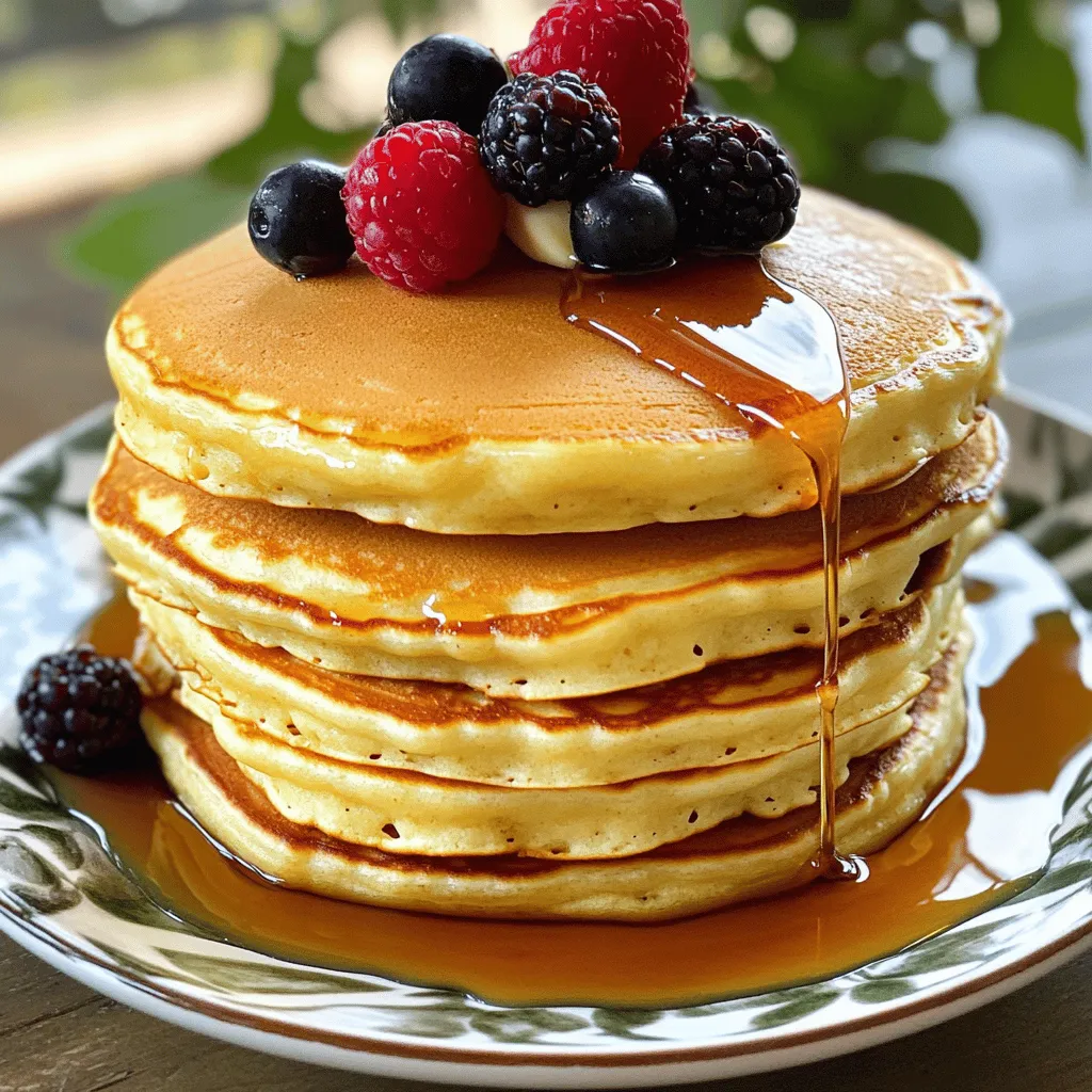 - 250 g Weizenmehl (Type 405) - 30 g Zucker - 1 Teelöffel Backpulver - 1 Teelöffel Natron - 1/2 Teelöffel Salz - 250 ml Buttermilch - 1 großes Ei - 30 g geschmolzene Butter - 1 Teelöffel Vanilleextrakt - Ahornsirup (zum Servieren) - Frische Beeren (optional, zur Garnierung) Um die besten Buttermilchpfannkuchen zu machen, sind die Zutaten wichtig. Ich verwende Weizenmehl, um die perfekte Basis zu schaffen. Zucker gibt einen Hauch von Süße. Backpulver und Natron helfen, die Pfannkuchen fluffig zu machen. Salz bringt die Aromen zusammen. Die flüssigen Zutaten sind genauso wichtig. Buttermilch macht die Pfannkuchen besonders zart. Das Ei bindet alles gut zusammen. Geschmolzene Butter sorgt für einen reichhaltigen Geschmack. Vanilleextrakt fügt ein schönes Aroma hinzu. Wenn die Pfannkuchen fertig sind, serviere ich sie gerne mit Ahornsirup. Frische Beeren sind eine tolle Ergänzung. Sie bringen Farbe und Frische auf den Teller. Du kannst das volle Rezept für mehr Details finden. Zuerst nehme ich eine große Schüssel. Dort gebe ich das Mehl, den Zucker, das Backpulver, das Natron und das Salz. Ich vermenge alles gut mit einem Schneebesen. Diese Mischung ist wichtig für die Struktur der Pfannkuchen. Sie sorgt dafür, dass sie fluffig werden. In einer separaten Schüssel gebe ich die Buttermilch, das Ei, die geschmolzene Butter und den Vanilleextrakt. Ich rühre alles gut um. Es muss eine gleichmäßige Mixtur entstehen. Diese flüssigen Zutaten bringen Geschmack und Feuchtigkeit in die Pfannkuchen. Jetzt gieße ich die flüssigen Zutaten vorsichtig zu den trockenen Zutaten. Ich benutze einen Teigschaber, um alles zu vermengen. Dabei achte ich darauf, nicht zu viel zu rühren. Einige Klumpen sind okay. Das sorgt für die fluffige Textur, die wir wollen. Ich erhitze eine beschichtete Pfanne bei mittlerer Hitze. Dann pinsel ich die Oberfläche leicht mit geschmolzener Butter ein. Mit einem Schöpflöffel gebe ich etwa 60 ml Teig in die Pfanne. Ich backe die Pfannkuchen, bis sich Blasen bilden. Dann wende ich sie und backe sie goldbraun. So einfach ist es! Für die genaue Anleitung schaue dir das Full Recipe an. Um fluffige Pfannkuchen zu bekommen, rühre nicht zu viel. Wenn du die feuchten Zutaten mit den trockenen vermischst, halte es einfach. Ein paar Klumpen sind in Ordnung. Zu viel Rühren macht die Pfannkuchen dicht und schwer. Die Pfanne sollte gut heiß sein, aber nicht zu heiß. Stelle die Hitze auf mittlere Stufe. Der Teig muss gleichmäßig backen. Wenn die Temperatur zu hoch ist, verbrennen die Pfannkuchen außen und bleiben innen roh. Wenn du Pfannkuchen übrig hast, lagere sie gut. Lass sie zuerst abkühlen. Lege sie dann in einen luftdichten Behälter. Du kannst sie auch einfrieren. So bleiben sie frisch und lecker. Wenn du sie wieder aufwärmst, nutze eine Pfanne oder die Mikrowelle. So bleiben sie fluffig. Für das vollständige Rezept, schau dir das [Full Recipe] an. {{image_4}} Möchten Sie etwas mehr Geschmack? Fügen Sie Schokoladenstückchen oder Nüsse hinzu. Diese Zutaten geben den Pfannkuchen eine süße Note. Für Schokoladenstückchen verwenden Sie etwa 100 g. Sie können auch Walnüsse oder Mandeln verwenden. Achten Sie darauf, die Stückchen gleichmäßig im Teig zu verteilen. So bekommt jeder Biss den vollen Geschmack. Wenn Sie gesündere Optionen suchen, probieren Sie Vollkornmehl. Es gibt dem Teig mehr Ballaststoffe und einen nussigen Geschmack. Sie können auch alternative Milchsorten wie Mandel- oder Hafermilch verwenden. Diese Optionen sind perfekt für Menschen mit Laktoseintoleranz. Beide Varianten machen die Pfannkuchen trotzdem lecker und fluffig. Die Wahl der Toppings kann den Genuss Ihrer Pfannkuchen erhöhen. Versuchen Sie frische Beeren, Joghurt oder sogar Jams. Eine Kombination aus griechischem Joghurt und Honig ist köstlich. Sie können auch etwas Zimt oder Puderzucker darüber streuen. Diese kleinen Extras machen Ihr Frühstück noch spezieller. Für das vollständige Rezept besuchen Sie den Abschnitt [Full Recipe]. Um übrig gebliebene Pfannkuchen frisch zu halten, packe sie gut ein. Lege die Pfannkuchen auf einen Teller und decke sie mit Frischhaltefolie ab. Alternativ kannst du sie auch in einen luftdichten Behälter legen. Im Kühlschrank halten sie sich bis zu drei Tage. Wenn du mehr Pfannkuchen hast, kannst du sie einfrieren. Lass die Pfannkuchen zuerst ganz abkühlen. Lege dann ein Blatt Backpapier zwischen jede Schicht. So kleben sie nicht zusammen. Packe die Pfannkuchen in einen gefrierfesten Beutel. Im Gefrierfach bleiben sie bis zu zwei Monate frisch. Um die Pfannkuchen wieder warm zu machen, benutze die Mikrowelle oder die Pfanne. In der Mikrowelle erhitzt du sie eine Minute lang auf hoher Stufe. Wenn du die Pfanne nutzt, erhitze sie leicht. Lege die Pfannkuchen hinein und wärme sie einige Minuten auf jeder Seite. So bleiben sie fluffig und lecker. Um glutenfreie Pfannkuchen zu machen, kannst du Weizenmehl ersetzen. Nutze stattdessen eine glutenfreie Mehlmischung. Achte darauf, dass die Mischung für Backwaren geeignet ist. Auch Mandel- oder Kokosmehl sind gute Optionen. Diese Mehle haben jedoch andere Eigenschaften. Du musst möglicherweise die Flüssigkeitsmenge anpassen. Probiere es aus, um die perfekte Konsistenz zu finden. Die Dicke der Pfannkuchen hängt von der Teigmenge ab. Verwende etwa 60 ml Teig pro Pfannkuchen. Wenn du einen dickeren Pfannkuchen magst, gib mehr Teig in die Pfanne. Für dünnere Pfannkuchen kannst du weniger verwenden. Achte darauf, die Hitze niedrig zu halten, wenn du dickere Pfannkuchen machst. So garen sie gleichmäßiger und bleiben fluffig. Ja, du kannst die Pfannkuchen im Voraus zubereiten. Bereite sie einfach nach dem [Full Recipe] zu. Lass sie dann abkühlen und lege sie in einen Behälter. Du kannst sie bis zu drei Tage im Kühlschrank aufbewahren. Zum Aufwärmen kannst du sie in der Mikrowelle oder in einer Pfanne erhitzen. So bleiben sie weich und lecker. Das Rezept ergibt vier Portionen. Du bekommst etwa zwei Pfannkuchen pro Person. Wenn du mehr Gäste hast, kannst du das Rezept einfach verdoppeln. Achte darauf, die Zutaten gleichmäßig zu messen. So bleiben die Pfannkuchen immer fluffig und lecker. Zusammenfassend haben wir die besten Zutaten und Schritte für fluffige Pfannkuchen behandelt. Du weißt nun, wie du die trockenen und flüssigen Zutaten richtig kombinierst. Das Backen wird zum Kinderspiel, wenn du die Temperatur der Pfanne beachtest. Probiere auch verschiedene Variationen und kreative Toppings aus. Mit den Lagerungshinweisen bleibt alles frisch und lecker. Genieß deine Pfannkuchen und let’s get cooking!