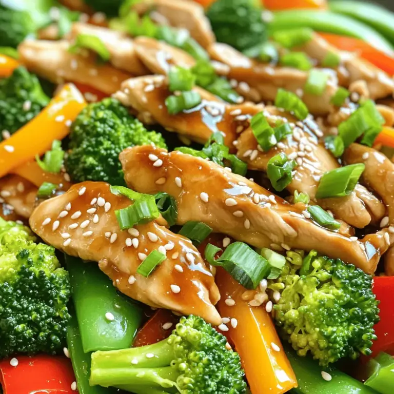 - 450 g Hähnchenbrust, in dünne Streifen geschnitten - 4 Esslöffel Teriyaki-Sauce - Eine bunte Auswahl an Gemüse: - 100 g Brokkoli-Röschen - 1 Paprika (rot oder gelb), in Streifen geschnitten - 1 Karotte, julienniert - 100 g Zuckerschoten Die Hähnchenbrust ist die Hauptzutat. Sie hat wenig Fett und viel Protein. Die Teriyaki-Sauce verleiht dem Gericht süßen und salzigen Geschmack. Die Auswahl an Gemüse bringt Frische und Farbe in das Gericht. - 2 Esslöffel Pflanzenöl - 1 Esslöffel Honig - 1 Teelöffel Sesamöl Pflanzenöl ist ideal zum Braten. Es hat einen hohen Rauchpunkt. Honig fügt eine süße Note hinzu. Sesamöl bringt einen nussigen Geschmack, der das Gericht aufwertet. - 2 Frühlingszwiebeln, gehackt (zur Garnitur) - Sesamsamen (zur Garnitur) Frühlingszwiebeln sorgen für einen frischen Geschmack. Sesamsamen geben Crunch und sehen toll aus. Die Garnierung macht dein Gericht noch appetitlicher. Für die genauen Mengen und Zubereitung, schau dir das [Full Recipe] an. Um das Hühnchen zart und voller Geschmack zu machen, beginne mit der Marinade. Mische die geschnittenen Hähnchenstreifen mit 2 Esslöffeln Teriyaki-Sauce in einer Schüssel. Lass es für 15 Minuten marinieren. Das gibt dem Hühnchen Tiefe und hilft, es saftig zu halten. Erhitze 2 Esslöffel Pflanzenöl in einer großen Pfanne oder einem Wok bei mittlerer bis hoher Hitze. Gib die marinierten Hähnchenstreifen in die Pfanne. Koche sie für 5 bis 7 Minuten. Achte darauf, dass das Hühnchen vollständig gar ist und eine leichte Bräunung hat. Nimm das Hühnchen aus der Pfanne und stelle es beiseite. In derselben Pfanne fügst du den gehackten Knoblauch und den geriebenen Ingwer hinzu. Brate sie etwa 30 Sekunden lang an, bis sie duften. Jetzt kommt das Gemüse: Brokkoli, Paprika, Karotte und Zuckerschoten. Brate das Gemüse 3 bis 4 Minuten lang unter Rühren, bis es bissfest ist. So bleibt es knackig und lecker. Jetzt hast du die Basis für dein Teriyaki-Hühnchen Pfannengericht. Du kannst alles kombinieren, indem du das Hühnchen zurück in die Pfanne gibst. Füge die restliche Teriyaki-Sauce, den Honig und das Sesamöl hinzu. Koche es zusammen für 2 bis 3 Minuten, bis die Sauce leicht eindickt. Garniere das Gericht mit Frühlingszwiebeln und Sesamsamen. Für das vollständige Rezept, schau dir die [Full Recipe] an. Um die perfekte Textur für dein Hühnchen zu bekommen, musst du es marinieren. Ich empfehle, die Hähnchenbrust in dünne Streifen zu schneiden. So nimmt sie die Marinade besser auf. Mische die Hähnchenstreifen mit Teriyaki-Sauce und lasse sie 15 Minuten marinieren. Diese kurze Zeit macht das Hühnchen zart und geschmackvoll. Wenn du das Hühnchen brätst, achte auf mittlere bis hohe Hitze. So wird es schnell braun und bleibt saftig. Das richtige Garen des Gemüses ist wichtig. Du willst, dass es bissfest bleibt. Das bedeutet, dass es knackig und frisch schmeckt. Brate zuerst den Knoblauch und den Ingwer an. Sie geben dem Gericht viel Geschmack. Füge dann das Gemüse hinzu. Brokkoli, Paprika und Zuckerschoten benötigen nur 3-4 Minuten. Rühre ständig um, damit nichts anbrennt. So behält das Gemüse seine schöne Farbe und Nährstoffe. Die Sauce ist der Star des Gerichts. Sie sollte dick und glänzend sein. Um die perfekte Konsistenz zu erreichen, lass die Sauce nach dem Hinzufügen von Honig kurz köcheln. Das gibt der Sauce die richtige Dicke. Rühre alles gut um, damit sich die Aromen vermischen. Du kannst die Sauce auch einfach anpassen, indem du mehr Teriyaki-Sauce hinzufügst, wenn du es süßer magst. Achte darauf, dass die Sauce nicht zu lange kocht, sonst wird sie zu dick. Für das vollständige Rezept schau dir bitte den Abschnitt Full Recipe an. {{image_4}} Für dein Teriyaki Chicken Stir Fry kannst du viele verschiedene Gemüsesorten verwenden. Du kannst zum Beispiel auch: - Zucchini - Auberginen - Pilze - Grüne Bohnen - Babymaiskolben Diese Gemüsesorten bringen neue Farben und Texturen in dein Gericht. Das Wichtigste ist, dass das Gemüse frisch ist. So bleibt der Geschmack kräftig und lecker. Wenn du kein Hähnchen magst, gibt es tolle Alternativen. Du kannst verwenden: - Tofu für eine vegetarische Option - Rindfleisch für einen herzhaften Geschmack - Garnelen für eine Meeresfrüchte-Variation - Putenbrust als leichte Alternative Jede Proteinquelle hat ihren eigenen Geschmack. So kannst du dein Gericht immer wieder anders machen. Zu deinem Teriyaki Chicken Stir Fry passen viele Beilagen. Hier sind einige Optionen: - Gedämpfter Reis, um die Sauce aufzusaugen - Gebratener Reis für mehr Würze - Udon-Nudeln für eine dickere Textur - Reisnudeln für eine glutenfreie Wahl Jede Beilage bringt ihren eigenen Charme. Du kannst die Beilagen nach deinem Hunger und Geschmack wählen. Probier die verschiedenen Optionen aus! Wenn du mehr Ideen suchst, schau dir das [Full Recipe] an. Um die Reste von deinem Teriyaki-Hühnchen Pfannengericht frisch zu halten, nutze einen luftdichten Behälter. Achte darauf, das Gericht vollständig abkühlen zu lassen, bevor du es lagerst. So vermeidest du Kondenswasser, das die Qualität beeinträchtigen kann. Du kannst die Reste auch in Portionen aufteilen. So hast du immer eine schnelle Mahlzeit zur Hand. Wenn du die Reste aufwärmen möchtest, gibt es zwei einfache Methoden. Du kannst die Mikrowelle verwenden. Stelle das Gericht in eine mikrowellengeeignete Schüssel. Decke es locker mit einem Deckel oder einer Folie ab. Erwärme es bei mittlerer Hitze für etwa 2-3 Minuten. Rühre zwischendurch um, damit alles gleichmäßig warm wird. Alternativ kannst du eine Pfanne benutzen. Erhitze die Pfanne bei mittlerer Hitze und füge etwas Öl hinzu. Gib die Reste in die Pfanne und rühre sie gut um. Erhitze das Gericht für etwa 5 Minuten, bis es heiß ist. Die Reste deines Teriyaki-Hühnchens sind im Kühlschrank etwa 3 bis 4 Tage haltbar. Stelle sicher, dass sie gut verpackt sind, um Gerüche zu vermeiden. Wenn du die Reste länger aufbewahren möchtest, kannst du sie auch einfrieren. In einem geeigneten Gefrierbehälter halten sie sich bis zu 3 Monate. Achte darauf, das Gericht vor dem Einfrieren vollständig abzukühlen. Die Zubereitung dauert insgesamt etwa 30 Minuten. Die Vorbereitungszeit beträgt etwa 15 Minuten. In dieser Zeit kannst du das Hähnchen schneiden, das Gemüse vorbereiten und die Marinade anrühren. Die Kochzeit für die Pfanne liegt bei etwa 15 Minuten, in denen das Hähnchen und das Gemüse perfekt garen. So hast du schnell ein leckeres Gericht auf dem Tisch. Ja, das ist möglich. Es gibt viele Marken, die glutenfreie Teriyaki-Sauce anbieten. Achte beim Kauf darauf, dass sie kein Weizen enthält. Alternativ kannst du auch eine einfache Mischung aus Sojasauce (glutenfrei) und Honig verwenden. Dies gibt dir einen ähnlichen Geschmack. Es gibt viele leckere Beilagen, die gut zu Teriyaki-Hühnchen passen. Hier sind einige Ideen: - Gedämpfter Reis - Gebratene Nudeln - Quinoa - Ein frischer Salat Diese Beilagen ergänzen das Gericht wunderbar und sorgen für ein ausgewogenes Essen. Teriyaki-Hühnchen hat seine Wurzeln in Japan. Es stammt aus der traditionellen Teriyaki-Küche, die Fleisch und Fisch in einer süßen Soße grillt oder brät. Die Technik kommt von den japanischen Kochmethoden, die Geschmack und Textur hervorheben. Heute ist Teriyaki weltweit beliebt und wird oft in verschiedenen Variationen zubereitet. Teriyaki-Hühnchen ist ein einfaches und leckeres Gericht. Wir haben die besten Zutaten und wichtige Kochtechniken besprochen. Die richtige Marinierung sorgt für zartes Hühnchen. Verschiedene Gemüse und Beilagen bringen Abwechslung. Du kannst Reste einfach aufbewahren und aufwärmen. Denke daran, dass auch glutenfreie Saucen möglich sind. Dieses Gericht hat viele Variationen, die du ausprobieren kannst. Experimentiere und finde deinen perfekten Geschmack. Viel Spaß beim Kochen!