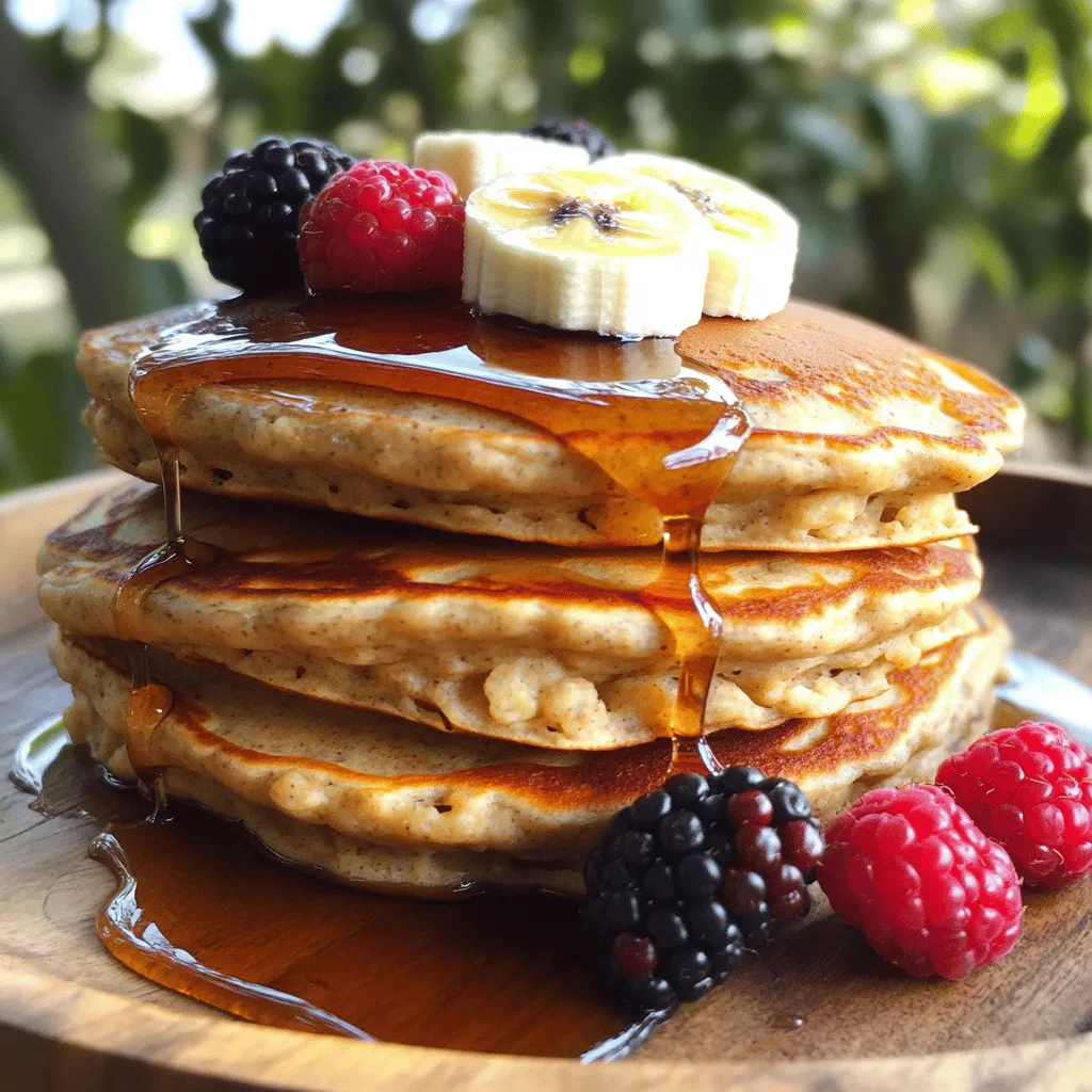 Für die Bananen-Haferflocken-Pfannkuchen brauche ich folgende Hauptzutaten: - 1 Tasse Haferflocken - 1 reife Banane, zerdrückt - 1 Tasse Milch (tierisch oder pflanzlich) - 2 große Eier - 1 Teelöffel Backpulver - 1 Teelöffel Vanilleextrakt - 1/2 Teelöffel Zimt - Eine Prise Salz - Kokosöl (zum Braten) Diese Zutaten helfen, eine nahrhafte und leckere Basis für meine Pfannkuchen zu schaffen. Die Banane gibt Süße, während die Haferflocken für die Struktur sorgen. Es gibt einige optionale Zutaten, die ich gerne hinzufüge: - Ahornsirup (zum Servieren) - Frisches Obst (z.B. Bananen oder Beeren) - Nüsse oder Samen (für zusätzlichen Crunch) Diese Ergänzungen machen das Frühstück noch besser. Sie bringen Farben und Aromen auf den Teller. Ich achte darauf, frische und reife Bananen zu wählen. Reife Bananen sind süßer und geben mehr Geschmack. Für die Haferflocken bevorzuge ich die ungesüßte Variante. So kontrolliere ich den Zuckergehalt. Wenn ich pflanzliche Milch wähle, greife ich gern zu Mandel- oder Hafermilch. Sie passen gut zu den Aromen. Zusammen bilden diese Zutaten die perfekte Grundlage für meine leckeren Bananen-Haferflocken-Pfannkuchen. Um die Haferflocken vorzubereiten, nehmen Sie 1 Tasse. Geben Sie die Haferflocken in einen Mixer. Pürieren Sie sie, bis sie fein sind. Sie sollten eine mehlähnliche Konsistenz erreichen. Dies sorgt für einen schönen Teig. Die Haferflocken geben den Pfannkuchen eine tolle Textur. Jetzt kommen die anderen Zutaten. Fügen Sie die zerdrückte Banane hinzu. Danach die Milch, die Eier und das Backpulver. Geben Sie auch den Vanilleextrakt und den Zimt dazu. Eine Prise Salz darf nicht fehlen. Mixen Sie alles gut, bis die Masse glatt ist. Lassen Sie den Teig 5 bis 10 Minuten ruhen. So kann er leicht eindicken. Das macht die Pfannkuchen fluffiger. Erhitzen Sie eine beschichtete Pfanne bei mittlerer Hitze. Geben Sie etwas Kokosöl hinein. Nehmen Sie etwa 1/4 Tasse Teig und gießen Sie ihn in die Pfanne. Backen Sie die Pfannkuchen 2 bis 3 Minuten. Achten Sie auf Blasen an der Oberfläche. Wenn die Ränder fest sind, wenden Sie sie. Backen Sie die andere Seite 1 bis 2 Minuten weiter. Sie sollten goldbraun und durchgegart sein. Wiederholen Sie den Schritt mit dem restlichen Teig. Genießen Sie die Pfannkuchen mit Ahornsirup und frischem Obst. Das macht sie noch leckerer! Um die besten Bananen-Haferflocken-Pfannkuchen zu machen, achte auf die reife Banane. Je reifer die Banane, desto süßer wird der Pfannkuchen. Die Haferflocken sollten fein gemahlen sein. Das sorgt für eine bessere Textur. Lass den Teig nach dem Mischen etwa 5-10 Minuten ruhen. So dicken die Zutaten gut ein. Verwende eine beschichtete Pfanne und genug Kokosöl, damit die Pfannkuchen nicht kleben. Backe sie bei mittlerer Hitze, damit sie gleichmäßig gar werden. Du kannst die Pfannkuchen nach deinem Geschmack anpassen. Füge zum Beispiel Schokoladensplitter oder Nüsse hinzu. Eine Prise Muskatnuss gibt einen tollen Geschmack. Für eine herzhafte Variante, probiere Spinat oder Feta. Wenn du es fruchtig magst, kannst du auch Beeren unter den Teig mischen. Das macht die Pfannkuchen bunt und lecker. Ein häufiger Fehler ist, den Teig zu lange zu mischen. Mixe ihn nur so lange, bis alles gut vermischt ist. Zu viel Mischen macht die Pfannkuchen zäh. Achte darauf, die Pfanne nicht zu heiß zu machen. Sonst brennen die äußeren Teile, während das Innere noch roh ist. Wenn du die Pfannkuchen wendest, warte, bis sich Blasen bilden. So bleiben sie fluffig und weich. {{image_4}} Ich liebe es, meinen Pfannkuchenteig mit Nüssen oder Samen zu bereichern. Mandeln, Walnüsse oder Haselnüsse geben tollen Crunch und Geschmack. Außerdem liefern sie gesunde Fette und Eiweiß. Chiasamen oder Leinsamen sind auch super. Diese kleinen Samen sind reich an Ballaststoffen und Omega-3-Fettsäuren. Einfach eine Handvoll in den Teig geben, bevor Sie ihn mixen. So wird Ihr Frühstück noch nahrhafter! Für ein veganes Rezept können Sie die Eier durch Apfelmus oder einen Leinsamen-Ersatz ersetzen. Mischen Sie einfach einen Esslöffel Leinsamen mit drei Esslöffeln Wasser und lassen Sie es kurz quellen. Verwenden Sie pflanzliche Milch wie Mandel-, Hafer- oder Sojamilch. Das gibt Ihnen die gleiche fluffige Textur ohne tierische Produkte. Diese veganen Pfannkuchen schmecken ebenso gut und sind eine tolle Wahl für alle, die pflanzlich essen möchten. Die Möglichkeiten für Toppings sind endlos! Sie können frische Früchte wie Erdbeeren, Heidelbeeren oder Kiwi verwenden. Diese verleihen Süße und Frische. Ein Klecks griechischer Joghurt oder pflanzlicher Joghurt macht das Ganze cremig. Ein wenig Honig oder Agavendicksaft kann das Süße-Level erhöhen. Wenn Sie es schokoladig mögen, fügen Sie Schokoladenstückchen oder einen Schokoladensirup hinzu. Das macht jeden Biss unwiderstehlich! Wenn du Pfannkuchen übrig hast, bewahre sie in einem luftdichten Behälter auf. Lege die Pfannkuchen mit Backpapier zwischen die Schichten. So kleben sie nicht zusammen. Stelle den Behälter in den Kühlschrank. Die Pfannkuchen bleiben so frisch für bis zu drei Tage. Vor dem Servieren kannst du sie schnell aufwärmen. Das Einfrieren ist eine tolle Option für spätere Genüsse. Lasse die Pfannkuchen zuerst abkühlen. Lege sie dann in eine einzelne Schicht auf ein Backblech. Friere sie für etwa eine Stunde ein. Danach kannst du sie in einen luftdichten Behälter oder einen Gefrierbeutel umfüllen. So bleiben sie bis zu drei Monate frisch. Achte darauf, das Datum darauf zu schreiben. Um die Pfannkuchen aufzuwärmen, gibt es verschiedene Methoden. Du kannst sie in der Mikrowelle für etwa 30 Sekunden erhitzen. Wenn du eine knusprige Textur magst, lege sie in eine Pfanne bei mittlerer Hitze. Erhitze sie dort für 1-2 Minuten pro Seite. So schmecken sie fast wie frisch zubereitet. Du kannst sie auch im Ofen auf 180 Grad Celsius für 10 Minuten aufwärmen. Für das vollständige Rezept, schau dir die Anleitung zu Bananen-Haferflocken-Pfannkuchen an. Um die Bananen-Haferflocken-Pfannkuchen glutenfrei zu machen, wählt man glutenfreie Haferflocken. Achten Sie darauf, dass die Verpackung als glutenfrei gekennzeichnet ist. Diese Haferflocken sind speziell behandelt, um Kontamination zu vermeiden. Der Rest des Rezepts bleibt gleich. So genießen Sie leckere Pfannkuchen ohne Gluten. Um den Zuckergehalt zu senken, kann man die Banane reifer wählen. Eine sehr reife Banane hat mehr natürliche Süße. Anstelle von Ahornsirup kann man auch ungesüßten Apfelmus nutzen. Dies macht die Pfannkuchen auch saftiger. Sie können auch einen Zuckerersatz wie Stevia verwenden. Diese Optionen helfen, den Zuckergehalt zu reduzieren. Wenn Sie Eier ersetzen wollen, gibt es gute Alternativen. Eine beliebte Option ist Apfelmus. Verwenden Sie 1/4 Tasse Apfelmus für jedes Ei. Auch Chia-Samen sind eine gute Wahl. Mischen Sie 1 Esslöffel Chia-Samen mit 2,5 Esslöffel Wasser. Lassen Sie es 5 Minuten stehen, bis es geliert. Diese Alternativen machen die Pfannkuchen genau so lecker! Bananen-Haferflocken-Pfannkuchen sind einfach und lecker. Wir haben die wichtigsten Zutaten besprochen und die besten Tipps gegeben. Mit der Schritt-für-Schritt-Anleitung gelingt jede Variation der Pfannkuchen. Gesund bleiben kann einfach sein, zum Beispiel mit Nüssen oder veganen Zutaten. Achte auf die Lagerung für den besten Genuss. Jetzt bist du bereit, die Pfannkuchen selbst zu machen! Viel Spaß beim Ausprobieren und Genießen.