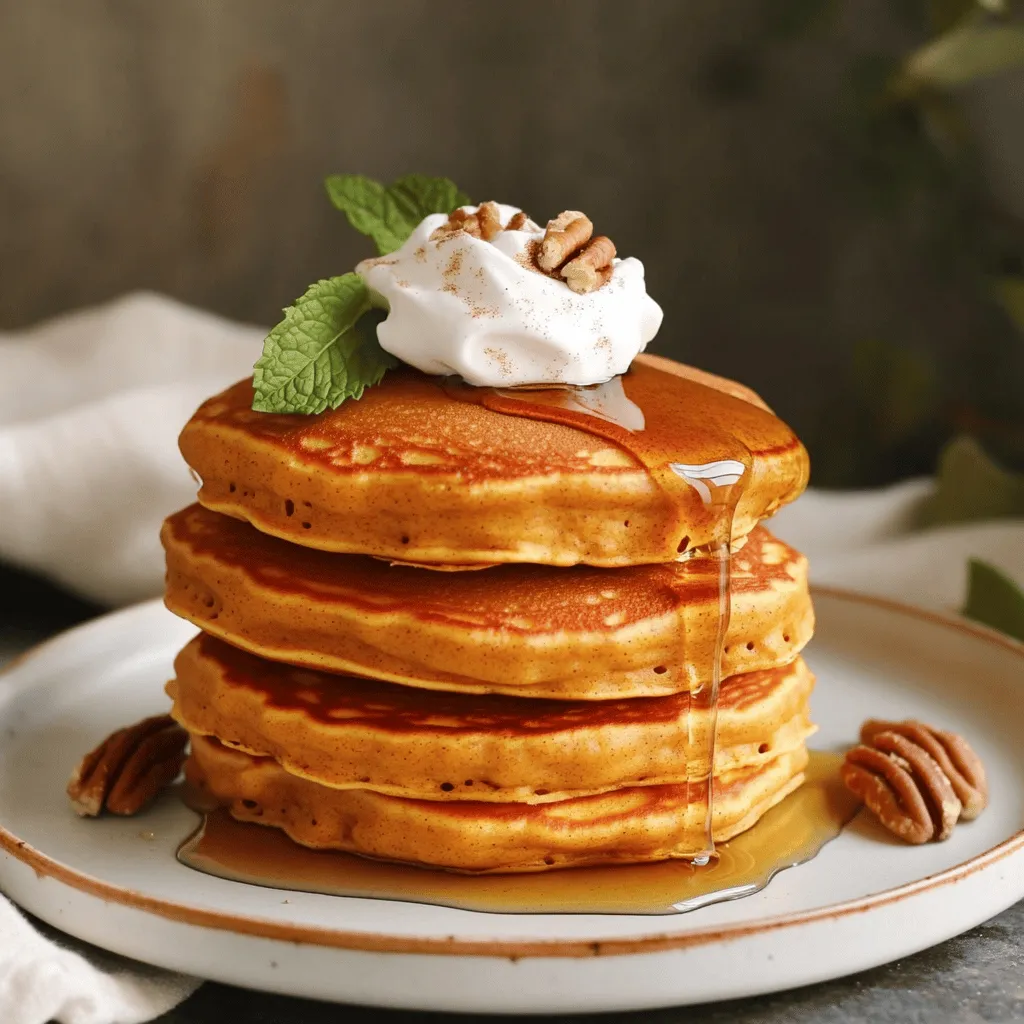 Für die perfekten Kürbis Gewürz Pfannkuchen benötigen Sie folgende Zutaten: - 1 Tasse Weizenmehl - 2 Esslöffel brauner Zucker - 1 Esslöffel Backpulver - 1 Teelöffel gemahlener Zimt - 1/2 Teelöffel gemahlene Muskatnuss - 1/4 Teelöffel gemahlener Ingwer - 1/4 Teelöffel gemahlene Nelken - 1/2 Teelöffel Salz - 1/2 Tasse Kürbispüree aus der Dose - 1 Tasse Milch (tierisch oder pflanzlich) - 2 Esslöffel Pflanzenöl (oder geschmolzenes Kokosöl) - 1 großes Ei - Optional: Ahornsirup und Schlagsahne zum Servieren Kürbispüree ist der Star dieses Rezepts. Es bringt nicht nur Geschmack, sondern auch Feuchtigkeit. Ich empfehle, das Püree aus der Dose zu verwenden, da es bereits gekocht ist. Wenn Sie frischen Kürbis verwenden möchten, kochen Sie ihn zuerst, bis er weich ist. Dann pürieren Sie ihn. Dies kann etwas mehr Zeit in Anspruch nehmen, aber es lohnt sich! Wenn Sie Allergien haben oder spezielle Diäten einhalten, gibt es tolle Alternativen: - Weizenmehl: Verwenden Sie glutenfreies Mehl oder Mandelnmehl. - Milch: Pflanzenmilch wie Mandel- oder Hafermilch funktioniert gut. - Eier: Ein Leinsamen-Ei (1 Esslöffel Leinsamenmehl mit 3 Esslöffeln Wasser) kann als Ei-Ersatz dienen. - Zucker: Ersetzen Sie den braunen Zucker durch Kokoszucker oder Honig. Diese Tipps helfen Ihnen, die Pfannkuchen an Ihre Bedürfnisse anzupassen. Sie können alle Details im Full Recipe finden. Zuerst mische ich die trockenen Zutaten. In einer großen Schüssel gebe ich: - 1 Tasse Weizenmehl - 2 Esslöffel braunen Zucker - 1 Esslöffel Backpulver - 1 Teelöffel gemahlenen Zimt - 1/2 Teelöffel gemahlene Muskatnuss - 1/4 Teelöffel gemahlenen Ingwer - 1/4 Teelöffel gemahlene Nelken - 1/2 Teelöffel Salz Ich rühre alles mit einem Schneebesen gut um. Es ist wichtig, dass alles gleichmäßig verteilt ist. So sorgen wir für einen guten Geschmack. In einer anderen Schüssel bereite ich die flüssigen Zutaten vor. Ich gebe dazu: - 1/2 Tasse Kürbispüree aus der Dose - 1 Tasse Milch (tierisch oder pflanzlich) - 2 Esslöffel Pflanzenöl (oder geschmolzenes Kokosöl) - 1 großes Ei Ich verrühre die Zutaten gut. Es soll eine glatte Masse entstehen. Dann gebe ich die flüssigen Zutaten zu den trockenen. Ich hebe alles vorsichtig unter. Kleine Klumpen sind okay. Übermischen ist nicht nötig. Jetzt kommt der spannende Teil: das Braten! Ich heize eine beschichtete Pfanne auf mittlerer Hitze vor. Wenn nötig, fette ich sie leicht mit Butter oder Öl ein. Dann gebe ich für jeden Pfannkuchen etwa 1/4 Tasse Teig in die Pfanne. Ich warte, bis Bläschen auf der Oberfläche erscheinen. Das dauert etwa 2–3 Minuten. Dann wende ich den Pfannkuchen. Er brät weitere 1–2 Minuten, bis er goldbraun ist. Ich wiederhole den Vorgang mit dem restlichen Teig. Wenn die Pfannkuchen fertig sind, serviere ich sie warm. Ein Klecks Schlagsahne und etwas Ahornsirup machen sie besonders lecker. Für die perfekte Flip-Technik halte ich die Pfanne leicht schräg. So gleitet der Pfannkuchen einfacher. Übung macht den Meister! Ein häufiger Fehler ist das Übermischen des Teigs. Das kann die Pfannkuchen hart machen. Mische die Zutaten nur, bis gerade alles vermengt ist. Ein paar Klumpen sind in Ordnung. Ein weiterer Fehler ist die falsche Menge Kürbispüree. Zu viel kann die Pfannkuchen schwer machen. Halte dich an die Menge in der Full Recipe. Die Hitze ist entscheidend für gute Pfannkuchen. Stelle deine Pfanne auf mittlere Hitze ein. Wenn die Pfanne zu heiß ist, verbrennen die Pfannkuchen außen und bleiben innen roh. Wenn du einen Tropfen Wasser in die Pfanne gibst und er zischt, ist es bereit. Probiere einen Testpfannkuchen, um die Hitze zu prüfen. Für das beste Erlebnis stapel die Pfannkuchen hoch auf einem Teller. Träufle etwas Ahornsirup darüber. Dekoriere mit einer Prise Zimt oder gehackten Pekannüssen. Füge frische Minze hinzu, um Farbe und Frische zu bringen. Serviere sie warm für den besten Genuss. {{image_4}} Wenn du glutenfreie Kürbis-Gewürz-Pfannkuchen machen möchtest, kannst du das Weizenmehl ersetzen. Nutze einfach glutenfreies Mehl oder eine Mischung. Diese Mehle sind oft aus Reis oder Mandeln. So bleibt der Geschmack lecker und die Textur gut. Du kannst auch Hafermehl probieren. Es gibt viele Optionen, die gut funktionieren. Um deine Pfannkuchen aufregender zu machen, füge Schokoladenstückchen oder Nüsse hinzu. Walnüsse oder Pekannüsse passen hervorragend. Du kannst auch ein paar Blaubeeren oder Äpfel unter den Teig mischen. Diese Zutaten bringen frische Aromen und eine tolle Textur. Probiere auch ein bisschen Vanilleextrakt für mehr Geschmack. Die amerikanische Version ist oft dicker und fluffiger. Sie hat eine süße Note durch den Zucker und die Gewürze. In Europa sind Pfannkuchen dünner und eher wie Crêpes. Du kannst die Gewürze anpassen und mehr oder weniger Zucker verwenden. So kannst du die Pfannkuchen nach deinem Geschmack gestalten. Ich liebe es, die Zutaten und die Zubereitung zu kombinieren, um neue Varianten zu schaffen. Nach dem Kochen sollten Sie Ihre Kürbis Gewürz Pfannkuchen richtig lagern. Lassen Sie die Pfannkuchen zuerst abkühlen. Legen Sie dann die Pfannkuchen in einen luftdichten Behälter. Trennen Sie jede Schicht mit Backpapier, damit sie nicht aneinanderkleben. Diese Methode hilft, die Pfannkuchen frisch zu halten. Um die Pfannkuchen wieder zu erwärmen, nutzen Sie die Mikrowelle oder die Pfanne. In der Mikrowelle legen Sie die Pfannkuchen auf einen Teller und decken sie mit einem feuchten Papiertuch ab. Erhitzen Sie sie für 20 bis 30 Sekunden. In der Pfanne erhitzen Sie etwas Öl oder Butter bei mittlerer Hitze. Braten Sie die Pfannkuchen etwa 1–2 Minuten pro Seite. So bleiben sie lecker und warm. Im Kühlschrank halten sich die Pfannkuchen 3 bis 5 Tage. Stellen Sie sicher, dass sie gut verpackt sind. Wenn Sie die Pfannkuchen länger aufbewahren möchten, frieren Sie sie ein. Legen Sie sie in eine Gefrierbox und trennen Sie jede Schicht mit Backpapier. Im Gefrierschrank sind sie bis zu 2 Monate haltbar. So haben Sie immer einen schnellen Snack bereit. Um die besten Kürbis-Gewürz-Pfannkuchen zu machen, nutze frische Zutaten. Beginne mit hochwertigem Weizenmehl und frischem Kürbispüree. Mische die trockenen und flüssigen Zutaten gut, aber übermische nicht. Das sorgt für fluffige Pfannkuchen. Achte darauf, die Pfanne gut vorzuheizen. So bräunen die Pfannkuchen gleichmäßig. Serviere sie warm mit Ahornsirup und Schlagsahne. Diese Kombination hebt den Geschmack. Ja, du kannst diese Pfannkuchen im Voraus machen. Bereite den Teig am Abend vorher vor und bewahre ihn im Kühlschrank auf. Du kannst auch die Pfannkuchen selbst zubereiten und sie dann lagern. Lasse sie jedoch abkühlen, bevor du sie in einem luftdichten Behälter aufbewahrst. So bleiben sie frisch. Wenn du sie wieder erhitzen möchtest, benutze eine Pfanne oder die Mikrowelle. Vorgefertigte Kürbis-Gewürz-Pfannkuchen-Mischungen findest du in den meisten Supermärkten. Schau in der Backabteilung oder bei den saisonalen Produkten. Marken wie Krusteaz oder Betty Crocker bieten oft solche Mischungen an. Diese sind eine schnelle Option, wenn du wenig Zeit hast. Sie sind einfach zu verwenden und sparen dir das Messen der Zutaten. Zusammenfassend habe ich die wichtigsten Schritte für köstliche Kürbis-Gewürz-Pfannkuchen behandelt. Wir haben die Zutaten, die Zubereitung und wertvolle Tipps besprochen. Außerdem habe ich Variationen und Lagerungshinweise gegeben. Denke daran, etwas Kreativität hinzuzufügen, um deine Pfannkuchen besonders zu machen. Mit diesen Anleitungen wirst du sicher tolle Ergebnisse erzielen. Viel Spaß beim Kochen und Genießen deiner Pfannkuchen!