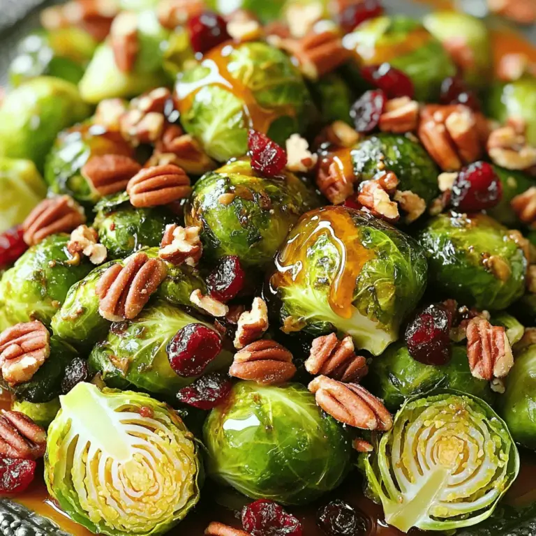 Um ein köstliches Gericht zuzubereiten, brauchst du diese einfachen Zutaten: - 450 g Rosenkohl, geputzt und halbiert - 3 Esslöffel Olivenöl - 2 Esslöffel reiner Ahornsirup - 2 Esslöffel Dijon-Senf - 1 Teelöffel Knoblauchpulver - 1 Teelöffel Zwiebelpulver - Salz und Pfeffer nach Geschmack - 75 g Pekannüsse, grob gehackt - 40 g getrocknete Cranberries (optional) Du kannst die Zutaten nach deinem Geschmack anpassen. Wenn du keinen Dijon-Senf magst, probiere süßen Senf oder eine Senf-Sahne-Mischung. Statt Pekannüssen kannst du auch Walnüsse verwenden. Für eine andere Süße, ersetze den Ahornsirup durch Honig oder Agavensirup. Trockene Cranberries sind optional, aber sie bringen eine schöne Süße. Achte beim Kauf von Rosenkohl auf feste, grüne Köpfe ohne braune Flecken. Frische Rosenkohl sind knackig und duften angenehm. Olivenöl sollte hochwertig sein, um den besten Geschmack zu erzielen. Wenn du frische Kräuter verwendest, wie Thymian oder Rosmarin, kannst du noch mehr Geschmack hinzufügen. Bei den Nüssen achte darauf, dass sie frisch sind, um ihren vollen Geschmack zu genießen. Heize zuerst deinen Ofen auf 200 °C vor. Nimm ein großes Backblech und lege es mit Backpapier aus. Das Backpapier hilft, während des Röstens, das Anhaften zu verhindern. So bleibt der Rosenkohl schön und knackig. Jetzt kommt der spaßige Teil – die Marinade! In einer kleinen Schüssel mische 3 Esslöffel Olivenöl, 2 Esslöffel reinen Ahornsirup und 2 Esslöffel Dijon-Senf. Füge 1 Teelöffel Knoblauchpulver und 1 Teelöffel Zwiebelpulver hinzu. Würze die Mischung mit Salz und Pfeffer. Rühre alles gut um, bis es eine glatte Paste ergibt. Nimm deine halbierten Rosenkohl und lege sie in eine große Schüssel. Gieße die Marinade darüber und vermische alles gut. Du willst, dass jeder Rosenkohl gleichmäßig bedeckt ist. Lege die marinierten Rosenkohlhälften auf das Backblech. Streue die grob gehackten Pekannüsse gleichmäßig darüber. Röste die Mischung im Ofen für 20 bis 25 Minuten. Vergiss nicht, nach 10 Minuten einmal umzurühren, damit alles gleichmäßig gar wird. Wenn du Cranberries magst, füge sie in den letzten 5 Minuten hinzu. Sie geben dem Gericht eine süße Note. Nach dem Röstprozess lass den Rosenkohl kurz abkühlen. Dann kannst du ihn servieren. Es wird lecker sein! Um die besten Röstergebnisse zu erzielen, beachte einige wichtige Punkte. Stelle sicher, dass du den Ofen gut vorheizt. Eine hohe Temperatur sorgt für eine schöne Karamellisierung. Lege die Rosenkohlhälften in einer einzigen Schicht auf das Blech. So garen sie gleichmäßig und werden knusprig. Rühre die Mischung nach der Hälfte der Zeit um. Dadurch werden alle Seiten gut geröstet. Wenn du keinen Ahornsirup hast, probiere Honig oder Agavendicksaft. Diese Süßstoffe geben einen ähnlichen Geschmack. Für Dijon-Senf kannst du anderen Senf verwenden, zum Beispiel Honigsenf oder groben Senf. Achte darauf, dass der Senf nicht zu scharf ist, damit das Gericht gut harmoniert. Die Präsentation ist wichtig! Serviere den Rosenkohl auf einer großen Platte. Garniere ihn mit zusätzlichen Pekannüssen und Cranberries. Das bringt Farbe und Textur ins Spiel. Ein weiterer Tipp: Träufle etwas zusätzlichen Ahornsirup darüber. So gibst du dem Gericht einen glänzenden Abschluss und steigerst den Genuss. Du kannst die Rosenkohl auch als Beilage oder Hauptgericht genießen. {{image_4}} Du kannst das Rezept leicht anpassen. Füge Karotten, Süßkartoffeln oder Paprika hinzu. Diese Gemüsesorten geben mehr Farbe und Geschmack. Sie sind eine großartige Ergänzung. Diese Variationen bringen neue Texturen und Aromen in das Gericht. Achte darauf, die Garzeit zu überprüfen. Unterschiedliche Gemüse brauchen unterschiedlich lange im Ofen. Das Rezept ist von Natur aus fast vegan. Die Zutaten sind großartig für eine pflanzliche Diät. Stelle sicher, dass dein Dijon-Senf vegan ist. Du kannst auch glutenfreie Senfmarken finden. Diese Optionen machen das Gericht für alle zugänglich. Viele Menschen suchen nach glutenfreien Alternativen. Das macht deine Mahlzeit noch vielseitiger und einladender. Ersetze Pekannüsse durch Walnüsse oder Mandeln. Diese Nüsse geben einen anderen Geschmack. Für Trockenfrüchte kannst du Rosinen oder getrocknete Aprikosen verwenden. Diese Kombinationen bringen mehr Süße oder Säure in das Gericht. Experimentiere mit verschiedenen Nüssen und Früchten. Das macht jedes Mal Spaß und hält das Rezept frisch. Du findest immer neue Lieblingskombinationen. Probiere die verschiedenen Möglichkeiten aus, um dein perfektes Gericht zu kreieren. Reste von deinem Sheet Pan Maple Dijon Rosenkohl kannst du einfach im Kühlschrank aufbewahren. Lege die Reste in einen luftdichten Behälter. So bleiben die Aromen frisch. Du kannst sie bis zu drei Tage im Kühlschrank lagern. Vor dem Servieren kannst du sie leicht aufwärmen. Einfach in der Mikrowelle oder in einer Pfanne erhitzen. Wenn du mehr Rosenkohl gemacht hast, kannst du ihn auch einfrieren. Lass die Reste zuerst vollständig abkühlen. Packe die Portionen dann in Gefrierbeutel. Drücke die Luft heraus, bevor du sie verschließt. So bleibt der Geschmack erhalten. Gefrorener Rosenkohl hält sich bis zu drei Monate. Zum Aufwärmen kannst du ihn direkt im Ofen rösten oder in der Mikrowelle erhitzen. Die Reste von deinem Rosenkohl sind sehr vielseitig. Du kannst sie in einem Salat verwenden oder sie in einer Quiche einarbeiten. Sie sind auch lecker in einem Wrap oder einem Sandwich. Du kannst sie sogar pürieren und als Beilage servieren. So machst du das Beste aus deinen Resten und verwandelst sie in neue Gerichte. Die Zubereitung von Rosenkohl dauert insgesamt etwa 30 Minuten. Davon entfallen 10 Minuten auf die Vorbereitung und 20 bis 25 Minuten auf das Rösten im Ofen. So hast du schnell ein leckeres Gericht auf dem Tisch. Du kannst sowohl frischen als auch gefrorenen Rosenkohl verwenden. Frischer Rosenkohl hat oft mehr Geschmack und eine bessere Textur. Gefrorener Rosenkohl kann eine praktische Wahl sein, wenn du wenig Zeit hast. Beide Varianten funktionieren gut mit dem Rezept. Ja, dieser Rosenkohlsalat eignet sich gut für Meal Prep. Du kannst ihn im Voraus zubereiten und im Kühlschrank lagern. Er bleibt etwa 3 bis 4 Tage frisch. Damit kannst du ihn einfach aufwärmen oder kalt genießen. Für die besten Ergebnisse empfehle ich, die Pekannüsse und Cranberries erst kurz vor dem Servieren hinzuzufügen. So bleibt alles knusprig und lecker. Rosenkohl ist einfach zuzubereiten und vielseitig einsetzbar. Wir haben die besten Zutaten, Tipps und Variationen besprochen. Frische Zutaten heben den Geschmack. Nutze unsere Schritt-für-Schritt-Anleitung für den perfekten Rösterfolg. Denk daran, dass du mit anderen Gemüsesorten und Optionen experimentieren kannst. Reste lassen sich gut lagern oder einfrieren. Jetzt bist du bereit, deine Küchenfähigkeiten zu nutzen! Probier die Rezepte aus und mach sie zu deinem eigenen.