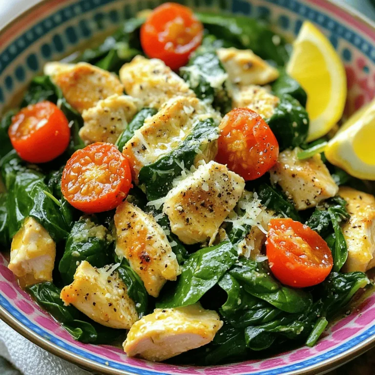 - Hähnchenbrustfilets - Frischer Spinat - Kirschtomaten Die Hauptzutaten sind einfach und frisch. Hähnchenbrustfilets sind mager und proteinreich. Frischer Spinat gibt Farbe und Nährstoffe. Kirschtomaten bringen Süße und Saftigkeit ins Gericht. - Olivenöl - Italienische Gewürzmischung - Salz und Pfeffer Für Geschmack nutzen wir Olivenöl. Es gibt einen feinen, fruchtigen Geschmack. Die italienische Gewürzmischung macht das Gericht lebendig. Salz und Pfeffer sind wichtig, um die Aromen zu verstärken. - Rote Paprikaflocken - Geriebener Parmesan - Zitronenschnitze zum Servieren Rote Paprikaflocken bringen eine leichte Schärfe. Geriebener Parmesan gibt eine cremige Textur. Zitronenschnitze sorgen für Frische und einen spritzigen Kick. Für das vollständige Rezept schauen Sie sich das [Full Recipe] an. Zuerst schneiden Sie die Hähnchenbrustfilets in kleine Stücke. Achten Sie darauf, dass die Stücke gleich groß sind. Das hilft beim gleichmäßigen Garen. Dann würzen Sie die Hähnchenstücke mit Salz, Pfeffer und italienischer Gewürzmischung. Diese Gewürze bringen viel Geschmack in das Gericht. Jetzt erhitzen Sie das Olivenöl in einer großen Pfanne bei mittlerer Hitze. Wenn das Öl heiß ist, fügen Sie die gewürzten Hähnchenstücke hinzu. Braten Sie sie etwa 5-7 Minuten lang. Rühren Sie die Stücke gelegentlich um. So werden sie goldbraun und durchgegart. Nach der Garzeit geben Sie den fein gehackten Knoblauch hinzu. Braten Sie ihn für etwa 1 Minute, bis er duftet. Fügen Sie nun die halbierten Kirschtomaten in die Pfanne. Wenn Sie mögen, können Sie auch rote Paprikaflocken hinzufügen. Kochen Sie alles für weitere 2-3 Minuten. Die Tomaten sollten weich werden. Danach geben Sie den frischen Spinat in die Pfanne. Rühren Sie um, bis der Spinat zusammenfällt. Das dauert ungefähr 2 Minuten. Nehmen Sie die Pfanne dann vom Herd. Streuen Sie den geriebenen Parmesan gleichmäßig darüber. Die Restwärme lässt den Käse leicht schmelzen. Für die vollständige Anleitung schauen Sie sich das Full Recipe an. Um die besten Garzeiten zu erreichen, braten Sie das Hähnchen bei mittlerer Hitze. Achten Sie darauf, dass die Stücke gleichmäßig garen. Ein gutes Zeichen ist, wenn das Fleisch nicht mehr rosa ist. Um trockenes Hähnchen zu vermeiden, verwenden Sie frische, saftige Hähnchenbrustfilets. Marinieren Sie das Fleisch für eine halbe Stunde in Olivenöl und Gewürzen. So bleibt es zart und geschmackvoll. Zum Anrichten der Hähnchen- und Spinat-Pfanne verwenden Sie eine große, bunte Schüssel. Träufeln Sie etwas zusätzliches Olivenöl darüber. Garnieren Sie das Gericht mit frischen Kirschtomaten. Sie bringen Farbe und Frische. Servieren Sie das Gericht mit Zitronenschnitzen. Das frische Aroma der Zitrone hebt den Geschmack. Für passende Beilagen empfehle ich einen frischen grünen Salat. Er ergänzt das Gericht gut. Auch knuspriges Brot passt perfekt dazu. Um ein vollständiges Menü zu erstellen, kombinieren Sie die Hähnchen- und Spinat-Pfanne mit einem leichten Dessert. Ein Obstsalat ist eine gute Wahl. Sie finden das gesamte Rezept in der Full Recipe. {{image_4}} Für eine vegetarische Option können Sie das Hähnchen durch Tofu ersetzen. Tofu nimmt den Geschmack gut auf. Sie können auch Kichererbsen verwenden. Diese sind reich an Protein und machen das Gericht sättigend. Sie können auch andere Proteine verwenden. Pute oder Lamm sind gute Alternativen. Diese Optionen passen gut zu Spinat und Tomaten. Sie können verschiedene Gemüsesorten hinzufügen. Zucchini und Paprika bringen Farbe und Geschmack. Auch Brokkoli ist eine tolle Ergänzung. Alternative Käsevarianten sind ebenfalls möglich. Feta oder Mozzarella geben dem Gericht einen neuen Twist. Diese Käse schmelzen gut und fügen eine cremige Note hinzu. Körniger Senf bringt zusätzlichen Geschmack. Er passt gut zu den anderen Zutaten. Sie können auch verschiedene Kräuter und Gewürze ausprobieren. Basilikum oder Oregano sind tolle Optionen. Diese Kräuter bringen frische Aromen in die Pfanne. Um mehr Details zu erhalten, schauen Sie sich das [Full Recipe] an. - Kühlung und Lagerung: Bewahre Reste in einem luftdichten Behälter auf. Kühle sie schnell ab. So bleibt die Frische erhalten. - Haltbarkeit im Kühlschrank: Reste sind im Kühlschrank bis zu drei Tage haltbar. Überprüfe sie vor dem Essen auf Geruch oder Farbe. - Wie man die Pfanne am besten aufwärmt: Erhitze die Reste in einer Pfanne bei mittlerer Hitze. Füge einen Spritzer Wasser oder Brühe hinzu. Das macht das Gericht saftig. - Vermeidung von Überkochen: Rühre regelmäßig um, um gleichmäßiges Aufwärmen zu sichern. So bleibt das Hähnchen zart. - Geeignete Behälter zum Einfrieren: Nutze gefriergeeignete Behälter oder Beutel. Achte darauf, die Luft zu entfernen. Das schützt vor Gefrierbrand. - Richtige Auftaumethoden: Tau das Gericht im Kühlschrank auf, um die beste Textur zu erhalten. Du kannst auch die Mikrowelle verwenden, aber achte auf die Zeit. Die Zubereitung dauert insgesamt 30 Minuten. Die Vorbereitungszeit beträgt 10 Minuten. Die Kochzeit liegt bei 20 Minuten. In dieser Zeit bereiten Sie das Hähnchen und den Spinat perfekt zu. Ja, gefrorener Spinat ist eine gute Wahl. Er spart Zeit und ist oft praktisch. Wenn Sie gefrorenen Spinat verwenden, tauen Sie ihn vorher auf. Drücken Sie überschüssiges Wasser aus, bevor Sie ihn in die Pfanne geben. Frischer Spinat hat jedoch einen knackigeren Geschmack. Um das Gericht glutenfrei zu machen, verwenden Sie glutenfreies Öl und Gewürze. Achten Sie darauf, dass alle Zutaten, die Sie wählen, glutenfrei sind. Zum Beispiel können Sie glutenfreien Parmesan verwenden. So bleibt das Geschmackserlebnis gleich gut. Ja, das Gericht kann vegan sein. Tauschen Sie das Hähnchen gegen Tofu oder Tempeh aus. Verwenden Sie veganen Käse oder lassen Sie den Käse ganz weg. Außerdem können Sie mehr Gemüse hinzufügen. So bleibt das Gericht lecker und nahrhaft. Dieses Rezept für Hähnchen mit Spinat ist einfach und lecker. Wir haben die Zutaten, die Zubereitung, Tipps und Variationen besprochen. So kannst du dein Gericht anpassen und variieren. Denke daran, beim Kochen die Garzeiten zu beachten, um trockenes Hähnchen zu vermeiden. Verwende frische Zutaten und experimentiere mit Gewürzen. Nun kannst du mit diesem Rezept ein tolles Gericht zaubern, das jeden begeistert. Viel Spaß beim Kochen!