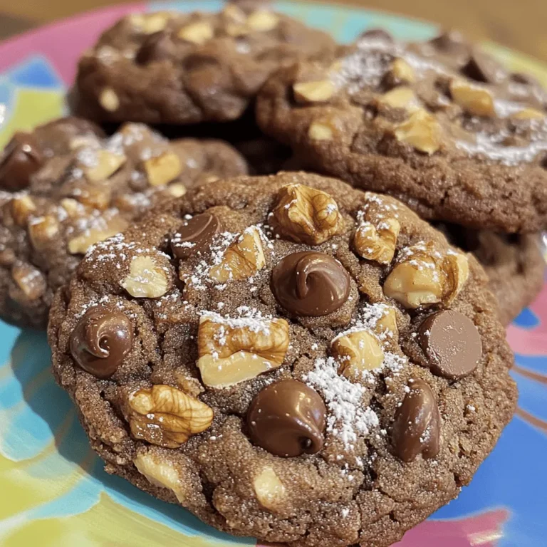 Für die veganen Schokoladenkekse benötigst du diese Hauptzutaten: - 1 Tasse Mandelnmehl - 1 Tasse Weizenmehl - 1/2 Teelöffel Natron - 1/2 Teelöffel Backpulver - 1/4 Teelöffel Salz - 1/2 Tasse Kokosöl, geschmolzen - 1/2 Tasse brauner Zucker - 1/4 Tasse Ahornsirup - 1 Teelöffel Vanilleextrakt - 1/2 Tasse vegane Schokoladenstückchen - 1/4 Tasse gehackte Walnüsse (optional) Diese Zutaten sorgen für den perfekten Geschmack und die richtige Konsistenz. Mandeln und Weizenmehl geben den Keksen eine schöne Textur. Das Kokosöl macht sie saftig. Manchmal ist es schwer, alle Zutaten zu finden. Hier sind einige Alternativen: - Du kannst Mandelnmehl durch Hafermehl ersetzen, wenn du es nicht findest. - Statt Weizenmehl kannst du auch Dinkelmehl verwenden. - Verwende Erdnussbutter anstelle von Kokosöl für einen anderen Geschmack. - Wenn du keinen braunen Zucker hast, nimm einfach normalen Zucker. - Für eine glutenfreie Option nutze eine glutenfreie Mehlmischung. Diese Alternativen geben dir Flexibilität. So kannst du die Kekse nach deinem Geschmack anpassen. Hier sind einige Nährwertangaben für die wichtigsten Zutaten: - Mandelnmehl: Hoch in Protein und gesunden Fetten. - Weizenmehl: Liefert Energie, aber weniger Ballaststoffe. - Kokosöl: Enthält gesunde Fettsäuren, die gut für das Herz sind. - Brauner Zucker: Bietet einige Mineralstoffe, hat aber auch viele Kalorien. - Vegane Schokoladenstückchen: Fügen Antioxidantien hinzu, sind aber süß. Jede Zutat hat ihren eigenen Nutzen. Zusammen machen sie die Kekse nahrhaft und lecker. Wenn du mehr über die Nährwerte wissen möchtest, schaue dir das [Full Recipe] an. Heizen Sie den Ofen auf 180°C vor. Ein heißer Ofen sorgt für die besten Kekse. Legen Sie ein Backblech mit Backpapier aus. So kleben die Kekse nicht fest. Nehmen Sie eine große Schüssel und geben Sie die folgenden trockenen Zutaten hinein: - 1 Tasse Mandelnmehl - 1 Tasse Weizenmehl - 1/2 Teelöffel Natron - 1/2 Teelöffel Backpulver - 1/4 Teelöffel Salz Mischen Sie alles gut. Achten Sie darauf, dass die Zutaten gleichmäßig verteilt sind. Dies hilft, die richtige Textur zu erreichen. In einer anderen Schüssel vermengen Sie diese feuchten Zutaten: - 1/2 Tasse Kokosöl, geschmolzen - 1/2 Tasse brauner Zucker - 1/4 Tasse Ahornsirup - 1 Teelöffel Vanilleextrakt Rühren Sie mit einem Schneebesen, bis die Mischung glatt ist. Gießen Sie die feuchte Mischung in die Schüssel mit den trockenen Zutaten. Rühren Sie vorsichtig, bis sich alles verbindet. Der Teig sollte leicht klebrig sein. Fügen Sie dann die veganen Schokoladenstückchen hinzu. Wenn Sie möchten, können Sie auch 1/4 Tasse gehackte Walnüsse einrühren. Jetzt haben Sie den perfekten Keksteig für die Vegan Choco Bliss Cookies! Um die perfekte Textur zu erreichen, ist die Wahl der Zutaten wichtig. Mandelnmehl gibt den Keksen einen nussigen Geschmack und eine feuchte Struktur. Kombiniere es mit Weizenmehl für die richtige Konsistenz. Die Mischung aus Kokosöl und Zucker sorgt dafür, dass die Kekse schön weich bleiben. Wenn du die Kekse etwas knuspriger magst, lasse sie länger im Ofen. Übermischen kann die Kekse hart machen. Rühre die trockenen und feuchten Zutaten nur kurz zusammen. Wenn der Teig zusammenkommt und noch etwas klumpig ist, ist das okay. So bleiben die Kekse weich und lecker. Denke daran, dass ein wenig Geduld beim Mischen wichtig ist. Du kannst mit verschiedenen Schokoladenstückchen experimentieren. Zartbitter, weiß oder sogar mit Nüssen gemischte Varianten können die Kekse aufpeppen. Wenn du Nüsse magst, sind Walnüsse eine tolle Wahl. Sie geben einen schönen Crunch und zusätzlichen Geschmack. Du kannst auch Trockenfrüchte wie Cranberries oder Aprikosen hinzufügen, um eine fruchtige Note zu erreichen. Diese Varianten machen das Rezept noch spannender und persönlicher. Für die vollständige Zubereitung schau dir das [Full Recipe] an. {{image_4}} Wenn du eine glutenfreie Option suchst, ist das kein Problem. Du kannst einfach das Weizenmehl durch mehr Mandelnmehl oder eine glutenfreie Mehlmischung ersetzen. Das gibt den Keksen eine nussige Note. Achte darauf, dass dein Backpulver glutenfrei ist. Diese Kekse bleiben weich und lecker. Möchtest du einen zusätzlichen Geschmack? Probiere Nussbutter in deinem Teig! Ersetze die Hälfte des Kokosöls durch Erdnuss- oder Mandelbutter. Das macht die Kekse noch reichhaltiger. Die Kombination aus Schokolade und Nussbutter ist einfach himmlisch. Eine weitere tolle Idee ist, Trockenfrüchte oder Haferflocken hinzuzufügen. Du kannst Rosinen, Cranberries oder sogar getrocknete Aprikosen verwenden. Haferflocken geben den Keksen eine schöne Textur und mehr Biss. So wird jeder Biss noch interessanter. Um deine veganen Schokoladenkekse frisch zu halten, lege sie in einen luftdichten Behälter. So bleibt die Feuchtigkeit in den Keksen. Achte darauf, dass der Behälter sauber und trocken ist. Du kannst ein Stück Brot in den Behälter legen. Das Brot hilft, die Kekse weich zu halten. Du kannst den Keksteig einfrieren, um später frische Kekse zu backen. Forme den Teig zu Kugeln. Lege sie auf ein Backblech und friere sie ein. Wenn sie fest sind, packe sie in einen luftdichten Beutel. So bleiben sie bis zu drei Monate haltbar. Du kannst auch gebackene Kekse einfrieren. Lege sie in einen Behälter mit Schichten von Backpapier. So kleben sie nicht zusammen. Gebackene Kekse halten sich im Kühlschrank etwa eine Woche. Stelle sicher, dass sie in einem luftdichten Behälter sind. Der Kühlschrank kann die Kekse etwas trocken machen. Erwärme sie kurz in der Mikrowelle, um sie wieder weich zu machen. Das macht sie fast wie frisch gebacken. Wenn du das Rezept möchtest, findest du es hier: Full Recipe. Um vegane Schokoladenkekse ohne Ei zu machen, ersetzen wir das Ei mit anderen Zutaten. Beliebte Optionen sind Apfelmus, Bananen oder Leinsamen. Diese Zutaten helfen, den Teig zusammenzuhalten. Zum Beispiel, verwenden Sie 1/4 Tasse Apfelmus oder 1 zerdrückte Banane für jedes Ei. Diese Alternativen halten die Kekse feucht und lecker. Die besten Alternativen zu Butter sind pflanzliche Fette. Kokosöl ist eine beliebte Wahl, da es gut schmilzt und einen milden Geschmack hat. Auch Margarine oder Avocado bieten gute Optionen. Diese Fette machen die Kekse weich und saftig. Denken Sie daran, immer vegane Produkte zu wählen, um sicherzustellen, dass Ihr Rezept rein pflanzlich bleibt. Ja, diese Kekse können glutenfrei gemacht werden. Ersetzen Sie einfach das Weizenmehl durch glutenfreies Mehl, wie Mandel- oder Reismehl. Achten Sie darauf, dass das glutenfreie Mehl gut mit den anderen Zutaten harmoniert. Die Textur kann sich leicht ändern, aber die Kekse bleiben köstlich. Probieren Sie es aus, um eine glutenfreie Version zu genießen! Für das vollständige Rezept, einschließlich der genauen Mengen, schauen Sie sich das [Full Recipe] an. Diese Anleitung zeigt dir, wie du vegane Schokoladenkekse zubereiten kannst. Wir haben die besten Zutaten vorgestellt und Alternativen für spezielle Ernährungsbedürfnisse gegeben. Außerdem habe ich Schritt für Schritt erklärt, wie du die perfekte Konsistenz erreichst. Variationen wie glutenfreie Optionen und die Verwendung von Nussbutter erweitern das Rezept. Mit diesen Tipps bleibt der Keks frisch und lecker. Probiere die verschiedenen Varianten aus und finde deinen Favoriten!