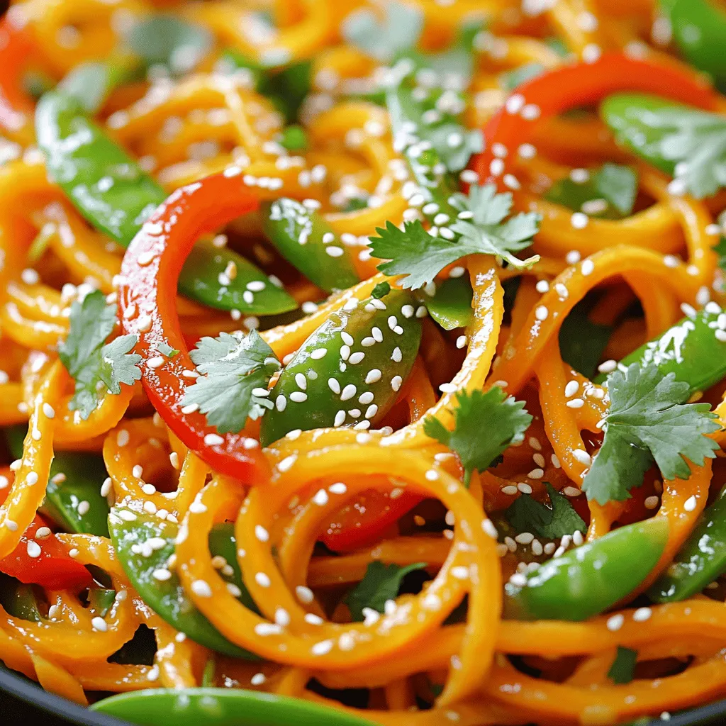 - 4 große Karotten, spiralisiert - 1 rote Paprika, in Streifen - 1 Tasse Zuckerschoten, geputzt - 1 Esslöffel Sojasauce - 2 Esslöffel Ahornsirup Die Karotten bilden die Basis dieses Gerichts. Ich liebe es, sie zu spiralieren. Sie sehen toll aus und haben eine tolle Textur. Rote Paprika bringt Farbe und Süße. Zuckerschoten fügen ein knackiges Element hinzu. Die Mischung aus Sojasauce und Ahornsirup macht das Gericht besonders. Diese Zutaten geben Geschmack und eine schöne Glasur. - 1 Esslöffel Sesamöl - 1 Teelöffel frischer Ingwer, gerieben - 1 Knoblauchzehe, gehackt - Sesamsamen zum Garnieren - Frischer Koriander zum Garnieren (optional) Sesamöl gibt den Nudel-Pfanne einen nussigen Geschmack. Frischer Ingwer bringt eine angenehme Schärfe. Knoblauch sorgt für ein tolles Aroma. Ich mag es, das Gericht mit Sesamsamen zu bestreuen. Koriander ist optional, aber er bringt Frische. Für die vollständige Zubereitung des Rezepts, schau dir die [Full Recipe] an. Zuerst bereite die Karotten vor. Schäle sie und verwandle sie in feine Nudeln mit einem Spiralschneider. Diese Karottennudeln bringen Farbe und Geschmack. Schneide die rote Paprika in Streifen. Reinige die Zuckerschoten gründlich. Hacke die Frühlingszwiebeln klein. Halte alles bereit für den nächsten Schritt. Erhitze das Sesamöl in einer großen Pfanne oder einem Wok. Stelle die Hitze auf mittelhoch ein. Füge den gehackten Knoblauch und den geriebenen Ingwer hinzu. Brate sie für etwa 30 Sekunden an, bis sie duften. Das gibt dem Gericht eine tolle Basis. Jetzt ist es Zeit für die rote Paprika und die Zuckerschoten. Gib sie in die Pfanne und brate sie für 2-3 Minuten. Sie sollten leicht weich sein, aber noch Biss haben. Füge dann die Karottennudeln hinzu. Mische alles gut und sauté es für weitere 3-4 Minuten. Die Nudeln sollten zart, aber nicht matschig sein. In einer kleinen Schüssel vermische Ahornsirup und Sojasauce. Gieße diese Mischung über das Gemüse. Schwenke alles schnell, um es gleichmäßig zu bedecken. Lass es für eine weitere Minute kochen. Nimm die Pfanne vom Herd. Mische die gehackten Frühlingszwiebeln unter. Serviere die Ahornsirup-Glasierte Karottennudel-Pfanne sofort. Garniere sie mit Sesamsamen und frischem Koriander, falls gewünscht. Du wirst den Geschmack lieben! Um die besten Karottennudeln zu machen, brauchst du frische Karotten. Wähle große, feste Karotten ohne Druckstellen. Benutze einen Spiralschneider, um die Karotten gleichmäßig zu spiralisierren. Halte den Schneider fest und drehe die Karotte langsam. Dadurch erhältst du lange, dünne Nudeln. Die Garzeit ist wichtig. Karottennudeln brauchen nicht lange. Sauté sie nur 3-4 Minuten, bis sie zart, aber noch knackig sind. So bleibt der Biss erhalten, und die Farben leuchten schön. Frisches Gemüse macht den Unterschied. Wähle süße rote Paprika und knackige Zuckerschoten. Diese bringen Farbe und Geschmack in deine Pfanne. Achte darauf, dass die Zuckerschoten frisch und grün sind. Qualitativ hochwertiger Ahornsirup ist wichtig. Kaufe reinen, echten Sirup aus Kanada oder Vermont. Dieser hat einen reichen Geschmack, der perfekt zu den Karottennudeln passt. Vermeide künstliche Sirupe, da sie weniger Geschmack haben. Du kannst dieses Rezept leicht anpassen. Füge Pilze wie Shiitake oder Champignons hinzu, um den Umami-Geschmack zu verstärken. Brokkoli ist auch eine gute Wahl, da er gut mit den Karottennudeln harmoniert. Wenn du es scharf magst, probiere Chiliflocken. Streue sie beim Braten über das Gemüse. So erhältst du eine leckere, würzige Note. Diese kleinen Änderungen machen deine Ahornsirup-Glasierte Karottennudel-Pfanne noch interessanter. {{image_4}} Eine gute Art, mehr Protein hinzuzufügen, ist Tofu oder Tempeh. Diese Optionen sind perfekt für Veganer. Einfach den Tofu in Würfel schneiden und anbraten. Tempeh hat einen nussigen Geschmack und passt gut zu diesem Gericht. Für nicht-vegetarische Esser sind Hühnchen oder Garnelen tolle Alternativen. Diese proteinreichen Zutaten machen das Gericht noch nahrhafter und schmackhafter. Wenn du glutenfrei kochen möchtest, wähle glutenfreie Nudeln. Diese Nudeln sind in vielen Geschäften zu finden. Du kannst auch Tamari anstelle von Sojasauce verwenden. Tamari hat einen ähnlichen Geschmack und ist eine tolle glutenfreie Wahl. So bleibt der Geschmack der Ahornsirup-glasierten Karottennudel-Pfanne erhalten. Für eine vegane Option kannst du Agavendicksaft anstelle von Ahornsirup nehmen. Agavendicksaft hat einen ähnlichen süßen Geschmack. Zudem kannst du pflanzliches Öl anstelle von Sesamöl verwenden. Kokosöl oder Olivenöl sind gute Alternativen. Diese Variationen machen das Gericht für alle Diäten geeignet. Es bleibt sowohl lecker als auch nahrhaft. Für die vollständige Rezeptanleitung kannst du die [Full Recipe] ansehen. Bevor du das Gericht lagerst, lass es zuerst abkühlen. Dies verhindert, dass sich Feuchtigkeit bildet. Feuchtigkeit kann das Gericht matschig machen. Du solltest auch geeignete Behälter wählen. Nutze luftdichte Behälter, um die Frische zu bewahren. Glasbehälter sind ideal, da sie keine Chemikalien abgeben. Im Kühlschrank hält sich die Ahornsirup-glasierte Karottennudel-Pfanne bis zu drei Tage. Achte darauf, den Behälter luftdicht zu verschließen. Das schützt das Gericht vor Gerüchen und Feuchtigkeit. So bleibt der Geschmack frisch und lecker. Um das Gericht optimal wiederzuerwärmen, nutze niedrige Hitze. In der Pfanne geht das am besten. Erwärme es kurz, damit die Karottennudeln knackig bleiben. Wenn du die Mikrowelle verwendest, decke das Gericht ab. Dies hilft, die Feuchtigkeit zu halten. Erwärme es in kurzen Intervallen, um die Qualität zu bewahren. Die Zubereitungszeit beträgt nur 10 Minuten. Inklusive Kochen dauert es 15 Minuten. Es ist ein schnelles Gericht, das Sie in kurzer Zeit genießen können. Ja, Sie können die Karottennudeln am Vorabend vorbereiten. Spiralisiere die Karotten und bewahre sie in einem Behälter im Kühlschrank auf. So sparen Sie Zeit am Kochabend. Zu dieser Stir Fry passen Reis oder Quinoa sehr gut. Auch ein frischer Salat ergänzt das Gericht toll. Sie können auch ein Stück gegrilltes Hähnchen oder Tofu als Protein hinzufügen. Das Rezept ist sowohl vegan als auch vegetarisch. Es enthält keine tierischen Produkte. Alle Zutaten sind pflanzlich, was es zu einer gesunden Wahl macht. Ja, Sie können andere Gemüsesorten hinzufügen. Brokkoli, Pilze oder Zucchini passen gut. Experimentieren Sie mit verschiedenen Gemüsesorten für neue Geschmäcker. Das Rezept bleibt lecker und bunt. Für die vollständige Zubereitung und die genauen Zutaten schauen Sie sich das Full Recipe an. Zusammenfassend habe ich die Hauptzutaten und Schritte für die Zubereitung von Ahornsirup-glasierten Karottennudeln vorgestellt. Die Mischung aus frisch geschnittenem Gemüse und aromatischen Gewürzen bringt viel Geschmack. Variationen wie Tofu oder zusätzliche Gemüsesorten machen das Gericht flexibel. Achte auf die richtige Lagerung und das Aufwärmen, um die Frische zu behalten. Nutze diese Tipps, um deine Mahlzeit zu verbessern und Freude am Kochen zu haben.