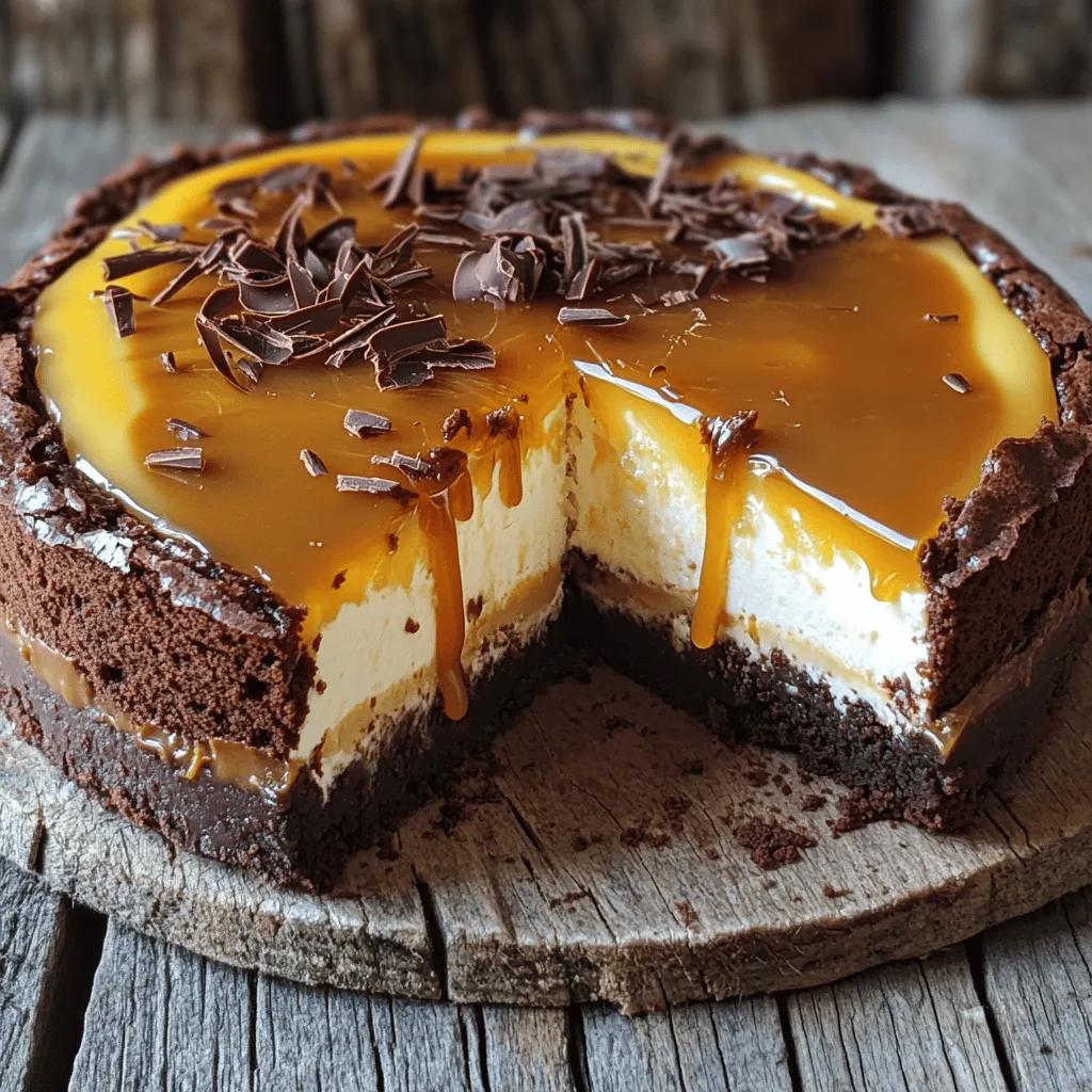- 1 Tasse ungesalzene Butter - 1 Tasse Kristallzucker - 1 Tasse brauner Zucker, gepackt - 4 große Eier - 1 Teelöffel Vanilleextrakt Für die Brownie-Schicht benötigst du ungesalzene Butter, Kristallzucker und braunen Zucker. Beide Zuckersorten sorgen für eine süße Tiefe. Du fügst Eier hinzu, um die Masse zu binden. Vanilleextrakt gibt dem Ganzen ein warmes Aroma. Diese Zutaten schaffen eine dichte, fudgy Schicht, die perfekt mit dem Käsekuchen harmoniert. - 225 g Frischkäse, weich - 1/2 Tasse saure Sahne - 1/2 Tasse Puderzucker - 1 Teelöffel Vanilleextrakt - 1 Tasse Karamellsauce Die Käsekuchen-Schicht ist reichhaltig und cremig. Du brauchst weichen Frischkäse und saure Sahne. Diese beiden Zutaten sorgen für die nötige Textur und Frische. Puderzucker macht die Mischung süß und glatt. Vanilleextrakt fügt wieder dieses wunderbare Aroma hinzu. Karamellsauce bringt eine zusätzliche süße Note, die deinen Käsekuchen unwiderstehlich macht. - Schokoladenspäne - Zusätzliche Karamellsoße Die Dekoration macht alles noch besser. Schokoladenspäne geben einen schönen Crunch und einen Schokoladengeschmack. Zusätzliche Karamellsoße oben drauf macht den Käsekuchen zum Hingucker. Diese Garnitur macht das Dessert nicht nur schmackhaft, sondern auch optisch ansprechend. Wenn du mehr über das Rezept erfahren möchtest, schau dir die Full Recipe an. - Heize deinen Ofen auf 175 °C vor. - Fette eine 23 cm Springform ein. Lege den Boden mit Backpapier aus. - Schmelze 1/2 Tasse Butter in einem Topf bei schwacher Hitze. - Mische die geschmolzene Butter mit 1 Tasse Kristallzucker und 1 Tasse braunem Zucker. Rühre, bis die Mischung glatt ist. - Füge vier große Eier nacheinander hinzu. Gib 1 Teelöffel Vanilleextrakt dazu und rühre gut. - Schlage 225 g Frischkäse in einer großen Schüssel cremig. - Mische 1/2 Tasse saure Sahne, 1/2 Tasse Puderzucker und 1 Teelöffel Vanilleextrakt ein, bis die Mischung glatt ist. - Gieße die Käsekuchen-Mischung über die Brownie-Schicht. - Träufle die Hälfte der Karamellsauce auf die Käsekuchen-Schicht und verwende einen Zahnstochers, um sie leicht zu marmorieren. - Backe die Springform bei 160 °C für 50-60 Minuten. - Lass den Käsekuchen im Ofen abkühlen, nachdem du ihn ausgeschaltet hast. - Konsistenz des Teigs: Der Teig sollte dick und klebrig sein. Übermische ihn nicht, um die perfekte Textur zu erhalten. - Backzeit anpassen: Die Backzeit kann variieren. Überprüfe den Brownie nach 20 Minuten. Ein Zahnstocher sollte leicht feuchte Krümel zeigen, aber nicht nass sein. - Ideal temperieren: Lass den Frischkäse vor dem Mischen auf Raumtemperatur kommen. So wird die Masse glatt und cremig. - Vermeidung von Rissen: Backe den Käsekuchen bei niedriger Temperatur. Ein Wasserbad kann auch helfen, Risse zu verhindern. - Anrichten und Garnieren: Schneide den Käsekuchen in gleichmäßige Stücke. Garniere ihn mit Karamellsauce und Schokoladenspänen für einen tollen Look. - Kombination mit Getränken: Ein Glas Milch oder ein Kaffee passt perfekt. Diese Getränke ergänzen den süßen Geschmack des Käsekuchens. {{image_4}} Für die Käsekuchen-Schicht kann man viele verschiedene Aromen verwenden. Du kannst zum Beispiel Zimt oder Schokolade hinzufügen. Eine Prise Zimt gibt eine warme Note. Schokoladenstückchen machen es noch schokoladiger und leckerer. Zusätzlich kannst du Nüsse wie Walnüsse oder Pekannüsse einarbeiten. Sie bringen einen tollen Crunch in die cremige Käsekuchen-Schicht. Achte darauf, die Nüsse vorher grob zu hacken, damit sie gleichmäßig verteilt sind. Wenn du glutenfrei backen möchtest, gibt es einfache Alternativen. Du kannst Weizenmehl durch Mandelmehl oder Kokosmehl ersetzen. Diese Mehle haben andere Eigenschaften, also teste die Konsistenz des Teigs. Manchmal muss man auch die Flüssigkeitsmenge anpassen. Verwende glutenfreie Zutaten wie glutenfreie Kekse für die Kruste. Diese sind leicht erhältlich und passen gut zu Käsekuchen. Achte darauf, dass alle anderen Zutaten ebenfalls glutenfrei sind. Für eine vegane Version kannst du Eier durch Apfelmus oder Leinsamen ersetzen. Zwei Esslöffel Apfelmus oder ein Esslöffel Leinsamen mit drei Esslöffeln Wasser ersetzen ein Ei. Verwende veganen Frischkäse und pflanzliche Sahne statt saurer Sahne. Diese Zutaten sind in vielen Geschäften erhältlich. Um die Käsekuchen-Mischung cremig zu halten, achte darauf, alle Zutaten gut zu vermischen. Wenn du die vegane Variante machst, überprüfe die Backzeiten. Vegane Kuchen brauchen oft etwas länger. Für das vollständige Rezept, schau dir den Irresistibler Karamell-Brownie-Käsekuchen an. Der Käsekuchen bleibt im Kühlschrank bis zu fünf Tage frisch. Lagere ihn am besten in einem luftdichten Behälter. So vermeidest du, dass er Gerüche anderer Lebensmittel aufnimmt. Wenn du ihn gut abdeckst, bleibt die Textur angenehm cremig. Um den Käsekuchen einzufrieren, schneide ihn in Stücke. Wickele jedes Stück in Frischhaltefolie und lege sie in einen Gefrierbeutel. So bleibt er bis zu drei Monate frisch. Für das Auftauen nimm die Stücke einen Tag vorher aus dem Gefrierfach. Lass sie im Kühlschrank auftauen. So bleibt der Käsekuchen saftig und lecker. Serviere ihn kalt oder bei Raumtemperatur für den besten Genuss. Für den vollen Geschmack solltest du die restliche Karamellsauce vor dem Servieren erneut aufträufeln. Du kannst auch Schokoladenspäne darüber streuen, um die Optik zu verbessern. Die Kombination macht jeden Bissen unwiderstehlich. Du findest die vollständige Rezepturanweisung weiter oben. Der Käsekuchen bleibt im Kühlschrank etwa 5 bis 7 Tage frisch. Um die Qualität zu bewahren, lagere ihn in einem luftdichten Behälter. Das schützt ihn vor anderen Gerüchen und sorgt dafür, dass er nicht austrocknet. Vermeide es, den Käsekuchen bei Raumtemperatur zu lassen, da dies die Haltbarkeit verringert. Ja, du kannst die Karamellsauce ganz einfach selbst herstellen. Für eine hausgemachte Karamellsauce benötigst du: - 1 Tasse Zucker - 6 Esslöffel Butter - 1/2 Tasse Sahne - Eine Prise Salz 1. Zuerst den Zucker in einem Topf bei mittlerer Hitze schmelzen. 2. Wenn er goldbraun wird, füge die Butter hinzu und rühre gut um. 3. Nach dem Schmelzen der Butter, gieße die Sahne langsam hinzu und rühre weiter. 4. Lass die Sauce etwas köcheln und füge eine Prise Salz hinzu. 5. Lass sie abkühlen, bevor du sie auf deinen Käsekuchen gibst. Wenn dein Käsekuchen rissig wird, keine Panik! Hier sind einige Tipps: - Langsame Temperaturänderung: Lass den Käsekuchen im Ofen abkühlen. Dies hilft, Risse zu vermeiden. - Überprüfe die Backzeit: Zu langes Backen kann Risse verursachen. Backe immer nach der empfohlenen Zeit. - Verwende ein Wasserbad: Ein Wasserbad beim Backen hilft, die Feuchtigkeit zu halten und Risse zu verhindern. Um den Käsekuchen schön zu präsentieren, mache Folgendes: - Schneide ihn gleichmäßig in Stücke mit einem scharfen Messer. - Träufle die restliche Karamellsauce über jedes Stück. - Garnier mit Schokoladenspänen für einen besonderen Look. - Ergänze mit frischen Früchten oder einem Klecks Schlagsahne für extra Genuss. Die vollständige Rezepturanweisung für den Irresistiblen Karamell-Brownie-Käsekuchen findest du in der Rezeptbeschreibung. Dort sind alle Schritte detailliert beschrieben, um dir das Nachkochen zu erleichtern. Zusammenfassend hast du die Zutaten für den köstlichen Brownie-Käsekuchen kennengelernt. Du weißt jetzt, wie man die Schichten zubereitet und perfekt kombiniert. Mit den Tipps und Variationen kannst du deiner Kreativität freien Lauf lassen. Denke daran, wie du den Kuchen aufbewahrst, um seine Frische zu erhalten. Probiere auch die FAQs aus, um alle Fragen zu klären. Der Brownie-Käsekuchen ist eine tolle Leckerei, die jeden bezaubert. Viel Spaß beim Backen!