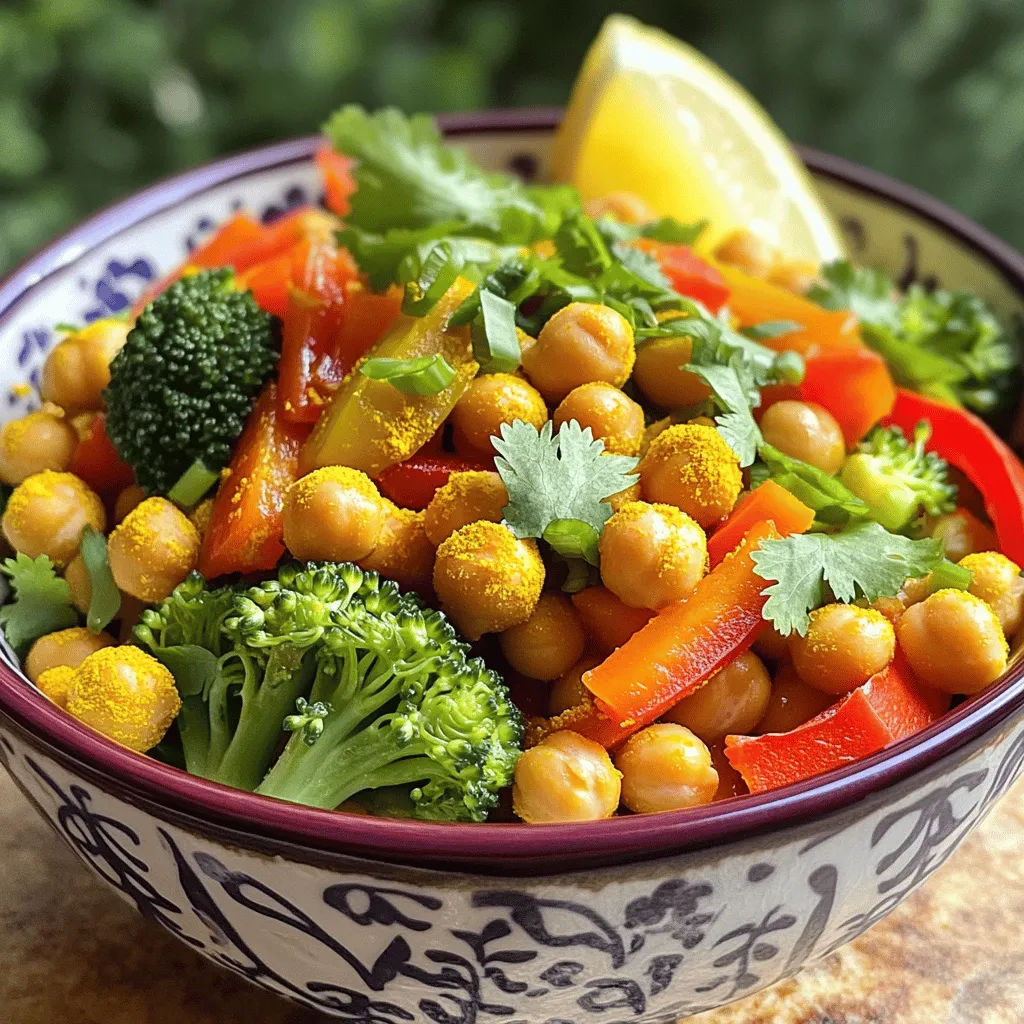 Für die Zubereitung des Crispy Lemon Turmeric Chickpea Stir-Fry benötigst du folgende Hauptzutaten: - 1 Dose (450 g) Kichererbsen, abgetropft und abgespült - 1 Esslöffel Olivenöl - 1 Zitrone, abgerieben und ausgepresst - 1 rote Paprika, in Streifen geschnitten - 1 Tasse Brokkoliröschen - 1 Karotte, in feine Streifen geschnitten - 2 Frühlingszwiebeln, in Ringe geschnitten Diese Zutaten sind einfach zu finden und machen das Gericht frisch und lecker. Kichererbsen sind eine großartige Proteinquelle und geben dem Gericht eine tolle Textur. Um den vollen Geschmack zu entfalten, verwendest du diese Gewürze und Kräuter: - 1 Teelöffel Kurkumapulver - 1 Teelöffel Paprikapulver - 1 Teelöffel Knoblauchpulver - Salz und Pfeffer nach Geschmack Kurkuma bringt eine schöne Farbe und viele gesunde Vorteile mit sich. Paprika und Knoblauchpulver geben dem Gericht eine aromatische Note. Um das Gericht noch ansprechender zu gestalten, kannst du folgende Garnituren hinzufügen: - Frischer Koriander zur Garnitur - Ein Zitronenschnitz an der Seite Diese Garnituren verleihen dem Gericht einen frischen Geschmack und eine schöne Optik. Sie sind einfach, aber sehr wirkungsvoll. Du findest das vollständige Rezept und die Anweisungen für dieses köstliche Gericht hier: [Full Recipe]. Zuerst müssen wir alle Zutaten bereitstellen. Das macht den Kochprozess einfacher. Hier sind die Zutaten, die Sie brauchen: - 1 Dose (450 g) Kichererbsen, abgetropft und abgespült - 1 Esslöffel Olivenöl - 1 Teelöffel Kurkumapulver - 1 Teelöffel Paprikapulver - 1 Teelöffel Knoblauchpulver - 1 Zitrone, abgerieben und ausgepresst - 1 rote Paprika, in Streifen geschnitten - 1 Tasse Brokkoliröschen - 1 Karotte, in feine Streifen geschnitten - 2 Frühlingszwiebeln, in Ringe geschnitten - Salz und Pfeffer nach Geschmack - Frischer Koriander zur Garnitur Stellen Sie sicher, dass alles gewaschen und vorbereitet ist. So sparen Sie Zeit beim Kochen. Heizen Sie eine große Pfanne auf mittlerer bis hoher Hitze. Geben Sie das Olivenöl hinein und warten Sie, bis es heiß ist. Fügen Sie dann die Kichererbsen hinzu. Streuen Sie die Gewürze wie Kurkumapulver, Paprikapulver, Knoblauchpulver, Salz und Pfeffer gleichmäßig darüber. Rühren Sie gut um, damit jede Kichererbse bedeckt ist. Braten Sie die Kichererbsen 5-7 Minuten lang an. Sie sollen knusprig und goldbraun werden. Das gibt einen tollen Geschmack. Jetzt ist es Zeit, das Gemüse hinzuzufügen. Geben Sie die geschnittene rote Paprika, Brokkoliröschen und die julienned Karotte in die Pfanne. Braten Sie alles weitere 5-7 Minuten, bis das Gemüse zart, aber noch knackig ist. So bleibt die Frische erhalten. Drücken Sie den Zitronensaft über das Pfannengericht. Fügen Sie auch den Zitronenabrieb hinzu. Mischen Sie alles gut durch. Die Zitrone bringt Frische und einen tollen Geschmack. Nehmen Sie die Pfanne vom Herd und garnieren Sie das Gericht mit Frühlingszwiebeln und frischem Koriander. Für das komplette Rezept schauen Sie sich die [Full Recipe] an. Die Wahl der Pfanne ist wichtig für den Erfolg. Eine große, schwere Pfanne verteilt die Hitze gut. So werden die Kichererbsen gleichmäßig knusprig. Eine beschichtete Pfanne kann auch helfen, die Kichererbsen nicht anzuhaften. Ich empfehle eine gusseiserne oder Edelstahlpfanne. Mit der richtigen Pfanne gelingt dir das Gericht besser. Die Garzeiten sind entscheidend für die perfekte Textur. Brate die Kichererbsen etwa 5-7 Minuten an. Rühre sie dabei immer wieder um. So werden sie gleichmäßig goldbraun. Füge dann das Gemüse hinzu und brate es für 5-7 Minuten weiter. Es soll zart, aber knackig bleiben. Diese Zeiten sorgen für das beste Ergebnis. Du kannst die Aromen nach deinem Geschmack anpassen. Füge mehr Zitronensaft hinzu, wenn du es fruchtiger magst. Auch etwas Chili-Pulver kann Schärfe bringen. Probiere frische Kräuter wie Petersilie oder Basilikum. Diese geben dem Gericht eine neue Note. Experimentiere mit den Gewürzen. So machst du das Gericht einzigartig. Für das vollständige Rezept, schau dir die [Full Recipe] an. {{image_4}} Sie können Ihr Gericht mit verschiedenen Gemüsearten anpassen. Möchten Sie mehr Farbe? Fügen Sie gelbe Paprika oder Zucchini hinzu. Sie können auch Spinat oder Mangold verwenden, um die Nährstoffe zu erhöhen. Diese Gemüse passen gut zu Kichererbsen. Sie bringen zusätzliches Leben in die Pfanne. Dieses Rezept ist bereits vegan und glutenfrei. Es benötigt keine Anpassungen, um diese Standards zu erfüllen. Wenn Sie jedoch eine proteinreiche Option möchten, fügen Sie etwas Tofu hinzu. Tofu nimmt die Aromen gut auf und ergänzt die Kichererbsen perfekt. Sie können die Gewürze nach Ihrem Geschmack ändern. Wenn Sie es schärfer mögen, fügen Sie etwas Cayennepfeffer hinzu. Für einen süßeren Geschmack probieren Sie Kreuzkümmel oder Zimt. Diese Gewürze verleihen Ihrem Gericht eine neue Dimension. Experimentieren Sie mit verschiedenen Kombinationen. Sie könnten sogar eine asiatische Note hinzufügen, indem Sie Ingwer und Sojasauce verwenden. Das Rezept ist flexibel und bietet viele Möglichkeiten. So bleibt es immer spannend und lecker! Für das vollständige Rezept schauen Sie sich die gesamte Anleitung an. Um die Reste Ihres Crispy Lemon Turmeric Chickpea Stir-Fry zu lagern, verwenden Sie einen luftdichten Behälter. Lassen Sie das Gericht zuerst auf Zimmertemperatur abkühlen. Dann decken Sie es gut ab. So bleibt der Geschmack frisch. Um Ihre Reste aufzuwärmen, verwenden Sie eine Pfanne oder die Mikrowelle. In der Pfanne erhitzen Sie das Gericht bei mittlerer Hitze. Fügen Sie etwas Wasser oder Öl hinzu, um ein Anbrennen zu vermeiden. In der Mikrowelle erwärmen Sie das Gericht in 30-Sekunden-Intervallen. Rühren Sie es gut um, um eine gleichmäßige Erwärmung zu erreichen. Das Crispy Lemon Turmeric Chickpea Stir-Fry hält sich gut im Kühlschrank. Es bleibt etwa 3 bis 5 Tage frisch. Achten Sie darauf, es gut zu verpacken. Wenn Sie das Gericht länger aufbewahren möchten, frieren Sie es ein. So bleibt es bis zu 3 Monate genießbar. Um die Kichererbsen knuspriger zu machen, gibt es einige einfache Tipps. - Trockne die Kichererbsen gut ab. - Backe sie im Ofen bei 200 Grad Celsius für 20-30 Minuten. - Verwende mehr Olivenöl beim Anbraten. - Rühre sie regelmäßig um, damit sie gleichmäßig bräunen. Diese Schritte helfen, dass die Kichererbsen perfekt knusprig werden. Ja, du kannst frische Kichererbsen verwenden. Achte darauf, sie gut zu kochen. Frische Kichererbsen müssen in Wasser gekocht werden, bis sie weich sind. Sie benötigen mehr Zeit als die aus der Dose. Frische Kichererbsen geben dem Gericht einen tollen Geschmack. Es gibt viele Beilagen, die gut zu diesem Gericht passen. - Reis oder Quinoa sind tolle Optionen. - Ein frischer Salat bringt einen schönen Kontrast. - Fladenbrot oder Pita passen auch gut dazu. Diese Beilagen machen dein Essen noch reichhaltiger und leckerer. Für die vollständige Rezeptanleitung, schau dir das [Full Recipe] an. In diesem Blogbeitrag habe ich die Hauptzutaten, die Zubereitung und nützliche Tipps für leckere Kichererbsen erklärt. Ich habe auch Variationen und Aufbewahrungshinweise gegeben. Denke daran, dass du mit den Gewürzen und Gemüsen spielen kannst. So findest du deinen perfekten Geschmack. Kichererbsen sind vielseitig und einfach zuzubereiten. Egal, ob du Reste hast oder ständig kochst, du kannst immer etwas Großartiges schaffen. Experimentiere und genieße jedes Gericht!