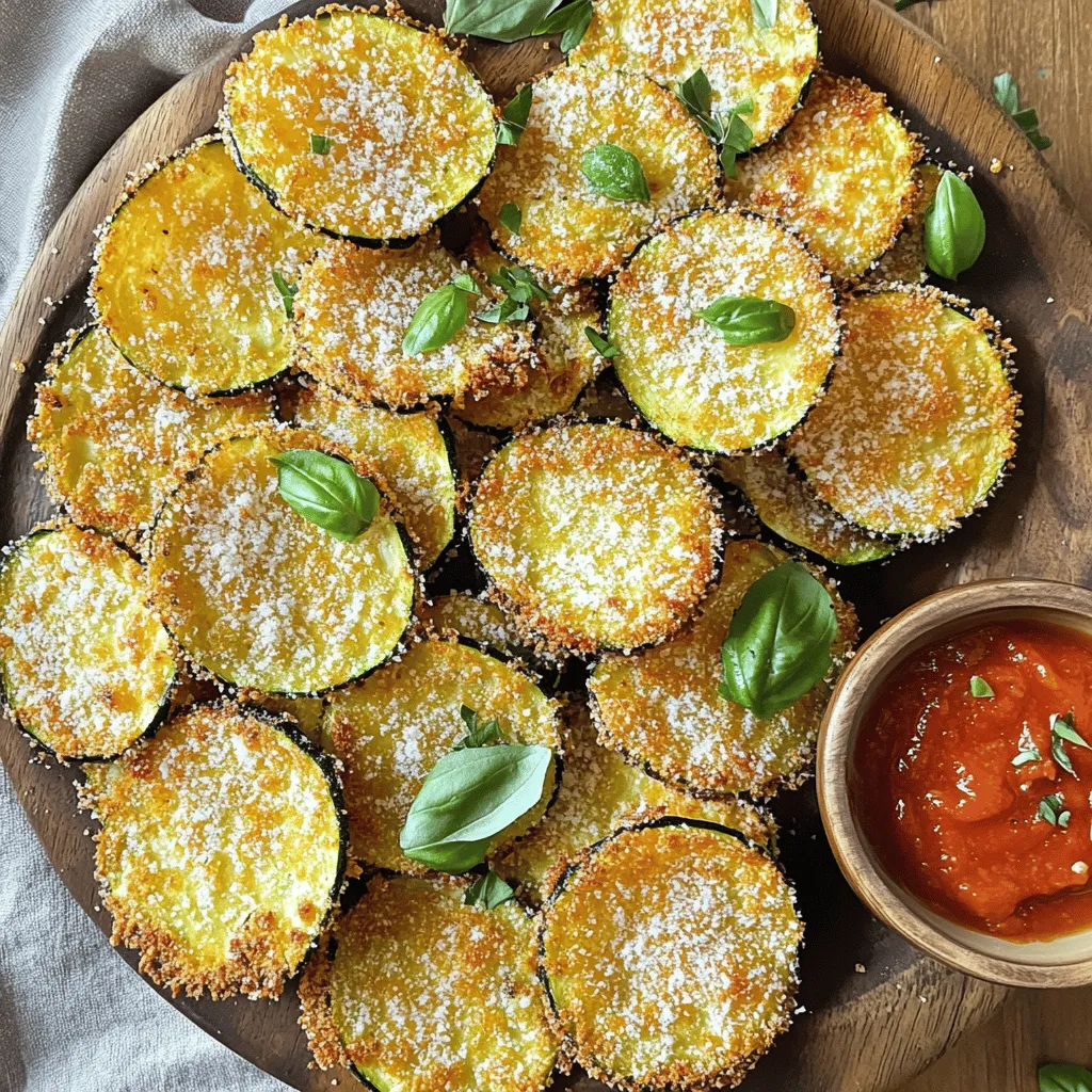 - 2 mittelgroße Zucchini - 1 Tasse Semmelbrösel (Panko für extra Crunch) - ½ Tasse geriebener Parmesan - 1 Teelöffel Knoblauchpulver - 1 Teelöffel Zwiebelpulver - 1 Teelöffel Paprika - 1 großes Ei, verquirlt - Olivenöl-Spray Die Zutaten sind einfach zu finden und machen die Chips besonders lecker. Die Zucchini liefern Frische und einen milden Geschmack. Panko sorgt für den perfekten Crunch, während Parmesan die Chips herzhaft macht. Die Gewürze bringen zusätzlichen Geschmack. Das Ei hilft, die Panade gut an den Zucchini zu halten. Ein leichtes Sprühen mit Olivenöl sorgt dafür, dass die Chips knusprig werden und nicht ankleben. Achte darauf, die Zucchini dünn zu schneiden. So werden sie gleichmäßig gar und knusprig. Diese Kombination macht die Zucchini Chips zu einem tollen Snack oder einer Beilage. Du findest die einzelnen Schritte und die Mengen in der [Full Recipe]. Zuerst wasche die Zucchini gründlich. Schneide sie in dünne Runden, etwa 3 mm dick. Dies hilft, dass sie gleichmäßig garen. Nimm ein Papiertuch und tupfe die Zucchini-Scheiben ab. So entfernst du überschüssige Feuchtigkeit. Diese Schritte sind wichtig für das optimale Crunch-Erlebnis. Jetzt bereitest du die Panade vor. Nimm eine flache Schüssel und mische die Semmelbrösel, Parmesan, Knoblauchpulver, Zwiebelpulver, Paprika, Salz und Pfeffer gut. In einer anderen Schüssel verquirlst du das Ei. Tauche jedes Zucchinistück zuerst in das Ei. Dann wälze es in der Semmelbrösel-Mischung. Drücke sanft, um eine gute Schicht zu bekommen. Heize die Heißluftfritteuse auf 190°C vor. Dies dauert etwa fünf Minuten. Besprühe den Korb leicht mit Olivenöl-Spray, damit die Chips nicht ankleben. Lege die panierten Zucchini in einer einzigen Schicht in den Korb. Gare sie für 10-12 Minuten. Wende die Chips nach der Hälfte der Zeit. Sie sollten goldbraun und knusprig sein. Nach dem Garen lasse sie kurz abkühlen, bevor du sie servierst. Wiederhole den Prozess mit den restlichen Zucchini-Scheiben. Für das gesamte Rezept, sieh dir die Full Recipe an. Um deine Zucchini Chips besonders knusprig zu machen, empfehle ich die Verwendung von Panko. Panko sind grobe Semmelbrösel, die mehr Luft und Textur bieten. Dadurch bekommst du einen tollen Crunch. Achte darauf, dass du die Heißluftfritteuse auf 190°C (375°F) vorheizt. So garen die Chips gleichmäßig und werden schön knusprig. Die Zucchini gut abzutrocknen, ist wichtig. Feuchtigkeit kann die Chips matschig machen. Benutze ein Papiertuch, um die Zucchini gut abzutrocknen. Außerdem solltest du den Fritteusenkorb nicht überfüllen. Wenn die Chips zu dicht liegen, kann die Luft nicht gut zirkulieren. So werden sie nicht knusprig. Zucchini Chips schmecken großartig mit Dips. Marinara- oder Tzatziki-Sauce sind perfekte Begleiter. Du kannst die Chips auch mit frischen Kräutern und extra Parmesan garnieren. Das bringt mehr Geschmack und sieht schön aus. Für einen gesunden Snack sind diese Chips eine tolle Wahl! Wenn du mehr Ideen benötigst, schaue dir das Full Recipe an. {{image_4}} Um deine Zucchini Chips noch besser zu machen, probiere einige Gewürze aus. - Italienische Kräuter: Mische getrockneten Oregano, Basilikum und Thymian in die Semmelbrösel. Das gibt den Chips einen tollen Geschmack. - Chili- oder Cayennepfeffer für Schärfe: Für etwas Hitze, füge Chili- oder Cayennepfeffer hinzu. Ein kleiner Löffel reicht oft aus, um die Chips scharf zu machen. Käse bringt extra Geschmack und einen cremigen Touch. - Verwendung von Feta oder Cheddar: Statt Parmesan kannst du Feta oder Cheddar probieren. Beide Käse geben den Chips einen neuen Charakter. - Vegane Käsealternativen: Wenn du vegan bist, nutze vegane Käsealternativen. Diese schmelzen und geben trotzdem einen tollen Geschmack. Zucchini sind nur der Anfang. - Andere Gemüsesorten in der Heißluftfritteuse: Du kannst auch Karotten, Süßkartoffeln oder Rote Beete verwenden. Jede Gemüsesorte hat ihren eigenen Geschmack. - Kombinationen mit Karotten oder Auberginen: Kombiniere Zucchini mit Karotten oder Auberginen. Das sorgt für Abwechslung und mehr Farben auf dem Teller. Für das vollständige Rezept, schau dir den Full Recipe an. Die Chips bleiben frisch für etwa drei Tage. Lagere sie in einem luftdichten Behälter. So bleiben sie länger knusprig. Wenn du sie einfach in eine Schüssel legst, verlieren sie schnell ihre Textur. Um die Chips einzufrieren, lege sie in eine einzelne Schicht auf ein Backblech. Gefriere sie für etwa zwei Stunden, bis sie fest sind. Danach kannst du sie in einen Gefrierbeutel umfüllen. So bleiben sie bis zu drei Monate gut. Zum Auftauen, lasse sie einfach bei Raumtemperatur stehen. Erhitze sie dann in der Heißluftfritteuse, um die Knusprigkeit zurückzubekommen. Um die Chips wieder knusprig zu machen, heize deine Heißluftfritteuse auf 180°C vor. Lege die Chips in den Korb und gare sie für 5 Minuten. So werden sie schön knusprig. Vermeide es, sie in der Mikrowelle zu erwärmen, da sie matschig werden. Die Zucchini Chips bleiben bis zu fünf Tage frisch, wenn du sie richtig lagerst. Verwende eine luftdichte Verpackung, um sie zu schützen. Lagere sie an einem kühlen, trockenen Ort. Achte darauf, dass die Chips vollständig abgekühlt sind, bevor du sie verpackst. So vermeidest du Feuchtigkeit und hältst sie knusprig. Ja, viele andere Gemüse eignen sich gut für den Air Fryer. Du kannst Karotten, Süßkartoffeln oder Rote Bete ausprobieren. Diese Gemüse lassen sich ähnlich wie die Zucchini zubereiten. Schneide sie dünn und paniere sie nach deinem Geschmack. Experimentiere mit verschiedenen Gewürzen, um neue Aromen zu entdecken. Es gibt einige Gründe, warum die Chips nicht knusprig werden. Zu viel Feuchtigkeit kann ein Problem sein. Achte darauf, die Zucchini gut abzutrocknen, bevor du sie panierst. Überfülle den Korb nicht, damit die Luft zirkulieren kann. Wenn die Chips nach der Garzeit noch weich sind, lege sie für einige Minuten bei 190 °C zurück in den Air Fryer. Für gleichmäßiges Garen ist eine gute Verteilung der Chips im Fritteusenkorb wichtig. Lege die Zucchini Chips in einer einzigen Schicht aus. Wenn du zu viele auf einmal hinzufügst, werden sie nicht gleichmäßig gar. Wende die Chips nach der Hälfte der Garzeit. So erhalten sie von allen Seiten eine schöne goldene Farbe. Du hast jetzt alle wichtigen Schritte, um köstliche Zucchini-Chips zu machen. Die Auswahl der Zutaten und der richtige Garprozess sind entscheidend. Denk daran, die Zucchini gut abzutrocknen und die Fritteuse nicht zu überfüllen. Mit diesen Tipps und Variationen kannst du eine gesunde Snack-Option kreieren, die jedem schmeckt. Probiere auch andere Gemüsesorten aus und experimentiere mit Gewürzen für neuen Geschmack. Deine gesunden Chips werden ein Hit sein!