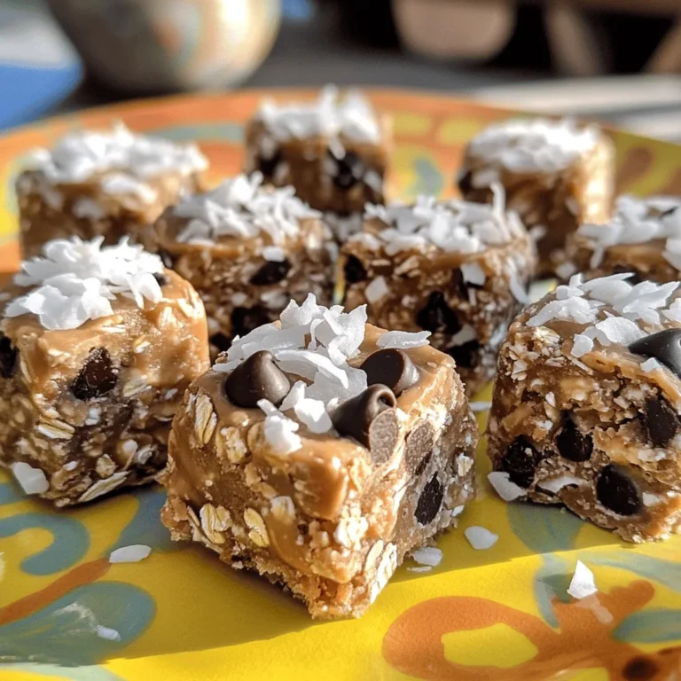 Die Hauptzutaten für diese leckeren Bites sind einfach und gesund. Hier sind die Zutaten, die du brauchst: - 1 Tasse Haferflocken - 1/2 Tasse cremige Erdnussbutter (oder Mandelbutter) - 1/4 Tasse Honig oder Ahornsirup - 1/2 Tasse mini Zartbitterschokoladenstückchen - 1/4 Tasse gemahlene Leinsamen - 1/4 Tasse ungesüßte Kokosraspeln - 1 Teelöffel Vanilleextrakt - Eine Prise Meersalz Diese Zutaten bieten eine gute Balance aus Proteinen, Ballaststoffen und gesunden Fetten. Die Haferflocken sind eine tolle Energiequelle. Die Erdnussbutter sorgt für einen nussigen Geschmack und gibt dir Kraft. Du kannst die Bites noch nahrhafter machen. Füge zum Beispiel Chiasamen oder Proteinpulver hinzu. Diese Zutaten steigern den Nährstoffgehalt. Auch Nüsse wie Mandeln oder Walnüsse sind eine gute Wahl. Sie bringen gesunde Fette und noch mehr Crunch. Wenn du Allergien hast, kannst du die Erdnussbutter durch Sonnenblumenkernbutter ersetzen. Für vegane Optionen nimm Ahornsirup anstelle von Honig. Auch die Schokoladenstückchen kannst du weglassen oder durch getrocknete Früchte ersetzen. Sei kreativ und passe das Rezept an deinen Geschmack an. Für die vollständige Anleitung und Zubereitung sieh dir das Full Recipe an. Um deine No-Bake Energy Bites zu machen, beginne mit den trockenen Zutaten. Nimm eine große Schüssel und gib die folgenden Zutaten hinein: - 1 Tasse Haferflocken - 1/4 Tasse gemahlene Leinsamen - 1/4 Tasse ungesüßte Kokosraspeln Rühre sie gut um, bis alles gleichmäßig verteilt ist. Das Mischen sorgt für einen guten Geschmack und eine tolle Textur. Jetzt kommt der lustige Teil: die feuchten Zutaten. Nimm eine separate Schüssel und füge hinzu: - 1/2 Tasse cremige Erdnussbutter (oder Mandelbutter) - 1/4 Tasse Honig oder Ahornsirup - 1 Teelöffel Vanilleextrakt - Eine Prise Meersalz Verrühre alles gut, bis es eine glatte Masse ergibt. Diese Mischung bringt die Bites zusammen und macht sie süß und lecker. Jetzt kombinierst du die trockenen und feuchten Zutaten. Gieße die feuchte Mischung in die Schüssel mit den trockenen Zutaten. Rühre alles gut um, bis die trockene Mischung gut beschichtet ist. Füge dann vorsichtig hinzu: - 1/2 Tasse mini Zartbitterschokoladenstückchen Jetzt wird es spannend! Nimm etwa einen Esslöffel der Mischung und forme sie zu einer Kugel. Setze die Bällchen auf ein mit Backpapier ausgelegtes Blech. Wiederhole dies, bis die gesamte Mischung aufgebraucht ist. Lass die Bites für etwa 30 Minuten im Kühlschrank kühlen, damit sie fest werden. Das ist wichtig, damit sie die richtige Konsistenz haben. Nach dem Kühlen sind deine leckeren No-Bake Energy Bites bereit zum Genießen. Schau dir das Rezept [Full Recipe] an, um alles nachzuvollziehen! Ein häufiger Fehler ist, die Zutaten nicht gut zu mischen. Achte darauf, dass die trockenen und feuchten Zutaten gut kombiniert sind. Wenn die Mischung zu trocken ist, entsteht keine gute Konsistenz. Verwende auch frische Zutaten. Alte Zutaten können den Geschmack beeinträchtigen. Um die beste Konsistenz zu erreichen, achte auf das Verhältnis der Zutaten. Zu viel Honig macht die Bites klebrig. Zu viele Haferflocken können sie trocken machen. Halte dich an die Mengen aus dem Rezept. Wenn die Mischung zu locker ist, füge ein wenig mehr Haferflocken oder Leinsamen hinzu. Du kannst die Süße leicht anpassen. Probiere verschiedene Süßungsmittel aus. Honig gibt eine andere Note als Ahornsirup. Für mehr Geschmack kannst du auch Zimt oder Kakao hinzufügen. Experimentiere mit verschiedenen Nüssen oder Trockenfrüchten. So machst du deine No-Bake Energy Bites noch interessanter. {{image_4}} Ich liebe es, gesunde Zutaten in meine No-Bake Energy Bites zu stecken. Du kannst die Energie-Bites noch nahrhafter machen, indem du Chiasamen, Quinoa oder sogar Spirulina hinzufügst. Diese Zutaten liefern viele Nährstoffe und Ballaststoffe. Chiasamen geben einen schönen Crunch und sind voller Omega-3-Fettsäuren. Quinoa bietet Proteine und Mineralien. Diese kleinen Ergänzungen machen die Bites noch besser für deinen Körper. Es macht Spaß, mit Geschmäckern zu spielen! Du kannst verschiedene Nussbutter verwenden, wie Mandel- oder Cashewbutter. Auch andere Süßungsmittel wie Honig oder Agavendicksaft sind möglich. Ich empfehle, verschiedene Gewürze wie Zimt oder Kakao zu probieren. Diese können dem Snack eine ganz neue Note geben. Du kannst sogar Trockenfrüchte wie Cranberries oder Rosinen hinzufügen. Das sorgt für ein süßes und fruchtiges Erlebnis. Für alle, die Nüsse meiden müssen, gibt es tolle Alternativen. Anstelle von Nussbutter kannst du Sonnenblumenbutter verwenden. Diese ist nussfrei und schmeckt lecker. Auch glutenfreie Haferflocken sind eine gute Wahl, um die Bites glutenfrei zu machen. So können auch Menschen mit Allergien die leckeren Snacks genießen. Mit diesen Varianten bleiben die Bites gesund und lecker! Um die No-Bake Energy Bites frisch zu halten, lege sie in einen luftdichten Behälter. Der Kühlschrank ist der beste Ort dafür. Dort bleiben die Bites bis zu einer Woche haltbar. Achte darauf, dass die Bites nicht mit anderen stark riechenden Lebensmitteln in Kontakt kommen. Falls du mehr Bites zubereiten möchtest, kannst du sie auch einfrieren. Rolle die Bites und lege sie auf ein Backblech. Friere sie für etwa 1-2 Stunden ein, bis sie fest sind. Danach kannst du die gefrorenen Bites in einen luftdichten Behälter oder einen Gefrierbeutel umfüllen. So bleiben sie bis zu drei Monate frisch. Überprüfe die Frische der Bites vor dem Essen. Schaue auf die Oberfläche und achte auf Verfärbungen oder Schimmel. Rieche an den Bites, um sicherzustellen, dass sie frisch riechen. Wenn irgendetwas nicht stimmt, wirf sie weg. So bleibst du gesund und genießt jeden Biss. No-Bake Energy Bites bleiben frisch für bis zu einer Woche im Kühlschrank. Lagern Sie sie in einem luftdichten Behälter. Wenn Sie länger aufbewahren möchten, frieren Sie die Bites ein. So bleiben sie bis zu drei Monate haltbar. Nutzen Sie eine beschriftete Tüte, um sie einfach zu finden. Ja, Sie können die Erdnussbutter leicht ersetzen. Mandelbutter ist eine großartige Option. Sonnenblumenbutter funktioniert auch gut für Nussallergiker. Diese Alternativen geben den Bites trotzdem eine cremige Textur und einen tollen Geschmack. Achten Sie darauf, die Konsistenz der Mischung anzupassen, falls nötig. Ja, No-Bake Energy Bites sind eine gesunde Snack-Option. Sie enthalten Haferflocken, die reich an Ballaststoffen sind. Erdnussbutter liefert gesunde Fette und Protein. Die Leinsamen bieten Omega-3-Fettsäuren. Diese Zutaten können zu einem ausgewogenen Snack beitragen. Sie sind perfekt für einen Energieschub, ohne viel Zucker. No-Bake Energy Bites bieten gesunde Snacks, die einfach zuzubereiten sind. Wir haben die wichtigen Zutaten, die Zubereitung und wertvolle Tipps besprochen. Du kannst sie nach deinem Geschmack anpassen. Ob nussfrei oder glutenfrei, die Möglichkeiten sind groß. Mit der richtigen Lagerung bleiben sie frisch und lecker. Jetzt bist du bereit, deine eigenen Energy Bites zu kreieren! Mach los, probiere verschiedene Variationen aus und genieße die gesunde Energie.