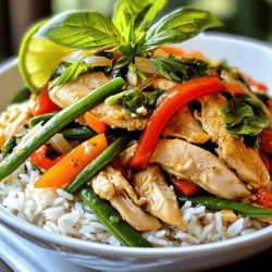 - 450 g Hähnchenbrust - 2 Esslöffel Pflanzenöl - 4 Knoblauchzehen - 2 Schalotten - 2-3 Thai-Vogelaugen-Chilis Die Hauptzutaten sind entscheidend für den Geschmack. Hähnchenbrust ist zart und nimmt die Aromen gut auf. Pflanzenöl hilft beim Braten und verleiht einen schönen Glanz. Knoblauch und Schalotten sorgen für Tiefe im Geschmack. Thai-Vogelaugen-Chilis bringen die Schärfe. Du kannst die Anzahl anpassen, je nach deinem Geschmack. - 1 rote Paprika - 250 g grüne Bohnen - 2 Tassen frische Thai-Basilikumblätter - Sojasauce, Austernsauce, Fischsauce, Zucker Gemüse bringt Farbe und Nährstoffe. Rote Paprika gibt Süße. Grüne Bohnen fügen Crunch hinzu. Die frischen Thai-Basilikumblätter sind das Herzstück des Gerichts. Sojasauce, Austernsauce und Fischsauce bilden die Basis der Sauce. Zucker balanciert die Aromen perfekt. - Salz und Pfeffer - Jasminreis oder gedämpfter Reis Salz und Pfeffer runden den Geschmack ab. Jasminreis ist die perfekte Beilage. Er nimmt die Saucen gut auf und macht das Gericht vollendet. Du kannst auch gedämpften Reis verwenden, wenn du es einfacher magst. Das sind die Zutaten, die du brauchst, um das Thai-Basilikum-Hähnchen zuzubereiten. Für das vollständige Rezept, schau dir die Sektion "Full Recipe" an. - Schneide die Hähnchenbrust in dünne Scheiben. - Hacke den Knoblauch und die Schalotten fein. - Bereite das Gemüse vor, indem du die Paprika in Streifen schneidest und die grünen Bohnen halbierst. - Erhitze das Pflanzenöl in einer großen Pfanne oder einem Wok bei mittlerer Hitze. - Füge die gehackten Knoblauchzehen und die Schalotten in die Pfanne hinzu. Brate sie etwa eine Minute an, bis sie duften. - Gib die Hähnchenscheiben in die Pfanne. Brate sie unter ständigem Rühren, bis das Hähnchen gar und leicht gebräunt ist. Das dauert etwa fünf bis sieben Minuten. - Füge die gehackten Chilischoten und die geschnittene Paprika hinzu. Brate alles weitere zwei bis drei Minuten. Die Paprika sollte weich sein. - Rühre die grünen Bohnen ein und koche sie für weitere zwei Minuten. - In einer kleinen Schüssel vermenge die Sojasauce, die Austernsauce (falls verwendet), die Fischsauce und den Zucker. Gieße diese Sauce über das Hähnchen und das Gemüse. Mische alles gut. - Nimm die Pfanne vom Herd und falte die frischen Thai-Basilikumblätter unter. Die Restwärme lässt sie leicht welken. - Probiere das Gericht und passe die Würze mit Salz und Pfeffer nach Belieben an. Du kannst das komplette Rezept von Thai Basilikum Hähnchen Delight in der Rezeptsektion finden. - Verwendung frischer Zutaten Frische Zutaten bringen das Gericht zum Leben. Wähle frisches Hähnchen und knackiges Gemüse. Thai-Basilikum ist ein Muss. Er gibt dem Gericht seinen einzigartigen Geschmack. - Anpassung der Schärfe Die Schärfe ist wichtig. Füge Thai-Vogelaugen-Chilis nach Geschmack hinzu. Du kannst die Menge reduzieren, wenn du es milder magst. So bleibt der Geschmack ausgewogen und lecker. - Richtiges Anbraten der einzelnen Zutaten Erhitze das Öl gut. Füge zuerst den Knoblauch und die Schalotten hinzu. Brate sie, bis sie duften. Dann kommt das Hähnchen dazu. Brate es, bis es leicht goldbraun ist. Das sorgt für ein tolles Aroma. - Timing beim Hinzufügen der Saucen Die Saucen kommen erst am Ende. So bleiben die Aromen frisch. Mische die Sojasauce, Fischsauce und Zucker gut. Gieße die Mischung über das Hähnchen und das Gemüse. Das macht das Gericht saftig und schmackhaft. - Serviervorschläge und Garnituren Serviere das Hähnchen auf Jasminreis. Das gibt einen schönen Kontrast. Garnieren kannst du mit frischen Basilikumblättern und einem Limettenviertel. Das sieht toll aus und schmeckt frisch. - Kombination mit Beilagen Thai-Basilikum-Hähnchen passt gut zu Gemüsebeilagen oder einem Salat. Das macht die Mahlzeit leicht und gesund. Du kannst auch Reisnudeln dazu reichen. So hast du eine tolle Kombination. {{image_4}} Für Thai Basilikum Hähnchen kann man auch Rindfleisch oder Tofu verwenden. Rindfleisch bringt eine andere Textur und einen intensiveren Geschmack. Tofu ist eine großartige Wahl für Vegetarier. Er nimmt die Aromen gut auf und wird schön knusprig. Wenn du mehr Gemüse willst, füge einfach Erbsen oder Zucchini hinzu. Das macht das Gericht noch bunter und gesünder. Die Schärfe ist wichtig in diesem Gericht. Für eine mildere Version kannst du weniger Chilis nutzen. Das ist gut, wenn du Kinder hast oder nicht so scharf magst. Wenn du es schärfer magst, kannst du schärfere Soßen wie Sriracha oder Sambal Oelek hinzufügen. Diese geben dem Gericht einen zusätzlichen Kick und viel Geschmack. Die Zubereitung kann je nach Region anders sein. In Thailand wird oft frischer Thai-Basilikum genutzt, während in westlichen Ländern auch andere Basilikumsorten beliebt sind. Beliebte Zutaten in Thailand sind Kaffir-Limettenblätter und Zitronengras. Diese geben dem Gericht einen frischen, aromatischen Geschmack, den du ausprobieren solltest. Wenn du Reste von Thai Basilikum Hähnchen hast, bewahre sie gut auf. - Kühlschranklagerung: Lege die Reste in einen luftdichten Behälter. So bleiben sie frisch. Lagere sie bis zu drei Tage im Kühlschrank. - Tipps zur Wiedererwärmung: Erhitze die Reste in einer Pfanne oder Mikrowelle. Achte darauf, dass sie gut durchwärmt sind. Das Gericht schmeckt am besten frisch, aber es hält sich auch ein paar Tage. - Zeitraum für beste Frische: Iss das Hähnchen innerhalb von drei Tagen, um die beste Qualität zu genießen. - Hinweise zur Qualität: Achte auf den Geruch und die Farbe. Wenn es seltsam riecht oder die Farbe verändert, wirf es weg. Das Einfrieren ist eine gute Option, wenn du viel gekocht hast. - Schritt-für-Schritt-Anleitung zum Einfrieren: Lass das Hähnchen zuerst abkühlen. Portioniere es in Behälter oder Beutel. Beschrifte sie mit dem Datum. Friere sie bis zu drei Monate ein. - Wie man das Gericht nach dem Auftauen zubereitet: Tau das Hähnchen im Kühlschrank auf. Erhitze es dann in der Pfanne, bis es heiß ist. Füge eventuell frischen Basilikum hinzu, um den Geschmack aufzufrischen. Du kannst Thai Basilikum Hähnchen leicht anpassen. Hier sind einige Vorschläge: - Alternative Proteine: Nutze Rindfleisch oder Tofu statt Hähnchen. - Gemüse: Füge Brokkoli, Karotten oder Zucchini hinzu. - Kräuter: Nutze Petersilie oder Koriander für einen anderen Geschmack. - Saucen: Ersetze die Fischsauce durch Sojasauce für eine vegetarische Option. Ja, Thai Basilikum Hähnchen ist gesund. Es bietet viele Nährstoffe: - Hähnchen: Reich an Protein und wenig Fett. - Gemüse: Voll von Vitaminen und Mineralstoffen. - Thai-Basilikum: Enthält Antioxidantien und hat entzündungshemmende Eigenschaften. Diese Zutaten helfen dir, eine ausgewogene Mahlzeit zu genießen. Thai-Basilikum findest du in vielen Geschäften. Hier sind einige Tipps: - Asiatische Märkte: Diese haben oft frische Kräuter. - Supermärkte: Suche in der Gemüseabteilung oder im Kühlregal. - Selber anbauen: Du kannst Thai-Basilikum einfach zu Hause pflanzen. Achte darauf, frische Blätter zu wählen. Sie sollten grün und knackig sein. Du kannst das vollständige Rezept von Thai Basilikum Hähnchen Delight hier entdecken. Thai Basilikum Hähnchen ist einfach zuzubereiten und sehr lecker. Du hast die Hauptzutaten kennengelernt, die Zubereitung Schritt für Schritt geübt und vielseitige Tipps erhalten. Denk daran, frische Zutaten zu verwenden und die Schärfe nach deinem Geschmack anzupassen. Du kannst dieses Gericht auch variieren, indem du Rindfleisch oder Tofu nutzt. Mit den richtigen Lagerungshinweisen bleiben deine Reste frisch. Ich hoffe, du probierst das Rezept aus und genießt jede Gabel!