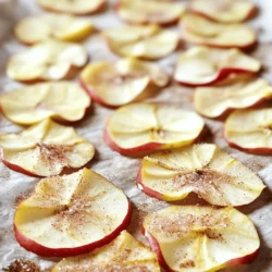 Für unsere knusprigen Zimt-Zucker Apfelchips benötigst du nur einige einfache Zutaten: - 3 mittelgroße Äpfel (z.B. Fuji oder Granny Smith) - 2 Esslöffel Kristallzucker - 1 Teelöffel gemahlener Zimt - Eine Prise Meersalz - Kochspray oder eine kleine Menge Kokosnussöl Diese Zutaten machen den Snack süß und knusprig. Wähle frische Äpfel, denn sie geben den besten Geschmack. Falls du keine frischen Äpfel hast, gibt es Alternativen. Trockenfrüchte sind eine gute Wahl. Du kannst auch Birnen oder andere Früchte ausprobieren. Diese Früchte geben einen anderen, aber leckeren Geschmack. Um den Geschmack zu variieren, füge andere Gewürze hinzu. Muskatnuss passt gut zu Zimt. Eine Prise Ingwer bringt einen scharfen Kick. Vanillepulver kann auch süß und aromatisch wirken. Experimentiere mit diesen Gewürzen, um deine eigenen einzigartigen Apfelchips zu kreieren. Zuerst brauchst du 3 mittelgroße Äpfel, wie Fuji oder Granny Smith. Wasche sie gut, um Schmutz zu entfernen. Dann schneide die Äpfel mit einer Mandoline oder einem scharfen Messer in sehr dünne Scheiben. Mach die Scheiben gleichmäßig, damit sie gleichmäßig backen. Je dünner die Scheiben, desto knuspriger werden die Chips. Achte darauf, die Kerne zu entfernen. Jetzt ist es Zeit für die Zimt-Zucker-Mischung. Nimm eine kleine Schüssel. Füge 2 Esslöffel Kristallzucker, 1 Teelöffel gemahlenen Zimt und eine Prise Meersalz hinzu. Mische alles gut miteinander. Diese Mischung gibt den Chips den tollen Zimtgeschmack. Du kannst auch mehr Zimt hinzufügen, wenn du es würziger magst. Heize deinen Ofen auf 200°F (95°C) vor. Lege zwei Backbleche mit Backpapier aus. Lege die Apfelscheiben in einer einzigen Schicht auf die Bleche. Achte darauf, dass sie sich nicht überlappen. Besprühe die Scheiben leicht mit Kochspray oder pinsle sie mit einer kleinen Menge Kokosnussöl ein. Das macht sie knuspriger. Streue die Zimt-Zucker-Mischung gleichmäßig über die Apfelscheiben. Backe die Chips für 1,5 bis 2 Stunden. Wende sie nach der Hälfte der Zeit. So werden sie schön gleichmäßig knusprig. Behalte sie im Auge, um ein Verbrennen zu vermeiden. Lass die Chips nach dem Backen auf den Blechen abkühlen. Sie werden beim Abkühlen noch knuspriger. Serviere die Apfelchips als Snack oder Dessert. Um perfekte Apfelscheiben zu machen, benutze eine Mandoline. Diese hilft dir, gleichmäßige Scheiben zu schneiden. Die idealste Dicke liegt bei etwa 2 bis 3 mm. Dünnere Scheiben werden schneller knusprig, während dickere mehr Zeit brauchen. Achte darauf, dass alle Scheiben gleich dick sind. So backen sie gleichmäßig und du erhältst einen tollen Crunch. Um deinen Apfelchips extra Crunch zu verleihen, besprühe sie mit Kochspray oder pinsle sie leicht mit Kokosnussöl ein. Dies hilft, die Zimt-Zucker-Mischung besser zu halten und gibt den Chips eine goldene Farbe. Backe die Chips bei niedriger Hitze für lange Zeit. So trocknen sie gut aus. Wende die Scheiben nach der Hälfte der Backzeit, um gleichmäßige Knusprigkeit zu erreichen. Ein häufiger Fehler ist, die Apfelscheiben zu überlappen. Dies verhindert, dass sie gleichmäßig backen und knusprig werden. Stelle sicher, dass jede Scheibe genug Platz hat. Ein weiterer Fehler ist, die Chips zu lange im Ofen zu lassen. Behalte sie im Auge und hole sie rechtzeitig raus. Wenn sie goldbraun und knusprig sind, sind sie perfekt. {{image_4}} Möchtest du deine Apfelchips aufpeppen? Probiere sie mit Schokolade! Schmelze dunkle oder Milchschokolade. Tauche die Chips in die Schokolade und lasse sie auf einem Backpapier abkühlen. Die süße Schokolade passt perfekt zu dem Zimt-Zucker-Geschmack. Das macht die Chips zu einem tollen Snack oder Dessert. Du kannst auch andere Früchte verwenden. Birnen, Mangos oder sogar Ananas sind tolle Alternativen. Schneide die Früchte in dünne Scheiben. Die Zubereitung bleibt gleich, aber die Aromen verändern sich. So hast du immer wieder neue Geschmackserlebnisse. Experimentiere mit verschiedenen Früchten und finde deine Favoriten. Zimt und Zucker sind klasse, aber du kannst auch anders würzen. Probiere Muskatnuss oder Ingwer für einen neuen Kick. Auch eine Mischung aus verschiedenen Gewürzen kann spannend sein. Es gibt viele Möglichkeiten, deine Chips zu würzen. Lass deiner Kreativität freien Lauf und finde die perfekte Mischung für dich. Um die knusprigen Zimt-Zucker Apfelchips frisch zu halten, lagere sie in einem luftdichten Behälter. Ein Glas oder eine Plastikbox mit einem gut schließenden Deckel funktioniert gut. Achte darauf, dass die Chips vollständig abgekühlt sind, bevor du sie lagerst. So vermeidest du Feuchtigkeit, die die Chips weich macht. Die Haltbarkeit dieser Apfelchips beträgt etwa eine bis zwei Wochen, wenn sie richtig gelagert sind. Stelle sicher, dass dein Behälter trocken und kühl ist. Wenn die Chips weich werden, ist es Zeit, sie zu essen oder aufzufrischen. Um alte Chips wieder knusprig zu machen, lege sie für etwa 10 Minuten in den Ofen bei 200°F (95°C). So entziehst du ihnen die Feuchtigkeit. Achte darauf, sie im Auge zu behalten, damit sie nicht verbrennen. Du kannst auch etwas Zimt-Zucker-Mischung darüber streuen, um den Geschmack aufzufrischen. Um Apfelchips ohne Zucker zu machen, benutze einfach Zimt und eine Prise Salz. Schneide die Äpfel dünn wie im Rezept. Streue Zimt und Salz gleichmäßig über die Apfelscheiben. Backe sie dann wie gewohnt im Ofen. So hast du einen gesunden Snack ohne Zucker. Ja, du kannst die Chips auch in einer Luftfritteuse machen! Lege die geschnittenen Apfelscheiben in eine einzige Schicht in den Korb. Stelle die Temperatur auf etwa 300°F (150°C) ein. Backe die Chips für 15 bis 20 Minuten. Überprüfe sie oft, damit sie nicht verbrennen. Fertige Zimt-Zucker Apfelchips findest du in vielen Supermärkten. Achte auf die Snacks-Abteilung oder in der Nähe der Trockenfrüchte. Online-Shops bieten auch eine große Auswahl an. Vergiss nicht, die Zutatenliste zu prüfen, um die besten Optionen zu finden. In diesem Artikel haben wir die wichtigsten Schritte zur Herstellung knuspriger Zimt-Zucker Apfelchips behandelt. Du hast gelernt, welche Zutaten du brauchst und wie du die Äpfel vorbereitest. Dabei haben wir auch Alternativen zu frischen Äpfeln besprochen und Tipps für perfekten Crunch gegeben. Experimentiere mit Variationen wie Schokolade oder anderen Früchten. Zum Schluss haben wir uns mit der richtigen Lagerung und Haltbarkeit beschäftigt. Nutze diese Anleitung, um köstliche Snacks für dich und deine Familie zu zaubern!