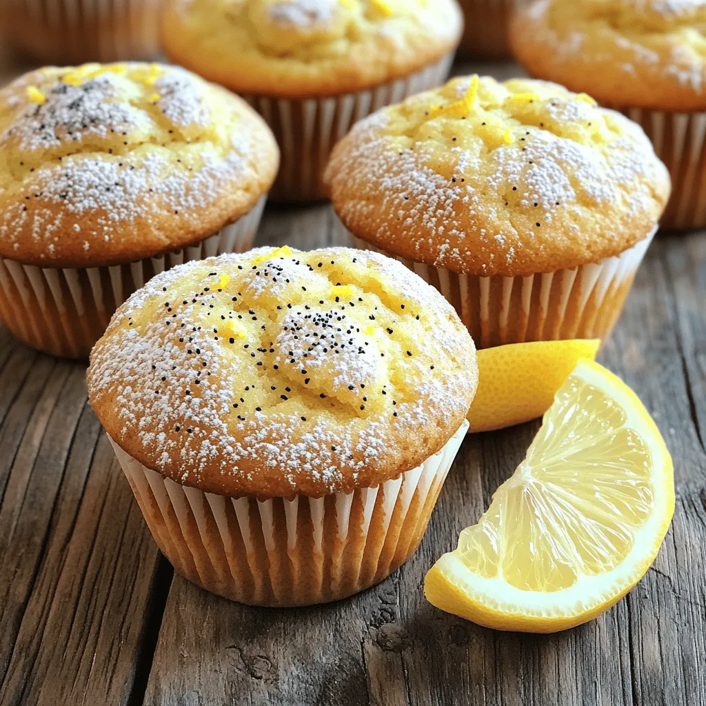 Für die spritzigen Zitronen-Mohn-Muffins brauchen Sie: - 1 ½ Tassen Allzweckmehl - 1 Teelöffel Backpulver - ½ Teelöffel Natron - ½ Teelöffel Salz - 2 Esslöffel Mohnsamen - ½ Tasse ungesalzene Butter, weich - 1 Tasse Zucker - 2 große Eier - 1 Tasse Natur-Joghurt - Schale von 2 Zitronen - 2 Esslöffel frischer Zitronensaft - 1 Teelöffel Vanilleextrakt Jede Zutat hat ihre eigene Rolle. - Allzweckmehl: Dies gibt den Muffins Struktur. - Backpulver und Natron: Diese sorgen dafür, dass die Muffins schön aufgehen. - Mohnsamen: Sie bringen einen tollen Crunch und Geschmack. - Butter: Macht die Muffins weich und feucht. - Zucker: Süßt die Muffins und hilft beim Bräunen. - Eier: Sie binden die Zutaten und sorgen für eine gute Textur. - Joghurt: Macht die Muffins saftig und gibt einen tollen Geschmack. - Zitronenschale und -saft: Sie bringen die frische Zitrusnote. - Vanilleextrakt: Fügt einen sanften, süßen Geschmack hinzu. Es gibt tolle Alternativen, wenn Sie etwas ändern möchten. - Allzweckmehl: Verwenden Sie Dinkelmehl für einen nussigen Geschmack. - Butter: Kokosöl kann eine gute pflanzliche Option sein. - Joghurt: Verwenden Sie griechischen Joghurt für mehr Cremigkeit. - Zucker: Honig oder Ahornsirup können die Muffins süßen. - Eier: Ein Apfelmus oder Flachs kann Eier ersetzen. Diese Alternativen helfen Ihnen, die Muffins nach Ihrem Geschmack zu gestalten. Probieren Sie es aus! Zuerst heizen wir den Ofen auf 175°C vor. Das ist wichtig für die perfekte Backtemperatur. Dann bereiten wir das Muffinblech vor. Sie können Papierförmchen verwenden oder das Blech leicht einfetten. So lösen sich die Muffins später gut. Achten Sie darauf, dass das Blech gleichmäßig gefettet oder mit Förmchen ausgelegt ist. Jetzt machen wir den Teig. In einer mittelgroßen Schüssel vermengen wir das Mehl, Backpulver, Natron, Salz und die Mohnsamen. Wir nehmen einen Schneebesen und mischen alles gut. Das gibt den Muffins eine schöne Textur. In einer großen Schüssel schlagen wir die weiche Butter mit dem Zucker. Das dauert ein paar Minuten. Die Mischung sollte hell und cremig sein. Dann fügen wir die Eier einzeln hinzu und mischen gut nach jeder Zugabe. Jetzt kommen die anderen Zutaten dazu: Joghurt, Zitronenschale, Zitronensaft und Vanilleextrakt. Rühren Sie alles gut um. Danach fügen wir die trockenen Zutaten langsam hinzu. Wir falten sie vorsichtig unter. Es ist wichtig, nicht zu viel zu rühren, sonst werden die Muffins hart. Nun verteilen wir den Teig gleichmäßig in die Muffinförmchen. Füllen Sie jede Vertiefung zu etwa zwei Dritteln. Das lässt genug Platz zum Aufgehen. Jetzt backen wir die Muffins für 18-20 Minuten. Ein Zahnstocher hilft uns zu testen, ob sie fertig sind. Wenn er sauber herauskommt, sind die Muffins bereit. Lassen Sie die Muffins 5 Minuten in der Form abkühlen. Dann setzen Sie sie auf ein Kuchengitter. So kühlen sie gleichmäßig ab. Für das beste Ergebnis, bestäuben Sie die Muffins leicht mit Puderzucker. Servieren Sie sie mit einer Zitronenscheibe für zusätzlichen Schwung. Das macht sie besonders frisch und einladend. Wenn Sie das Full Recipe befolgen, wird das Ergebnis köstlich sein! Einer der häufigsten Fehler ist es, die Muffins zu übermixen. Das kann die Muffins hart machen. Mischen Sie die trockenen und nassen Zutaten nur, bis sie gerade verbunden sind. Wenn der Teig klumpig aussieht, ist das in Ordnung. Ein weiterer Fehler ist, die Muffins zu lange zu backen. Überprüfen Sie sie nach 18 Minuten mit einem Zahnstocher. Wenn er sauber herauskommt, sind sie fertig. Die richtige Konsistenz ist wichtig für leckere Muffins. Verwenden Sie Raumtemperatur Butter und Eier. Das hilft, eine gleichmäßige Mischung zu erreichen. Der Joghurt sorgt für Feuchtigkeit und sorgt dafür, dass die Muffins fluffig werden. Zu viel Mehl kann die Muffins trocken machen. Verwenden Sie einen Messbecher und löffeln Sie das Mehl sanft in die Tasse, um es richtig zu messen. Sie können die Muffins leicht anpassen. Fügen Sie frische Heidelbeeren oder Himbeeren hinzu, um eine fruchtige Note zu bekommen. Für einen nussigen Geschmack, probieren Sie gehackte Mandeln oder Walnüsse. Wenn Sie es süßer mögen, können Sie die Zuckermenge erhöhen oder etwas Honig hinzufügen. Diese Anpassungen machen das Rezept vielseitig und spannend. {{image_4}} Eure Muffins können sich leicht ändern, um neue Aromen zu bieten. Ihr könnt die Menge an Zucker anpassen, wenn ihr es weniger süß mögt. Ein Spritzer mehr Zitronensaft bringt frische. Für einen besonderen Kick, fügt geriebene Ingwerwurzel hinzu. Das gibt den Muffins eine spannende Note. Wer Nüsse mag, kann eine halbe Tasse gehackte Mandeln oder Walnüsse einarbeiten. Diese Optionen machen die Muffins aufregend. Saisonalität bringt Abwechslung in eure Muffins. Im Frühling und Sommer könnt ihr frische Beeren wie Himbeeren oder Blaubeeren hinzufügen. Diese Früchte passen gut zur Zitrone. Im Herbst bringt ein wenig geriebener Apfel viel Saftigkeit. Im Winter könnt ihr getrocknete Früchte wie Cranberries einfügen. Diese Variationen sorgen für einen neuen Geschmack und machen die Muffins besonders. Wenn ihr glutenfrei backen möchtet, ersetzt das Weizenmehl durch eine Mischung aus glutenfreien Mehlen. Mais- oder Reismehl sind gute Optionen. Für eine vegane Version lasst ihr die Eier weg. Nutzt stattdessen einen sogenannten "Ersatz": 1 Esslöffel Leinsamenmehl mit 3 Esslöffeln Wasser. Das lässt die Muffins gut zusammenhalten. Auch pflanzliche Butter oder Öl kann die Tierprodukte ersetzen. So könnt ihr alle in den Genuss der Muffins bringen. Für das vollständige Rezept besucht bitte den Abschnitt "Vollständiges Rezept". Um die Frische Ihrer Muffins zu bewahren, legen Sie sie in einen luftdichten Behälter. Ideal ist es, die Muffins bei Raumtemperatur aufzubewahren. So bleiben sie weich und lecker. Sie können die Muffins bis zu drei Tage frisch halten. Für die beste Qualität sollten Sie sie nicht im Kühlschrank lagern. Die Kälte kann die Textur verändern. Wenn Sie mehr Muffins backen möchten, können Sie sie auch einfrieren. Lassen Sie die Muffins zuerst vollständig abkühlen. Wickeln Sie jede Muffin einzeln in Frischhaltefolie. Legen Sie sie dann in einen Gefrierbeutel. So vermeiden Sie Gefrierbrand. Sie können die Muffins bis zu drei Monate im Gefrierfach aufbewahren. Zum Aufwärmen der Muffins nehmen Sie sie einfach aus dem Gefrierfach. Lassen Sie sie zunächst etwas auftauen. Heizen Sie dann Ihren Ofen auf 175°C vor. Legen Sie die Muffins auf ein Backblech und erwärmen Sie sie für etwa 10 Minuten. Alternativ können Sie auch die Mikrowelle nutzen. Stellen Sie die Mikrowelle auf mittlere Leistung und erwärmen Sie jeden Muffin für 15-20 Sekunden. So schmecken sie wie frisch gebacken. Zitronen-Mohn-Muffins bleiben frisch für etwa 3 bis 5 Tage. Lagern Sie sie in einem luftdichten Behälter. So bleibt der Geschmack und die Textur erhalten. Wenn Sie sie länger aufbewahren möchten, frieren Sie sie ein. Das hilft, die Frische zu bewahren. Ja, Sie können Muffinteig einfrieren! Füllen Sie den Teig in eine gefriergeeignete Form. Lassen Sie etwas Platz, da der Teig beim Backen aufgeht. Vor dem Backen tauen Sie den Teig einfach im Kühlschrank auf. Dann backen Sie die Muffins wie im Rezept beschrieben. So haben Sie immer frische Muffins zur Hand. Wenn Sie keinen Joghurt haben, gibt es Alternativen. Sie können saure Sahne oder Buttermilch verwenden. Auch pflanzliche Joghurts sind eine gute Option. Diese Zutaten geben den Muffins die nötige Feuchtigkeit und helfen, die richtige Konsistenz zu erzielen. Ich freue mich, Ihnen dieses einfache Rezept für spritzige Zitronen-Mohn-Muffins vorzustellen. Diese Muffins sind leicht, frisch und perfekt für jeden Anlass. Sie sind einfach zu machen und die Zutaten sind leicht zu finden. Zutaten: - 1 ½ Tassen Allzweckmehl - 1 Teelöffel Backpulver - ½ Teelöffel Natron - ½ Teelöffel Salz - 2 Esslöffel Mohnsamen - ½ Tasse ungesalzene Butter, weich - 1 Tasse Zucker - 2 große Eier - 1 Tasse Natur-Joghurt - Schale von 2 Zitronen - 2 Esslöffel frischer Zitronensaft - 1 Teelöffel Vanilleextrakt Diese Muffins ergeben 12 Portionen. Jede Portion hat etwa 200 Kalorien. Sie sind eine gute Wahl für ein schnelles Frühstück oder einen Snack. Sie liefern Energie und sind lecker. Um die Muffins schön zu präsentieren, können Sie sie leicht mit Puderzucker bestäuben. Eine Zitronenscheibe an der Seite gibt einen tollen Akzent. Servieren Sie die Muffins warm oder bei Raumtemperatur. Sie passen gut zu einem Glas Milch oder einer Tasse Tee. Für das vollständige Rezept, schauen Sie sich die Anleitung an und genießen Sie diese frischen Muffins! Dieses Blogpost gab dir einen klaren Überblick über die Herstellung von Muffins. Wir haben die Zutaten, deren Funktionen und Alternativen besprochen. Die Schritt-für-Schritt-Anleitung zeigt dir, wie du den Teig zubereitest und perfekt bäckst. Ich gab dir Tipps, um Fehler zu vermeiden und die Konsistenz zu optimieren. Außerdem zeigten wir Variationen und Lagerungshinweise. Nutze das vollständige Rezept, um köstliche Zitronen-Mohn-Muffins zu backen. Viel Spaß beim Ausprobieren!
