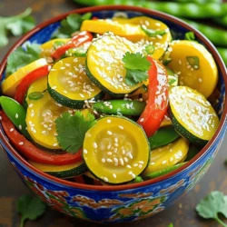- 2 mittlere gelbe Zucchini - 2 mittlere grüne Zucchini - 1 rote Paprika - 1 Tasse Zuckerschoten - 1 mittlere Zwiebel - 3 Knoblauchzehen - 1 Teelöffel frisch geriebener Ingwer - Weitere benötigte Zutaten wie Sojasauce, Sesamöl, Reisessig, Salz und Pfeffer, Sesamsamen Um ein tolles Sommergemüse Gericht zu zaubern, sind frische Zutaten wichtig. Zucchini sind knackig und saftig. Rote Paprika gibt einen süßen Geschmack. Zuckerschoten fügen eine süße Note hinzu und bringen Farbe. Die Zwiebel und der Knoblauch sorgen für Aroma. Frisch geriebener Ingwer bringt einen Hauch von Schärfe. Für die Soße verwenden wir Sojasauce, die umami Geschmack gibt. Sesamöl bringt einen nussigen Geschmack. Reisessig fügt eine leichte Säure hinzu. Salz und Pfeffer runden das Gericht ab. Sesamsamen sind perfekt zum Garnieren. Mit diesen Zutaten wird die Sommergemüse Fiesta Pfanne nicht nur lecker, sondern auch bunt. Du kannst die Zutaten nach deinem Geschmack anpassen. Vielleicht möchtest du mehr Zucchini oder weniger Paprika. Experimentiere mit Gemüse, das du magst. Für die vollständigen Schritte zur Zubereitung schaue dir das Rezept an. Zuerst schneide das Gemüse. Nimm zwei gelbe Zucchini und zwei grüne Zucchini. Schneide sie in Halbmonde. Dann schneide die rote Paprika in Streifen. Bereite auch die Zuckerschoten vor. Halbiere die Zwiebel und schneide sie dünn. Hacke die drei Knoblauchzehen fein. Reibe den Ingwer und stelle alles bereit. Jetzt ist es Zeit, die Zutaten zusammenzustellen. Du brauchst auch Sojasauce, Sesamöl, Reisessig, Salz und Pfeffer. Halte alles bereit, damit du schnell arbeiten kannst. Erhitze die Pfanne bei mittlerer Hitze. Gib das Sesamöl hinein. Sobald das Öl heiß ist, füge die geschnittene Zwiebel hinzu. Brate sie 2-3 Minuten an. Sie sollte weich werden. Jetzt kommt der Knoblauch und der Ingwer. Rühre sie ein und koche alles für eine Minute. Du wirst den tollen Duft bemerken. Füge nun die gelbe Zucchini, die grüne Zucchini und die rote Paprika in die Pfanne. Brate das Gemüse etwa 5-7 Minuten an. Es soll leicht zart, aber knackig bleiben. Jetzt ist es Zeit für die Zuckerschoten. Gib sie in die Pfanne und brate sie weitere 2-3 Minuten. Zum Schluss träufle die Sojasauce und den Reisessig über das Gemüse. Würze mit Salz und Pfeffer nach Geschmack. Schwenke alles gut durch. So wird die Soße das Gemüse gleichmäßig ummanteln. Nimm die Pfanne vom Herd. Bestreue das Gericht mit Sesamsamen. Du kannst auch frischen Koriander hinzufügen. Damit ist deine Sommergemüse Fiesta Pfanne bereit! Für die komplette Anleitung schau dir das [Full Recipe] an. - Koche das Gemüse nicht zu lange. So bleibt es knackig. - Nutze frische Zutaten für einen besseren Geschmack. Frische Zucchini und Paprika machen den Unterschied. - Verwende nicht zu viel Sojasauce. Es kann das Gericht zu salzig machen. - Achte darauf, dass das Gemüse gleichmäßig gar wird. Rühre oft um, damit alles gut gart. Wenn du die Tipps und Tricks im Kopf behältst, wird deine Sommergemüse Fiesta Pfanne ein Hit. Diese einfache Methode macht das Kochen leicht und lässt das Gemüse strahlen. Schau dir auch das [Full Recipe] an, um alle Schritte zu sehen und dein Gericht perfekt zu machen. {{image_4}} Für eine vegane Variante nutze einfach Sojasauce ohne tierische Produkte. Achte auf das Etikett. Du kannst auch andere Gemüsearten hinzufügen. Brokkoli, Karotten oder Paprika bringen Farbe und Geschmack. Diese Auswahl macht deine Pfanne noch bunter und gesünder. Erlaube dir, kreativ zu sein. Wenn du mehr Protein möchtest, integriere Hähnchen oder Tofu. Schneide das Hähnchen in kleine Stücke und brate es zuerst an. So bleibt es saftig. Tofu ist eine tolle Alternative. Brate es goldbraun, bevor du das Gemüse hinzufügst. Für eine Meeresfrüchte-Variante kannst du Garnelen verwenden. Diese geben deinem Gericht einen leichten, maritimen Touch. Füge sie einfach in die Pfanne, nachdem du das Gemüse angebraten hast. Sie sind schnell gar und passen perfekt zu den Aromen. Probiere diese Variationen in deiner Sommergemüse Fiesta Pfanne aus. Du wirst überrascht sein, wie vielfältig dieses Gericht sein kann! Für das vollständige Rezept, schaue dir die [Full Recipe] an. Um die Sommergemüse Fiesta Pfanne frisch zu halten, lagere sie im Kühlschrank. Fülle die Reste in einen luftdichten Behälter. So bleibt das Gemüse knackig und lecker. Du kannst das Gericht auch einfrieren. Teile die Portionen in kleine Behälter auf. Achte darauf, dass sie gut verschlossen sind. So vermeidest du Gefrierbrand. Wenn du das Gericht wiedererwärmen möchtest, benutze eine Pfanne. Erhitze es bei mittlerer Temperatur, damit das Gemüse nicht matschig wird. Du kannst auch etwas Wasser hinzufügen, um Dampf zu erzeugen. Das hilft, die Frische zu bewahren. Alternativ kannst du die Reste in anderen Gerichten verwenden. Mische die Fiesta Pfanne in ein Omelett oder einen Wrap. Du kannst sogar einen Salat damit aufpeppen. So schaffst du neue, schmackhafte Gerichte aus den Resten. Die Sommergemüse Fiesta Pfanne bleibt im Kühlschrank etwa 3-4 Tage frisch. Lagere das Gericht in einem luftdichten Behälter. Das hilft, die Aromen zu bewahren und die Frische zu erhalten. Ja, du kannst viele andere Gemüsesorten hinzufügen. Hier sind einige Empfehlungen: - Brokkoli für mehr Biss - Karotten für Süße und Farbe - Auberginen für eine fleischige Textur - Pilze für zusätzlichen Umami-Geschmack Zu dieser Pfanne passen folgende Beilagen: - Gedämpfter Reis für eine herzliche Mahlzeit - Quinoa für einen nussigen Geschmack - Vollkornnudeln für eine sättigende Option - Ein frischer Salat für zusätzliche Frische Sommergemüse ist sehr nährstoffreich. Hier sind einige Vorteile: - Zucchini enthält viel Wasser und Ballaststoffe, die die Verdauung unterstützen. - Paprika ist reich an Vitamin C, das das Immunsystem stärkt. - Zuckerschoten bieten wichtige Vitamine und Mineralien. - Knoblauch hat antibakterielle Eigenschaften und fördert die Gesundheit des Herzens. Die Sommergemüse Fiesta Pfanne bietet eine bunte Mischung aus frischen Zutaten. Du hast gelernt, wie man sie zubereitet und welche Tipps du beachten solltest. Vergiss nicht, das Gemüse knackig zu halten und frische Zutaten zu nutzen. Diese Pfanne ist vielseitig und erlaubt viele Variationen. Probiere sie mit Hähnchen oder Tofu. Du kannst Reste im Kühlschrank aufbewahren und neu verwenden. Genieße die gesunden Vorteile und den frischen Geschmack!
