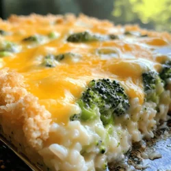 Für den einfachen Broccoli-Reis-Auflauf benötigen Sie: - 2 Tassen gekochter Reis (weiß oder braun) - 2 Tassen frische Brokkoliröschen (gedämpft) - 1 Tasse geriebener Cheddar-Käse - 1 Tasse Champignon-Cremesuppe (aus der Dose oder selbstgemacht) - 1/2 Tasse Milch - 1/2 Teelöffel Knoblauchpulver - 1/2 Teelöffel Zwiebelpulver - Salz und Pfeffer nach Geschmack - 1/2 Tasse Semmelbrösel (für das Topping) - 1 Esslöffel Olivenöl Diese Zutaten sorgen für einen herzhaften und cremigen Auflauf. Wenn Sie frischen Brokkoli kaufen, achten Sie auf die Röschen. Sie sollten fest und grün sein. Vermeiden Sie gelbe oder welke Blätter. Der Stiel sollte dick und knackig sein. Prüfen Sie auch, ob es braune Flecken gibt. Frischer Brokkoli hat einen milden Geruch, also riechen Sie daran. Bei richtiger Auswahl bleibt der Brokkoli knackig und voll im Geschmack. Wenn Sie keinen Cheddar-Käse haben, probieren Sie andere Käsesorten. Gouda oder Monterey Jack sind großartige Optionen. Diese Käsesorten schmelzen gut und geben einen tollen Geschmack. Für einen würzigeren Auflauf verwenden Sie Parmesan oder Feta. Veganer Käse ist auch möglich, wenn Sie eine pflanzliche Option suchen. So können Sie den Auflauf nach Ihrem Geschmack anpassen. Heizen Sie Ihren Ofen auf 175°C (350°F) vor. Dies ist wichtig, damit der Auflauf gleichmäßig backt. Ein vorgeheizter Ofen sorgt für die perfekte Textur. Wenn Sie frischen Brokkoli verwenden, dämpfen Sie die Röschen. Die Röschen sollten lebhaft grün und leicht zart sein. Dies dauert etwa 3-4 Minuten. Lassen Sie den Brokkoli danach gut abtropfen. In einer großen Schüssel mischen Sie den gekochten Reis, die gedämpften Brokkoliröschen, den Cheddar-Käse, die Champignon-Cremesuppe, die Milch, Knoblauchpulver und Zwiebelpulver. Rühren Sie alles gut um, bis die Mischung gleichmäßig ist. Fetten Sie dann eine 9x13-Zoll-Auflaufform leicht mit Olivenöl ein. Gießen Sie die Mischung hinein und verteilen Sie sie gleichmäßig. Backen Sie den Auflauf im vorgeheizten Ofen für 25-30 Minuten. Er ist fertig, wenn er heiß und sprudelnd ist. Die Oberseite sollte goldbraun sein. Lassen Sie den Auflauf nach dem Backen einige Minuten abkühlen, bevor Sie ihn servieren. Diese Zeit hilft, die Aromen zu festigen. So genießen Sie jeden Bissen. Für das vollständige Rezept und weitere Details schauen Sie sich bitte das [Full Recipe] an. Um den Auflauf besonders cremig zu machen, gibt es einige einfache Tricks. Verwenden Sie mehr Milch oder eine extra Schicht Käse. Fügen Sie auch einen Löffel Frischkäse hinzu. Dies gibt dem Auflauf eine tolle, glatte Textur. Mischen Sie die Zutaten gut. So verteilt sich die Cremigkeit gleichmäßig. Lassen Sie den Auflauf nach dem Backen etwas abkühlen. Dadurch wird er fester und lässt sich besser schneiden. Das Topping ist der Schlüssel zu einem leckeren Auflauf. Nutzen Sie frische Semmelbrösel für mehr Crunch. Mischen Sie die Semmelbrösel mit etwas Olivenöl. Dies hilft, sie goldbraun zu backen. Fügen Sie auch geriebenen Käse zum Topping hinzu. So bekommt der Auflauf eine schöne, knusprige Kruste. Sie können auch Gewürze wie Paprika oder Kräuter hinzufügen. Dies gibt dem Auflauf einen interessanten Geschmack. Ein häufiger Fehler ist, den Brokkoli zu lange zu dämpfen. Er sollte hellgrün und knackig bleiben. Ein weiterer Fehler ist, die Zutaten nicht gut zu mischen. Wenn die Mischung ungleichmäßig ist, schmeckt der Auflauf nicht gut. Achten Sie darauf, die Backzeit genau zu beobachten. Zu langes Backen kann den Auflauf trocken machen. Überprüfen Sie den Auflauf nach 25 Minuten. So stellen Sie sicher, dass er perfekt wird. {{image_4}} Möchten Sie eine vegetarische Variante? Lassen Sie den Käse einfach weg. Der Auflauf bleibt trotzdem lecker. Verwenden Sie stattdessen mehr Gemüse. Paprika, Zucchini oder Karotten passen gut dazu. Sie können auch etwas Gemüsebrühe hinzufügen. Das gibt mehr Geschmack. Die Konsistenz wird schön cremig, selbst ohne Käse. Um mehr Geschmack hinzuzufügen, probieren Sie diese Tipps. Fügen Sie gewürfelte Zwiebeln oder frischen Knoblauch hinzu. Diese Zutaten bringen ein tolles Aroma. Auch Gewürze wie Paprika oder Kreuzkümmel können Sie nutzen. Mögen Sie es scharf? Fügen Sie etwas Cayennepfeffer hinzu. Für einen besonderen Kick verwenden Sie auch geröstete Nüsse oder Samen. Diese sorgen für einen knusprigen Biss. Haben Sie glutenfreie Gäste? Kein Problem! Verwenden Sie glutenfreie Semmelbrösel. Diese gibt es in vielen Läden. Oder Sie nutzen gemahlene Mandeln oder Haferflocken. Diese Alternativen geben Ihrem Auflauf eine tolle Textur. Wenn Sie die Mischung anpassen, bleibt das Gericht dennoch lecker. Das macht den Auflauf für alle zugänglich und schmackhaft. Wenn Sie Reste haben, lassen Sie den Auflauf zuerst abkühlen. Danach können Sie ihn in einen luftdichten Behälter legen. Stellen Sie sicher, dass der Behälter gut verschlossen ist. So bleibt der Auflauf frisch und lecker. Sie können den Auflauf bis zu drei Tage im Kühlschrank aufbewahren. Achten Sie darauf, ihn vor dem Essen gut zu prüfen. Um den Auflauf einzufrieren, lassen Sie ihn vollständig abkühlen. Teilen Sie ihn in Portionen auf, um das Auftauen zu erleichtern. Verwenden Sie gefrierfreundliche Behälter oder spezielle Gefrierbeutel. Drücken Sie die Luft heraus, bevor Sie sie verschließen. Der Auflauf hält sich bis zu drei Monate im Gefrierschrank. Achten Sie darauf, das Datum auf die Verpackung zu schreiben. Um den Auflauf wieder aufzuwärmen, heizen Sie den Ofen auf 175°C vor. Decken Sie den Auflauf mit Folie ab, damit er gleichmäßig warm wird. Backen Sie ihn etwa 20-25 Minuten oder bis er heiß ist. Wenn Sie eine knusprige Oberfläche möchten, entfernen Sie die Folie in den letzten fünf Minuten. So wird der Auflauf wie frisch zubereitet. Sie können den Auflauf einfach im Voraus machen. Bereiten Sie die Mischung aus Reis, Brokkoli und Käse wie gewohnt vor. Füllen Sie diese in die Auflaufform und decken Sie sie ab. Lagern Sie die Form im Kühlschrank. Wenn Sie bereit sind zu backen, heizen Sie den Ofen vor und backen Sie die Mischung. Es kann hilfreich sein, die Backzeit um einige Minuten zu verlängern, da die Mischung kalt ist. Ja, gefrorener Brokkoli ist eine gute Wahl. Sie müssen ihn nicht dämpfen, sondern können ihn direkt in die Mischung geben. Gefrorener Brokkoli hat oft eine ähnliche Textur wie frischer. Achten Sie darauf, die Menge zu reduzieren, da gefrorener Brokkoli beim Kochen Wasser verliert. Verwenden Sie etwa 1,5 Tassen gefrorenen Brokkoli für das beste Ergebnis. Der Käse-Brokkoli-Reis-Auflauf kann gesund sein, wenn Sie frische Zutaten verwenden. Brokkoli ist reich an Vitaminen. Gekochter Reis liefert wichtige Kohlenhydrate. Sie können die Kalorien reduzieren, indem Sie weniger Käse oder Milch verwenden. Es ist wichtig, eine Balance zu finden. Für eine gesündere Option, verwenden Sie Vollkornreis und reduzieren Sie die Menge an Käse. Genießen Sie die Mischung aus Geschmack und Nährstoffen. In diesem Artikel haben wir die Zutaten und Schritt-für-Schritt-Anleitungen für einen Brokkoli-Reis-Auflauf behandelt. Du hast Tipps zur Auswahl von frischem Brokkoli, Alternativen zu Cheddar und Fehler, die du vermeiden solltest, kennengelernt. Vergiss nicht die Variationen und Lagerungshinweise, um das Beste aus deinem Auflauf herauszuholen. Mit diesen Informationen gelingt dir ein köstlicher und variantenreicher Auflauf, den du und deine Gäste lieben werden. Genieß dein Kocherlebnis!