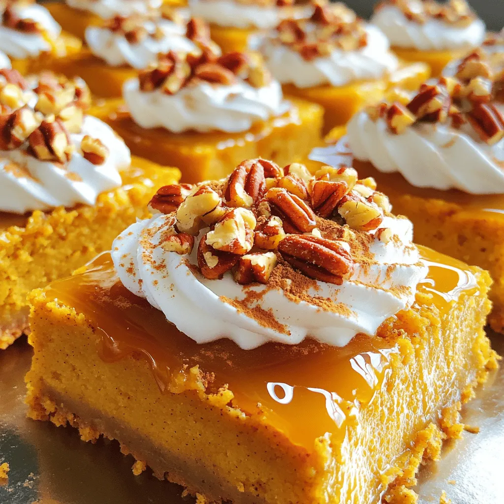 - Gelbe Kuchenmischung - Kürbispüree aus der Dose - Milch - Große Eier - Kürbiskuchengewürz - Vanilleextrakt - Karamellsauce - Schlagsahne - Gehackte Pekannüsse (optional) - Portionen und Umrechnungen: Dieses Rezept ergibt etwa 12 Portionen. Wenn du einen kleineren Kuchen machen möchtest, kannst du die Zutaten halbieren. - Tipps zur Auswahl frischer Zutaten: Achte darauf, dass dein Kürbispüree frisch und von guter Qualität ist. Wähle auch eine hochwertige Schlagsahne. Sie sorgt für einen besseren Geschmack. Für das beste Ergebnis verwende die genauen Maße aus dem [Full Recipe]. Wenn du etwas variieren möchtest, teste verschiedene Gewürze oder Nüsse. So bekommst du deinen ganz eigenen Karamell Kürbis Poke Kuchen! Heizen Sie Ihren Ofen auf 175 °C (350 °F) vor. Fetten Sie eine 9x13 Zoll große Backform ein und bestäuben Sie sie mit etwas Mehl. Dies hilft, dass der Kuchen nicht kleben bleibt. In einer großen Rührschüssel vermengen Sie die folgenden Zutaten: - 1 Paket gelbe Kuchenmischung - 1 Tasse Kürbispüree aus der Dose - 1 Tasse Milch - 3 große Eier - 1 Esslöffel Kürbiskuchengewürz - 1 Teelöffel Vanilleextrakt Mischen Sie alles gut mit einem Handmixer. Rühren Sie etwa 2 Minuten, bis die Mischung glatt ist. Gießen Sie den Teig in die vorbereitete Backform und streichen Sie die Oberfläche glatt. Backen Sie den Kuchen 25-30 Minuten lang. Machen Sie den Zahnstochertest, um zu prüfen, ob der Kuchen fertig ist. Stechen Sie den Zahnstochern in die Mitte. Er sollte sauber herauskommen. Nach dem Backen lassen Sie den Kuchen 10 Minuten in der Form abkühlen. Verwenden Sie dann den Griff eines Holzlöffels oder eine Gabel, um gleichmäßige Löcher in den Kuchen zu stechen. Stechen Sie die Löcher etwa 1 Zoll auseinander. Gießen Sie die Hälfte der Karamellsauce gleichmäßig über den Kuchen, sodass sie in die Löcher einsickert. Lassen Sie den Kuchen auf einem Kühlgitter mindestens 1 Stunde lang vollständig abkühlen. Das ist der Weg, um einen perfekten Karamell Kürbis Poke Kuchen zu machen. Probieren Sie das vollständige Rezept aus und genießen Sie jeden Bissen! Um den Karamell Kürbis Poke Kuchen perfekt zu machen, mischen Sie die Zutaten gut. Verwenden Sie eine Rührschüssel und einen Mixer. Mischen Sie sie mindestens zwei Minuten lang. Achten Sie darauf, dass der Teig glatt und ohne Klumpen ist. Die Kühlzeit ist wichtig. Lassen Sie den Kuchen nach dem Backen etwa eine Stunde abkühlen. So kann die Karamellsauce gut in die Löcher eindringen. Dies sorgt für einen saftigen und schmackhaften Kuchen. Die Präsentation des Kuchens ist einfach, aber wichtig. Schneiden Sie den Kuchen in Quadrate. Legen Sie die Stücke auf Dessertteller. Fügen Sie etwas zusätzliche Karamellsauce hinzu, um ihn ansprechend zu machen. Eine Kombination mit Schlagsahne passt perfekt. Die cremige Textur ergänzt den süßen Kuchen. Sie können auch gehackte Pekannüsse darüber streuen. Diese fügen Knusprigkeit und Geschmack hinzu. Für das beste Ergebnis, folgen Sie dem [Full Recipe]. {{image_4}} Wenn Sie gerne experimentieren, gibt es viele Wege, diesen Kuchen zu variieren. - Vegane oder glutenfreie Alternativen: Für eine vegane Version ersetzen Sie die Eier mit Apfelmus. Verwenden Sie pflanzliche Milch und eine glutenfreie Kuchenmischung. So bleibt der Geschmack unverändert und alle können genießen. - Experimentieren mit verschiedenen Nüssen: Anstelle von Pekannüssen können Sie Walnüsse oder Mandeln verwenden. Diese Nüsse bringen neue Texturen und Aromen in den Kuchen. Die Saison spielt eine große Rolle in der Küche. - Verwendung von frischen Kürbissen oder anderen Aromen: Frischer Kürbis kann den Geschmack intensivieren. Rösten Sie den Kürbis zuerst für ein reichhaltiges Aroma. Sie können auch andere Aromen wie Zimt oder Muskatnuss hinzufügen, um den Kuchen noch interessanter zu machen. Durch diese Anpassungen können Sie den Karamell Kürbis Poke Kuchen ganz nach Ihrem Geschmack gestalten. Besuchen Sie das [Full Recipe], um die Basis zu sehen und anzupassen! Um den Karamell Kürbis Poke Kuchen frisch zu halten, ist die richtige Lagerung wichtig. Der Kuchen bleibt am besten im Kühlschrank. Decken Sie ihn gut ab, um ihn vor anderen Gerüchen zu schützen. Wenn Sie den Kuchen für längere Zeit aufbewahren möchten, können Sie ihn auch im Gefrierfach lagern. Wickeln Sie ihn gut in Frischhaltefolie und dann in Alufolie ein. So bleibt er frisch. Im Kühlschrank hält der Kuchen etwa 3 bis 5 Tage. Achten Sie darauf, ihn in einem luftdichten Behälter zu lagern. Wenn Sie den Kuchen im Gefrierfach aufbewahren, kann er bis zu 3 Monate gut bleiben. Zum Wiedererwärmen legen Sie ein Stück Kuchen auf einen Teller und decken es mit einem feuchten Papiertuch ab. Erhitzen Sie ihn in der Mikrowelle für 15 bis 20 Sekunden. So bleibt der Kuchen saftig und lecker. Du kannst den Karamell Kürbis Poke Kuchen im Kühlschrank bis zu fünf Tage aufbewahren. Stelle sicher, dass du ihn gut abdeckst, damit er frisch bleibt. Wenn du ihn länger aufbewahren möchtest, kannst du ihn einfrieren. Im Gefrierfach hält er bis zu drei Monate. Achte darauf, ihn vor dem Einfrieren in Portionen zu teilen, damit du nur das auftauen kannst, was du brauchst. Ja, du kannst diesen Kuchen gut im Voraus zubereiten. Bereite den Kuchen bis zu einem Tag vorher zu und lass ihn abkühlen. Decke ihn dann ab und stelle ihn in den Kühlschrank. Vor dem Servieren kannst du die Schlagsahne und die Karamellsauce hinzufügen. Das sorgt dafür, dass der Kuchen frisch schmeckt. Wenn du ihn ein paar Tage vorher machst, ist das auch kein Problem. Lagere ihn einfach in einem gut verschlossenen Behälter. Wenn du keinen Karamell magst, gibt es viele leckere Alternativen. Du kannst die Karamellsauce durch Schokoladensauce ersetzen. Das gibt dem Kuchen einen anderen, aber ebenso köstlichen Geschmack. Du kannst auch Zimt oder eine Fruchtsoße verwenden, um ihm einen fruchtigen Touch zu geben. Eine Mischung aus Sahne und Erdnussbutter ist auch eine tolle Option. Sei kreativ und finde die Kombination, die dir am besten schmeckt! Dieser Artikel hat die Zutaten und Zubereitung für einen Kürbiskuchen behandelt. Wir schauten uns die besten Produkte sowie Tipps zum Backen an. Die Anleitung führt dich Schritt für Schritt zur perfekten Konsistenz. Variationen ermöglichen kreatives Ausprobieren mit Nüssen oder saisonalen Aromen. Die richtigen Lagerungstipps sorgen für Frische. Denke daran, du kannst den Kuchen im Voraus machen und anpassen. Mach dich bereit, deinen Freunden einen leckeren Kuchen zu servieren!