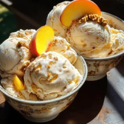 Um ein köstliches Peach Cobbler Ice Cream zu machen, brauchen Sie: - 3 reife Pfirsiche, geschält, entkernt und gewürfelt - 1 Tasse Zucker, aufgeteilt - 1 Esslöffel Zitronensaft - 1 Tasse Schlagsahne - 1 Tasse Vollmilch - 1 Teelöffel Vanilleextrakt - 1/2 Teelöffel Zimt - 1/4 Teelöffel Muskatnuss - 1 Tasse zerbröselte Graham-Cracker (für die Cobbler-Beschichtung) - 1/2 Tasse brauner Zucker Diese Zutaten geben dem Eis den perfekten Geschmack und die richtige Textur. Um Ihr Eis noch besser zu machen, können Sie einige optionale Zutaten hinzufügen: - Eine Prise Salz für mehr Tiefe - Walnüsse oder Mandeln für einen knackigen Biss - Ein Spritzer Honig für zusätzliche Süße Diese Optionen helfen, den Geschmack zu variieren und zu verbessern. Die Wahl der Pfirsiche ist wichtig für den Geschmack. Wählen Sie reife, saftige Pfirsiche. Achten Sie auf die folgenden Punkte: - Sie sollten weich sein, wenn Sie sie leicht drücken. - Der Duft sollte süß und aromatisch sein. - Vermeiden Sie Pfirsiche mit Druckstellen oder Flecken. Frische, qualitativ hochwertige Pfirsiche machen Ihr Ice Cream besonders lecker. Um die Pfirsiche vorzubereiten, brauchst du drei reife Früchte. Schäle sie und schneide sie in kleine Stücke. Mische die gewürfelten Pfirsiche mit 1/2 Tasse Zucker und einem Esslöffel Zitronensaft in einer Schüssel. Lass die Mischung für etwa 15 Minuten ruhen. So ziehen die Pfirsiche Saft und werden weich. Du kannst die Pfirsiche nach dem Ruhen pürieren oder einige Stücke für mehr Textur beiseite lassen. In einer großen Schüssel verrührst du die Schlagsahne, Vollmilch und die restlichen 1/2 Tasse Zucker. Füge einen Teelöffel Vanilleextrakt, 1/2 Teelöffel Zimt und 1/4 Teelöffel Muskatnuss hinzu. Rühre alles gut um, bis es gleichmäßig ist. Jetzt kommt der Pfirsichpüree dazu. Hebe ihn vorsichtig unter die Sahne-Mischung. Achte darauf, dass die Farben gut vermischt sind. Gib die fertige Mischung in die Eismaschine. Rühre sie gemäß den Anweisungen des Herstellers, normalerweise etwa 20 bis 25 Minuten. Während das Eis cremig wird, mische die zerbröselten Graham-Cracker mit braunem Zucker und einer Prise Zimt in einer kleinen Schüssel. Wenn das Eis fertig ist, schichte die Hälfte der Eismasse in einen gefriersicheren Behälter. Streue die Hälfte der Graham-Cracker-Mischung darüber und wiederhole diesen Schritt mit dem restlichen Eis. Glätte die Oberfläche und drücke sie sanft an. Decke den Behälter ab und stelle ihn für mindestens vier Stunden ins Gefrierfach. Um das beste Peach Cobbler Ice Cream zu machen, wähle reife Pfirsiche. Sie geben den besten Geschmack. Achte darauf, die Pfirsiche gut zu schälen und zu entkernen. Das macht die Vorbereitung einfach. Lass die Pfirsiche mit Zucker und Zitronensaft ziehen. Dieser Schritt hilft, den Saft zu ziehen. Dadurch wird die Mischung süßer und fruchtiger. Wenn du eine Eiscrememaschine verwendest, achte auf die Größe. Kleinere Maschinen benötigen mehr Zeit. Größere Maschinen sind oft schneller. Stelle sicher, dass die Schüssel gut gefroren ist, bevor du das Eis machst. Dies hilft, die richtige Konsistenz zu erreichen. Folge immer den Anweisungen des Herstellers. So gelingt das Eis perfekt. Ein häufiger Fehler ist, die Mischung nicht gut zu vermengen. Achte darauf, dass alles gleichmäßig ist. Wenn du die Graham-Cracker-Mischung hinzufügst, streue sie gleichmäßig. Das sorgt für den besten Crunch. Lasse das Eis nicht zu lange im Gefrierfach. Das Eis kann zu hart werden. Wenn du diese Tipps beachtest, wird dein Peach Cobbler Ice Cream immer lecker sein! {{image_4}} Wenn du eine vegane Version machen möchtest, gibt es viele Optionen. Anstatt Milch und Sahne kannst du Kokosmilch oder Mandelmilch verwenden. Diese geben dem Eis einen tollen Geschmack. Nutze auch pflanzliche Sahne, um die cremige Textur zu erreichen. Du kannst den Zucker durch Ahornsirup oder Agavendicksaft ersetzen. Diese Alternativen sind süß und gesund. Peach Cobbler Eiscreme kann leicht verändert werden. Probiere sie mit anderen Früchten. Erdbeeren, Himbeeren oder Blaubeeren passen gut dazu. Du kannst auch eine Mischung aus Pfirsichen und Beeren verwenden. Das gibt deinem Eis einen frischen und fruchtigen Geschmack. Denke daran, die Früchte gut vorzubereiten, damit sie gleichmäßig im Eis verteilt sind. Die Toppings machen das Eis noch spannender. Du kannst die Graham-Cracker-Mischung verwenden, um den Cobbler-Effekt zu erhalten. Füge geröstete Nüsse oder Schokolade hinzu, um mehr Crunch zu bekommen. Eine Prise Zimt oder Muskatnuss kann auch gut sein. Serviere das Eis mit frischen Pfirsichen oder einer Kirsche oben drauf. Das macht das Dessert noch schöner und leckerer. Um die Peach Cobbler Ice Cream frisch zu halten, nutze einen luftdichten Behälter. Achte darauf, das Eis gut abzudecken. Verwende Frischhaltefolie, um Luftkontakt zu vermeiden. So bleibt die Konsistenz weich und cremig. Eiscreme kann bis zu zwei Monate im Gefrierschrank haltbar sein. Nach dieser Zeit kann es gefrieren und Kristalle bilden. Du wirst die Frische und den Geschmack der Zutaten verlieren. Wenn du übrig gebliebenes Eis hast, verwende einen sauberen Eislöffel. So verhinderst du, dass Bakterien ins Eis gelangen. Du kannst das Eis auch in einem Shake oder Smoothie verwenden. Es macht jede Mischung cremiger und süßer. Um Peach Cobbler Ice Cream zu machen, brauchst du frische Pfirsiche und einige Grundzutaten. Du vermischst die gewürfelten Pfirsiche mit Zucker und Zitronensaft. Lass sie 15 Minuten ruhen, damit sie Saft ziehen. Danach pürierst du die Mischung. In einer anderen Schüssel vermengst du Sahne, Milch, Zucker, Vanille, Zimt und Muskatnuss. Dann hebst du das Pfirsichpüree unter. Die Mischung kommt in die Eismaschine und wird dort für 20-25 Minuten cremig. Du schichtest dann die Graham-Cracker-Mischung mit dem Eis. Schließlich lässt du es für mindestens 4 Stunden gefrieren. Für das vollständige Rezept, siehe [Full Recipe]. Du kannst sowohl frische als auch gefrorene Pfirsiche verwenden. Frische Pfirsiche sind süß und saftig. Sie geben dir eine schöne Textur. Gefrorene Pfirsiche sind praktisch, wenn frische nicht zur Verfügung stehen. Achte darauf, sie rechtzeitig auftauen zu lassen. Beide Varianten schmecken lecker in der Eiscreme. Ja, du kannst die Eiscreme auch ohne Eismaschine machen. Mixe die Zutaten wie gewohnt und fülle sie in eine gefrierfeste Schüssel. Rühre alle 30 Minuten mit einer Gabel um, bis sie fest wird. Das dauert etwa 4-5 Stunden. Diese Methode erfordert etwas mehr Geduld, aber das Ergebnis ist ebenso köstlich. Du hast jetzt alles, was du brauchst, um selbstgemachtes Pfirsich Cobbler Eis zu machen. Wir haben die besten Zutaten besprochen und viele hilfreiche Tipps gegeben, um sicherzustellen, dass du tolle Ergebnisse erzielst. Denke daran, dass frische Pfirsiche wichtig sind. Variiere die Rezepte nach deinem Geschmack. Achte auf die Lagerung, damit du die Eiscreme lange genießen kannst. Mit diesen Informationen machst du dein eigenes leckeres Eis. Viel Spaß beim Ausprobieren und Genießen!