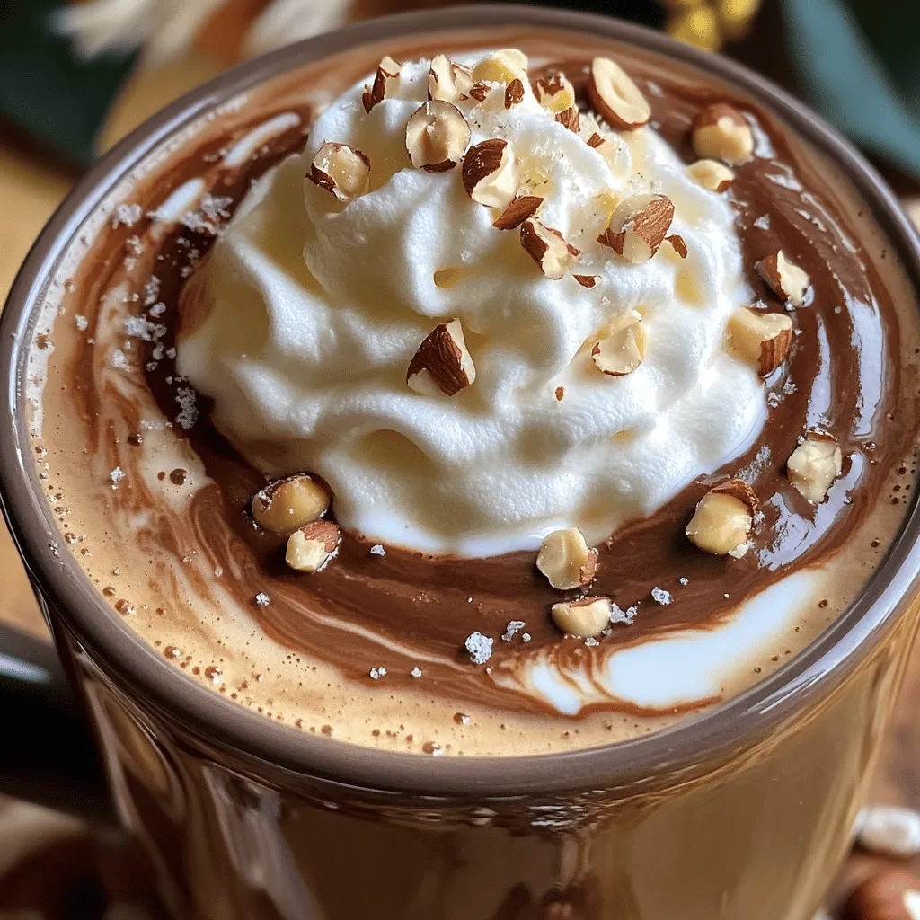 Um einen perfekten Schokoladenhaselnuss-Latte zu machen, brauchst du einige wichtige Zutaten. Hier ist, was du benötigst: - 1 Tasse frisch gebrühter Espresso oder starker Kaffee - 1 Tasse Milch (tierisch oder pflanzlich) - 2 Esslöffel Schokoladenhaselnusscreme (wie Nutella) - 1 Esslöffel Kakao-Pulver - 1 Esslöffel Zucker (nach Geschmack anpassen) - 1/2 Teelöffel Vanilleextrakt - Eine Prise Meersalz Jede dieser Zutaten spielt eine Rolle. Der Espresso bringt den starken Kaffee-Geschmack. Die Milch macht deinen Latte cremig und weich. Die Schokoladenhaselnusscreme gibt den süßen Schokoladengeschmack. Kakao-Pulver fügt Tiefe hinzu. Der Zucker süßt es nach deinem Geschmack. Vanilleextrakt rundet alles ab. Für das Topping kannst du kreativ sein! Hier sind einige Optionen: - Schlagsahne - Gehackte Haselnüsse - Eine Prise Zimt oder Kakaopulver Die Schlagsahne macht deinen Latte noch dekadenter. Gehackte Haselnüsse fügen einen schönen Crunch hinzu. Zimt oder Kakaopulver geben dem Getränk einen zusätzlichen Geschmackskick. Die Wahl der richtigen Zutaten macht einen großen Unterschied. Hier sind einige Tipps: - Wähle frische Bohnen für den Espresso. Sie sorgen für einen besseren Geschmack. - Achte auf hochwertige Milch. Sie sollte cremig sein und gut aufschäumen. - Nutze echte Schokoladenhaselnusscreme. Der Geschmack ist viel besser als bei anderen Marken. - Kaufe ganze Haselnüsse und hacke sie selbst. Das bringt mehr Aroma. Diese Tipps helfen dir, einen leckeren Schokoladenhaselnuss-Latte zu kreieren, der deine Freunde beeindrucken wird. Wenn du die Zutaten richtig auswählst, wird dein Latte unvergesslich sein. Schau dir die vollständige Rezeptbeschreibung an, um loszulegen! Um die Schokoladenhaselnussmilch zu machen, nimm einen kleinen Topf. Gib die Milch, die Schokoladenhaselnusscreme, das Kakao-Pulver, den Zucker und den Vanilleextrakt hinein. Stelle den Herd auf niedrige Hitze und rühre ständig. Achte darauf, dass die Mischung nicht kocht. Sie sollte warm und gut gemischt sein. Nimm den Topf vom Herd. Schäume die Mischung mit einem Milchaufschäumer oder einem Schneebesen auf. Sie soll cremig und leicht dickflüssig werden. Jetzt ist es Zeit, den Kaffee zuzubereiten. Brühe eine Tasse Espresso oder starken Kaffee. Das gibt deinem Latte den nötigen Kick. Gieße den frisch gebrühten Kaffee in eine große Tasse. Achte darauf, dass die Tasse groß genug für die Milch ist. Gieße langsam die schaumige Schokoladenhaselnussmilch über den Kaffee. Rühre vorsichtig um, um alles gut zu vermischen. Toppe deinen Latte mit Schlagsahne. Streue gehackte Haselnüsse darüber. Füge eine Prise Meersalz hinzu, um den Geschmack zu verstärken. Serviere deinen Schokoladenhaselnuss-Latte sofort und genieße die Kombination aus Schokolade und Haselnuss. Wenn du mehr über das Rezept erfahren möchtest, schau dir das Full Recipe an! Um den perfekten Schokoladenhaselnuss-Latte zu machen, achten Sie auf die Milch. Vollmilch macht ihn cremig. Aber auch pflanzliche Milch wie Hafer- oder Mandelmilch funktioniert gut. Wählen Sie frischen Espresso für besten Geschmack. Verwenden Sie eine gute Schokoladenhaselnusscreme, die gut schmilzt. Rühren Sie alles gut, damit sich die Aromen verbinden. Ein häufiger Fehler ist, die Milch zu stark zu erhitzen. Sie darf nicht kochen! Kochen macht sie unangenehm. Schäumen Sie die Milch zu lange, dann wird sie trocken. Ein weiterer Fehler ist zu viel Zucker. Beginnen Sie mit wenig und probieren Sie es. So finden Sie die perfekte Süße für Ihren Geschmack. Probieren Sie verschiedene Schokoladenhaselnusscremes. Manche sind süßer oder schokoladiger. Fügen Sie verschiedene Toppings hinzu. Karamellsoße oder Zimt geben einen neuen Twist. Für einen kalten Latte verwenden Sie kalte Milch und Eiswürfel. Mit diesen Variationen machen Sie den Latte immer neu und spannend. {{image_4}} Ein Iced Chocolate Hazelnut Latte ist perfekt für heiße Tage. Bereite zuerst die Schokoladenhaselnussmilch zu, wie im [Full Recipe] beschrieben. Lass die Mischung abkühlen. Fülle ein Glas mit Eiswürfeln und gieße den kalten Latte darüber. Du kannst ihn mit Schlagsahne und Haselnüssen garnieren. Das ist erfrischend und lecker! Für die vegane Variante verwende pflanzliche Milch, wie Mandel- oder Hafermilch. Achte darauf, dass die Schokoladenhaselnusscreme vegan ist. Der Geschmack bleibt köstlich und cremig. So kannst du diesen Latte genießen, ohne auf tierische Produkte zurückzugreifen. Sei kreativ mit den pflanzlichen Alternativen, um deinen perfekten veganen Latte zu finden. Möchtest du deinen Latte aufpeppen? Probiere Aromen wie Zimt oder Karamell. Füge einen Teelöffel Zimtpulver zur Schokoladenhaselnussmilch hinzu. Das gibt dem Getränk eine warme Note. Karamellsirup ist auch eine tolle Wahl. Es verleiht deinem Latte eine süße und reichhaltige Tiefe. Experimentiere mit verschiedenen Aromen, um deinen Lieblingsgeschmack zu finden! Um Reste des Schokoladenhaselnuss-Latte zu lagern, fülle ihn in einen luftdichten Behälter. Stelle sicher, dass der Behälter gut verschlossen ist. Lagere ihn im Kühlschrank. So bleibt er frisch für einige Tage. Vor dem Trinken solltest du ihn gut umrühren und eventuell aufwärmen. Die Haltbarkeit der Zutaten ist wichtig. Frisch gebrühter Espresso oder starker Kaffee bleibt im Kühlschrank etwa 3 Tage haltbar. Die Milch, ob tierisch oder pflanzlich, sollte innerhalb von 5 bis 7 Tagen verwendet werden. Schokoladenhaselnusscreme hält sich gut und kann mehrere Monate im Schrank bleiben. Kakao-Pulver und Zucker haben eine sehr lange Haltbarkeit. Du kannst übriggebliebene Schokoladenhaselnusscreme für viele leckere Dinge nutzen. Füge sie zu Pfannkuchen oder Waffeln hinzu. Du kannst sie auch in Joghurt oder Quark rühren. Für einen schnellen Snack kannst du sie auf Toast streichen. Sei kreativ und genieße die vielseitigen Möglichkeiten! Um einen Schokoladenhaselnuss-Latte zu Hause zu machen, brauchst du ein paar einfache Zutaten. Du brauchst frisch gebrühten Espresso oder starken Kaffee. Dann nimm eine Tasse Milch, Schokoladenhaselnusscreme, Kakao-Pulver, Zucker und Vanilleextrakt. Erhitze die Milch mit der Schokoladenhaselnusscreme, dem Kakao-Pulver, dem Zucker und dem Vanilleextrakt. Rühre gut um und schäume die Mischung auf. Brühe dann deinen Kaffee und gieße die Schokoladenhaselnussmilch darüber. Toppe alles mit Schlagsahne, gehackten Haselnüssen und einer Prise Meersalz. Fertig ist dein köstlicher Latte! Du findest das vollständige Rezept im Abschnitt „Zutaten“. Der beste Schokoladenhaselnuss-Latte findest du oft in kleinen Cafés oder speziellen Kaffeeläden. Diese Orte legen Wert auf Qualität. Sie verwenden frischen Kaffee und hochwertige Zutaten. Einige große Kaffeehausketten bieten auch leckere Varianten an. Probiere verschiedene Orte aus, um deinen Favoriten zu finden. Oft haben lokale Cafés einzigartige Rezepte oder kreative Toppings. Ein Schokoladenhaselnuss-Latte bietet einige gesundheitliche Vorteile. Er enthält Antioxidantien aus Schokolade. Diese können die Gesundheit des Herzens fördern. Haselnüsse sind reich an gesunden Fetten und Vitaminen. Sie unterstützen dein Immunsystem. Wenn du pflanzliche Milch verwendest, kann der Latte auch laktosefrei sein. Achte auf die Zuckermenge, um ihn gesund zu halten. So kannst du den Genuss und die Vorteile kombinieren! Der Schokoladenhaselnuss-Latte ist ein Genuss, den jeder zu Hause machen kann. Ich habe die Hauptzutaten und Tipps geteilt, um die besten Ergebnisse zu erzielen. Die Schritt-für-Schritt-Anleitung hilft Ihnen, einen perfekten Latte zuzubereiten. Vermeiden Sie häufige Fehler und probieren Sie Variationen für neuen Geschmack aus. Denken Sie daran, wie Sie Reste richtig lagern können. Genießen Sie diese leckere Kreation! Eure eigene Version kann immer besser werden.
