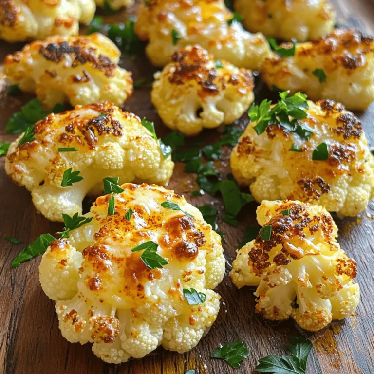 - 1 großer Kopf Blumenkohl - 4 Knoblauchzehen - 60 ml Olivenöl - 50 g geriebener Parmesan-Käse - 1 Teelöffel Knoblauchpulver - 1 Teelöffel Zwiebelpulver - 1/2 Teelöffel geräuchertes Paprikapulver - Salz und Pfeffer nach Geschmack - Frische Petersilie, gehackt Blumenkohl ist der Star in diesem Rezept. Ich liebe es, ihn zu rösten. Der Blumenkohl hat eine tolle Textur. Durch das Rösten wird er weich, aber auch knusprig. Er bekommt einen tiefen, reichen Geschmack. Der Knoblauch ist ein wichtiger Teil. Gerösteter Knoblauch hat eine süße Note. Ich benutze frische Knoblauchzehen. Das macht den Geschmack noch besser. Zusammen mit dem Olivenöl sorgt er für eine schöne Marinade. Parmesan-Käse bringt eine salzige Tiefe. Er schmilzt beim Rösten und wird goldbraun. Die Gewürze, wie Knoblauchpulver und Zwiebelpulver, geben zusätzlichen Geschmack. Das geräucherte Paprikapulver fügt eine rauchige Note hinzu, die einfach köstlich ist. Am Ende bestreue ich den Blumenkohl mit frischer Petersilie. Sie bringt frische Farbe und Geschmack. So wird das Gericht nicht nur lecker, sondern auch schön anzusehen. Für die genauen Mengen und Schritte, siehe das Full Recipe. Zuerst teile ich den Blumenkohl in kleine Röschen. Diese Stücke sollten gleich groß sein, damit sie gleichmäßig garen. Dann hacke ich den Knoblauch fein. Frischer Knoblauch gibt dem Gericht einen tollen Geschmack. In einer großen Schüssel vermenge ich das Olivenöl mit dem gehackten Knoblauch, dem Knoblauchpulver, dem Zwiebelpulver und dem geräucherten Paprikapulver. Ich füge auch Salz und Pfeffer hinzu, um das Ganze abzurunden. Dann gebe ich die Blumenkohlröschen in die Schüssel. Ich vermische alles gut, bis jedes Röschen gleichmäßig mit der Mischung bedeckt ist. Ich lege die marinierten Blumenkohlröschen auf ein Backblech. Dabei achte ich darauf, dass sie nicht übereinander liegen. So rösten sie besser. Dann schiebe ich das Blech in den vorgeheizten Ofen. Nach 20 Minuten nehme ich das Blech heraus und streue den geriebenen Parmesan gleichmäßig über den Blumenkohl. Ich schiebe es wieder in den Ofen für weitere 10 Minuten. Der Blumenkohl sollte zart sein und der Käse goldbraun und sprudelnd. Schließlich garnieren ich den Blumenkohl mit frischer, gehackter Petersilie. Um die besten Röstaromen zu erreichen, ist die Temperatur entscheidend. Ich empfehle dir, den Ofen auf 220°C (425°F) vorzuheizen. Diese Hitze sorgt für eine schöne Bräunung. Röste den Blumenkohl etwa 20 Minuten, dann rühre ihn um. So wird alles gleichmäßig gar. Frische Zutaten sind ein weiterer Schlüssel zu einem köstlichen Gericht. Verwende frischen Blumenkohl und frischen Knoblauch. Sie bringen mehr Geschmack. Das macht dein Gericht lebendig und lecker. Du kannst mit der Rezeptur spielen. Füge andere Gemüsesorten hinzu, wie Karotten oder Brokkoli. Diese bringen Farbe und neue Aromen. Außerdem kannst du den Käse tauschen. Probiere einen anderen Hartkäse oder sogar veganen Käse. So passt das Rezept besser zu deinen Vorlieben oder diätetischen Bedürfnissen. Serviere den Blumenkohl mit verschiedenen Beilagen. Ein einfacher Joghurt-Dip passt gut dazu. Auch ein frischer Salat ergänzt das Gericht. Kombiniere den Blumenkohl mit Fleisch oder Fisch. Hähnchenbrust oder Lachs sind tolle Optionen. So wird das Gericht zu einer vollwertigen Mahlzeit. Für das komplette Rezept schau dir den [Full Recipe] an. {{image_4}} Für eine vegane Version des Gerichts können Sie Käse aus Nüssen verwenden. Viele Geschäfte bieten vegane Käseoptionen an. Diese Käse sind oft aus Cashews oder Mandeln gemacht. Alternativ können Sie auch ganz auf Käse verzichten. Ein einfaches Topping aus Kürbiskernen oder Sonnenblumenkernen sorgt für einen knusprigen Biss. Rösten Sie die Kerne leicht an, um den Geschmack zu intensivieren. Um asiatische Aromen hinzuzufügen, probieren Sie Sojasauce. Diese Sauce passt gut zu Knoblauch und Blumenkohl. Mischen Sie die Sojasauce mit etwas Sesamöl für zusätzlichen Geschmack. Für italienische Aromen verwenden Sie getrocknete Kräuter wie Oregano oder Thymian. Diese Kräuter geben dem Gericht einen mediterranen Touch. Nutzen Sie saisonales Gemüse, um das Gericht anzupassen. Im Frühling können Sie Spargel oder Erbsen hinzufügen. Im Herbst passen geröstete Kürbisstücke gut zu Blumenkohl. Wenn Sie das Rezept für Feiertage verwenden, können Sie die Gewürze anpassen. Fügen Sie zum Beispiel etwas Zimt oder Muskatnuss hinzu, um eine festliche Note zu erreichen. Das Rezept für gerösteten Knoblauch Parmesan Blumenkohl ist einfach und flexibel. Es erlaubt Ihnen, kreativ zu sein und verschiedene Geschmäcker zu erkunden. Gerösteter Knoblauch Parmesan Blumenkohl bleibt im Kühlschrank frisch. Lagern Sie ihn in einem luftdichten Behälter. Er hält sich etwa 3 bis 5 Tage. Achten Sie darauf, dass der Blumenkohl vollständig abgekühlt ist, bevor Sie ihn wegstellen. Dies verhindert, dass er matschig wird. Um Blumenkohl einzufrieren, lassen Sie ihn zuerst abkühlen. Teilen Sie ihn in Portionen. Legen Sie die Portionen in gefriergeeignete Beutel. Drücken Sie die Luft heraus, bevor Sie sie verschließen. So bleibt der Blumenkohl bis zu 3 Monate frisch. Zum Wiederaufwärmen, nehmen Sie ihn aus dem Gefrierfach und lassen ihn im Kühlschrank auftauen. Erhitzen Sie ihn dann im Ofen oder in der Mikrowelle. Verwenden Sie übrig gebliebenen Blumenkohl für neue Gerichte. Mischen Sie ihn in einem Salat oder in einer Suppe. Sie können ihn auch zu einer leckeren Blumenkohl-Pizza verarbeiten. Fügen Sie einfach den Blumenkohl als Basis hinzu. So haben Sie gleich zwei köstliche Gerichte aus einem Rezept. Die Zubereitung dauert insgesamt 40 Minuten. Du benötigst 10 Minuten für die Vorbereitung und 30 Minuten für das Rösten. Diese schnelle Zeit macht das Gericht perfekt für ein schnelles Abendessen oder eine Beilage. Ja, du kannst das Rezept leicht ändern. Für vegetarische Optionen kannst du den Parmesan durch einen veganen Käse ersetzen. Wenn du glutenfrei bist, achte darauf, dass die Gewürze frei von Gluten sind. Du kannst auch andere Gewürze hinzufügen, um neue Aromen zu entdecken. Roasted Garlic Parmesan Cauliflower passt gut zu vielen Gerichten. Du kannst es als Beilage zu Fleisch oder Fisch servieren. Auch als Snack mit einem Dip ist es köstlich. Garniere es mit frischer Petersilie für einen schönen Look. Blumenkohl ist sehr gesund. Er ist reich an Vitaminen C und K. Zudem enthält er viele Ballaststoffe, die gut für die Verdauung sind. Blumenkohl hat auch Antioxidantien, die helfen, deine Zellen zu schützen. Es ist low-carb und somit ideal für viele Diäten. Dieses Rezept für gerösteten Blumenkohl mit Knoblauch und Parmesan bietet viel Geschmack. Von den Hauptzutaten bis zu tollen Tipps und Variationen hast du alle Infos. Die Anleitung führt einfach zur perfekten Beilage oder zum Hauptgericht. Denke daran, den Blumenkohl frisch zu halten und kreativ mit Gewürzen zu sein. Nutze die Reste für neue Gerichte. So wird dieses Rezept ein häufiges Highlight auf deinem Tisch. Probiere es aus und genieße die köstlichen Aromen!