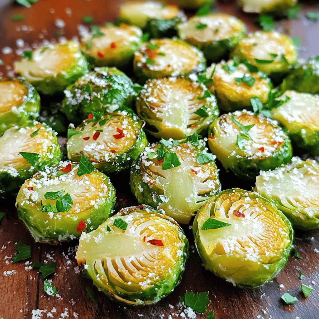 - 450 g Rosenkohl - 60 g ungesalzene Butter - 4 Zehen Knoblauch - 1 Esslöffel Olivenöl - 1 Teelöffel Salz - 0,5 Teelöffel schwarzer Pfeffer - 0,5 Teelöffel rote Pfefferflocken (optional) - 1 Esslöffel Zitronensaft - 30 g geriebener Parmesan Die Hauptzutaten sind einfach und frisch. Der Rosenkohl bringt einen tollen Geschmack. Die Butter sorgt für eine reichhaltige Basis. Der Knoblauch gibt das besondere Aroma. Die Gewürze und Öle sind wichtig für das perfekte Gericht. Das Olivenöl hilft beim Rösten. Salz und Pfeffer bringen den Geschmack hervor. Fügen Sie die roten Pfefferflocken hinzu, wenn Sie es scharf mögen. Die zusätzlichen Zutaten sind der Geheimtipp. Der Zitronensaft bringt Frische. Der Parmesan fügt eine leckere, cremige Note hinzu. Für die komplette Anleitung schauen Sie sich das Rezept für Crispy Garlic Butter Rosenkohl an. Heizen Sie Ihren Ofen auf 220°C vor. Das ist wichtig, damit die Röschen knusprig werden. Nehmen Sie 450 g Rosenkohl und schneiden Sie sie in der Mitte durch. Geben Sie sie in eine große Schüssel. Fügen Sie 1 Esslöffel Olivenöl, 1 Teelöffel Salz und 0,5 Teelöffel schwarzer Pfeffer hinzu. Mischen Sie alles gut, damit die Röschen gleichmäßig gewürzt sind. Verteilen Sie die gewürzten Rosenkohlhälften auf einem Backblech. Stellen Sie sicher, dass die Schnittflächen nach unten zeigen. Dadurch werden die Röschen knusprig. Rösten Sie die Röschen im Ofen für 20-25 Minuten. Schütteln Sie das Blech nach der Hälfte der Zeit. So bräunen die Röschen gleichmäßig. Während die Rosenkohlhälften rösten, nehmen Sie 60 g ungesalzene Butter. Lassen Sie sie in einem kleinen Topf bei mittlerer Hitze schmelzen. Fügen Sie 4 Zehen fein gehackten Knoblauch hinzu. Braten Sie den Knoblauch 1-2 Minuten an, bis er goldbraun wird. Achten Sie darauf, dass er nicht verbrennt. Wenn die Röschen fertig sind, nehmen Sie das Blech aus dem Ofen. Träufeln Sie sofort die Knoblauchbutter über die heißen Röschen. Mischen Sie alles vorsichtig, damit die Röschen gleichmäßig bedeckt sind. Fügen Sie 1 Esslöffel Zitronensaft und 30 g geriebenen Parmesan hinzu. Mischen Sie erneut, damit alles gut vermischt ist. Um knusprigen Rosenkohl zu erreichen, sollten Sie einige einfache Tipps beachten: - Rosenkohl gut trocknen: Nach dem Waschen den Rosenkohl gut abtrocknen. Feuchtigkeit macht ihn weich. - Schnell und heiß rösten: Die hohe Temperatur hilft, die Röschen knusprig zu machen. 220°C sind perfekt. - Vermeidung von Überfüllung des Backblechs: Legen Sie die Röschen in einer einzigen Schicht aus. Zu viele Röschen auf dem Blech erzeugen Dampf und verhindern die Knusprigkeit. Variationen der Gewürze machen viel aus. Hier sind einige Ideen: - Geräucherter Paprika: Fügen Sie eine Prise geräucherten Paprika hinzu. Das gibt einen tollen Geschmack. - Kräuter: Thymian oder Rosmarin passen gut zu Rosenkohl. Sie bringen frische Aromen. Sie können auch ergänzende Zutaten hinzufügen: - Speck: Knusprig gebratener Speck bringt einen herzhaften Geschmack. - Nüsse: Mandeln oder Walnüsse fügen Crunch und Nährstoffe hinzu. Einfach grob hacken und unterrühren. Eine schöne Präsentation macht den Unterschied. Hier sind einige Vorschläge: - Serviervorschläge: Servieren Sie die knusprigen Rosenkohlhälften auf einem großen Teller. Streuen Sie etwas zusätzlichen Parmesan darüber. Das sieht toll aus. - Garnierungsoptionen: Frische Petersilie gibt Farbe und einen frischen Geschmack. Einfach hacken und darüber streuen. Mit diesen Tipps gelingt Ihnen der perfekte Crispy Garlic Butter Rosenkohl. Für das vollständige Rezept schauen Sie sich [Full Recipe] an. {{image_4}} Eine tolle Option für den Parmesan ist Hefeflocken. Diese geben den gleichen umami Geschmack. Du kannst auch einen veganen Käse verwenden. Für die Butter kannst du Pflanzenöl oder Margarine nutzen. So bleibt das Gericht lecker und passt zu deinen Wünschen. Balsamico-Essig bringt eine süße Note. Träufle ihn einfach über die Rosenkohlhälften vor dem Rösten. Frische Kräuter wie Thymian oder Rosmarin machen den Geschmack noch besser. Einfach ein paar Blätter hacken und in die Mischung geben. Kombiniere die Crispy Garlic Butter Brussels mit anderen Gemüsesorten. Karotten oder Süßkartoffeln passen gut dazu. Du kannst auch eine Beilage wie Quinoa oder Reis servieren. Diese Ideen erweitern dein Gericht und machen es noch schmackhafter. Um die Reste von Crispy Garlic Butter Brussels richtig zu lagern, legen Sie sie in einen luftdichten Behälter. Achten Sie darauf, dass die Röschen vollständig abgekühlt sind, bevor Sie sie verpacken. So bleibt der Geschmack erhalten. Lagern Sie die Reste im Kühlschrank. Sie halten sich dort bis zu drei Tage. Für die beste Knusprigkeit entfernen Sie die Röschen von der Butter. Wickeln Sie sie in Alufolie, um Feuchtigkeit zu vermeiden. Legen Sie sie dann in einen luftdichten Behälter. So bleiben sie frisch und knusprig. Um die Reste aufzuwärmen, nutzen Sie den Ofen. Heizen Sie den Ofen auf 200°C vor. Legen Sie die Röschen auf ein Backblech. Rösten Sie sie für etwa 10-15 Minuten. So werden sie wieder knusprig. Vermeiden Sie es, die Röschen in der Mikrowelle zu erwärmen. Das macht sie matschig. Achten Sie darauf, die Röschen gleichmäßig zu verteilen, damit sie gleichmäßig warm werden. Die zubereiteten Rosenkohlhälften sind im Kühlschrank bis zu drei Tage haltbar. Achten Sie darauf, die Reste gut zu lagern. Um Verderb zu erkennen, schauen Sie nach Anzeichen von Schimmel oder einem unangenehmen Geruch. Wenn die Röschen weich oder verfärbt sind, entsorgen Sie sie. So bleibt Ihr Essen sicher und lecker. Um matschigen Rosenkohl zu vermeiden, gibt es einige einfache Tipps. Zuerst sollten Sie die Röschen gut abtrocknen. Nach dem Waschen bleibt oft Wasser zurück, das beim Rösten Dampf erzeugt. Das macht die Röschen weich. Hier sind einige Vorbehandlungstipps: - Rosenkohl halbieren: Diese Methode erhöht die Oberfläche und sorgt für mehr Knusprigkeit. - Öl gleichmäßig verteilen: Verwenden Sie genug Olivenöl, um jedes Röschen zu bedecken. - Genügend Platz: Legen Sie die Röschen in einer einzigen Schicht auf das Backblech. Überfüllung führt zu einem dampfenden Effekt. Ja, Sie können Crispy Garlic Butter Brussels einfrieren. Dies ist eine gute Möglichkeit, Reste zu nutzen. Befolgen Sie diese Schritte zum Einfrieren: - Abkühlen lassen: Lassen Sie den Rosenkohl auf Raumtemperatur abkühlen. - In Behälter geben: Füllen Sie die Portionen in luftdichte Behälter oder Gefrierbeutel. - Beschriften: Vergessen Sie nicht, das Datum auf den Behältern zu notieren. Zum Wiederaufwärmen: - Im Ofen: Heizen Sie den Ofen auf 180°C. Verteile die gefrorenen Röschen auf einem Backblech und rösten Sie sie für 15-20 Minuten. - Achten Sie auf die Knusprigkeit: Überprüfen Sie regelmäßig, damit sie nicht matschig werden. Crispy Garlic Butter Brussels sind vielseitig und passen gut zu vielen Gerichten. Hier sind einige Vorschläge: - Hauptgerichte: Servieren Sie sie zu gebratenem Hähnchen oder Lachs. - Beilagen: Sie harmonieren hervorragend mit Kartoffelpüree oder Quinoa. - Salate: Mischen Sie sie in einen frischen Salat für extra Geschmack und Textur. Diese Kombinationen machen jede Mahlzeit schmackhaft und interessant. Für das vollständige Rezept besuchen Sie bitte den Bereich "Full Recipe". Rosenkohl mit Knoblauchbutter ist einfach und lecker. Du hast die Hauptzutaten und Schritte kennengelernt, um köstlichen Rosenkohl zuzubereiten. Die Tipps helfen dir, perfekte Texturen und Aromen zu erreichen. Variationen erlauben dir, kreativ zu sein und deinen Rosenkohl anzupassen. Vergiss nicht, die Reste richtig zu lagern. So bleiben sie knusprig und frisch. Probiere die Ideen aus, um deine Mahlzeiten zu verfeinern. Viel Spaß beim Kochen!