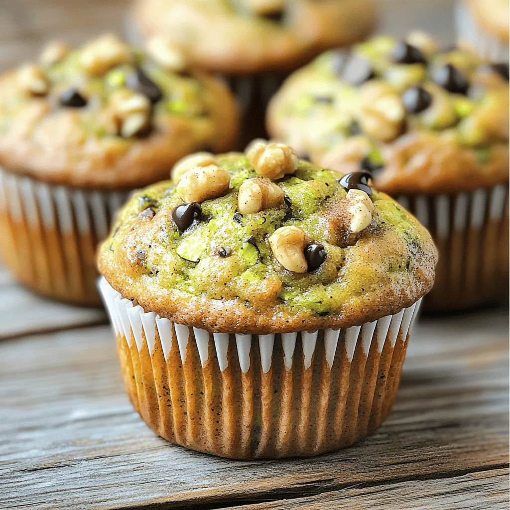 Die Zutaten für gesunde Zucchini Muffins sind einfach und leicht zu finden. Sie brauchen: - 1 ½ Tassen geriebene Zucchini (ca. 1 mittelgroße Zucchini) - 1 Tasse Vollkornmehl - ½ Tasse Haferflocken - ½ Teelöffel Backpulver - ½ Teelöffel Natron - ½ Teelöffel gemahlener Zimt - ¼ Teelöffel Muskatnuss - ¼ Teelöffel Salz - 2 große Eier - ½ Tasse Honig oder Ahornsirup - ⅓ Tasse ungesüßtes Apfelmus - 1 Teelöffel Vanilleextrakt - ½ Tasse Walnüsse, gehackt (optional) - ½ Tasse Zartbitterschokoladenstückchen (optional) Diese Zutaten sorgen für Geschmack und Nährstoffe. Zucchini bringt Feuchtigkeit und Vitamine. Vollkornmehl gibt Ballaststoffe und macht die Muffins gesund. Wählen Sie frische Zucchini für beste Ergebnisse. Achten Sie auf: - Glatte Haut ohne Flecken - Feste Textur - Helle Farbe Die Zucchini sollte nicht zu groß sein, da sie dann wässrig wird. Eine mittelgroße Zucchini ist ideal. Sie gibt genug Feuchtigkeit, ohne den Teig zu verwässern. Suchen Sie nach gesünderen Alternativen zu Zucker und Mehl. Statt Zucker können Sie Honig oder Ahornsirup verwenden. Diese Optionen sind natürlich und süß. Für das Mehl können Sie auch Mandelmehl oder Kokosmehl ausprobieren. Diese Alternativen sind glutenfrei und bieten neue Geschmäcker. Für mehr Details schauen Sie sich bitte das Full Recipe an. Zuerst heize den Ofen auf 175°C vor. Du musst sicherstellen, dass die Muffinform bereit ist. Lege Papierförmchen in die Mulden oder fette sie leicht ein. So kleben die Muffins nicht fest. Wenn du ein gutes Muffinblech hast, wird das Ergebnis noch besser. Es ist wichtig, dass die Muffins gleichmäßig backen. Nimm eine mittlere Schüssel und gebe die geriebene Zucchini hinein. Füge dann den Honig oder Ahornsirup, die Eier, das Apfelmus und den Vanilleextrakt hinzu. Rühre alles gut um, bis du eine glatte Masse hast. Diese feuchten Zutaten bringen den Muffins Geschmack und Feuchtigkeit. Die Zucchini sorgt dafür, dass die Muffins nicht zu trocken werden und gibt eine tolle Textur. In einer großen Schüssel vermische das Vollkornmehl, die Haferflocken, das Backpulver, das Natron, die Gewürze und das Salz. Rühre alles gut durch, damit sich die Zutaten gleichmäßig verteilen. Jetzt gieße die feuchte Mischung langsam in die trockenen Zutaten. Rühre vorsichtig, bis alles gerade so vermischt ist. Achte darauf, den Teig nicht zu übermixen. Das sorgt für lockere Muffins. Wenn du magst, kannst du jetzt die gehackten Walnüsse oder die Schokoladenstückchen unterheben. Verteile den Teig gleichmäßig in die Muffinform und fülle jede Mulde etwa ¾ voll. Backe die Muffins 18-20 Minuten lang. Ein Zahnstocher sollte sauber herauskommen, wenn sie fertig sind. Lass sie kurz im Blech abkühlen, bevor du sie auf ein Kuchengitter legst. Du kannst alle Schritte ganz einfach nach dem [Full Recipe] nachmachen. Um die Muffins saftig zu machen, verwenden Sie frische Zucchini. Zucchini hat viel Wasser. Das hilft den Muffins, nicht trocken zu werden. Reiben Sie die Zucchini gut, und drücken Sie etwas Wasser aus. Sie können auch mehr Apfelmus oder Joghurt hinzufügen. Diese Zutaten bringen Feuchtigkeit und Geschmack. Mischen Sie den Teig nur kurz. Zu viel Mischen macht die Muffins hart und zäh. Rühren Sie die feuchten Zutaten und trockenen Zutaten nur zusammen, bis sie gerade vermischt sind. Kleine Klümpchen sind in Ordnung. Diese Methode sorgt für lockere und luftige Muffins. Backen Sie die Muffins bei 175°C (350°F). Die Backzeit beträgt 18 bis 20 Minuten. Überprüfen Sie mit einem Zahnstocher, ob sie fertig sind. Wenn der Zahnstocher sauber herauskommt, sind sie bereit. Lassen Sie die Muffins nach dem Backen kurz im Blech abkühlen. Danach können Sie sie auf ein Gitter legen. Für das beste Ergebnis, folgen Sie dem [Full Recipe]. {{image_4}} Um gesunde Zucchini Muffins glutenfrei zu machen, wählen Sie glutenfreies Mehl. Ich empfehle eine Mischung aus Mandelmehl und Kokosmehl. Diese Mehle geben den Muffins eine feine Textur. Sie können auch glutenfreie Haferflocken nutzen. Achten Sie darauf, dass die Haferflocken als glutenfrei gekennzeichnet sind. Dieses einfache Ersatzspiel bringt keinen großen Aufwand mit sich. Für vegane Zucchini Muffins ersetzen Sie die Eier durch Chia-Eier oder Leinsamen. Mischen Sie einen Esslöffel Chia-Samen oder gemahlenen Leinsamen mit drei Esslöffeln Wasser. Lassen Sie es fünf Minuten quellen. Ersetzen Sie Honig durch Agavensirup oder Ahornsirup. Diese Zutaten machen die Muffins ebenfalls lecker und saftig. Fügen Sie nach Belieben Zutaten hinzu. Gehackte Walnüsse bringen einen tollen Crunch. Zartbitterschokoladenstückchen machen die Muffins süßer. Trockenfrüchte wie Rosinen oder Cranberries geben einen fruchtigen Geschmack. Mischen Sie etwa ½ Tasse Ihrer Wahl in den Teig. Diese Zusätze machen die Muffins noch interessanter und sättigender. Probieren Sie die verschiedenen Variationen aus und finden Sie Ihre Lieblingskombination! Es gibt viele Möglichkeiten, um die Muffins zu verbessern, also seien Sie kreativ. Schauen Sie sich das Full Recipe an, um alle Details zu erfahren. Um die frisch gebackenen Zucchini Muffins lange lecker zu halten, bewahre sie richtig auf. Lass die Muffins zuerst auf einem Kuchengitter abkühlen. Danach kannst du sie in einen luftdichten Behälter legen. So bleiben sie für bis zu fünf Tage frisch. Wenn du die Muffins länger aufbewahren möchtest, lagere sie im Kühlschrank. Das Einfrieren ist eine tolle Methode, um die Muffins länger zu genießen. Lege die abgekühlten Muffins in einen Gefrierbeutel oder in einen gefrierfesten Behälter. Achte darauf, die Luft herauszudrücken, bevor du sie schließt. So bleiben die Muffins bis zu drei Monate frisch. Wenn du bereit bist, sie zu essen, nimm die Muffins aus dem Gefrierfach und lass sie im Kühlschrank auftauen. Um die Muffins wieder warm und lecker zu machen, gibt es einige einfache Tipps. Du kannst sie für etwa 10–15 Minuten bei 175°C im Ofen aufwärmen. Alternativ kannst du sie auch in der Mikrowelle für 20–30 Sekunden erwärmen. Das macht die Muffins wieder schön weich und schmackhaft. Probiere auch, etwas Butter oder einen Klecks Joghurt daraufzulegen, um den Geschmack zu verbessern. Die Muffins bleiben bei Zimmertemperatur etwa 3 bis 4 Tage frisch. Bewahren Sie sie in einem luftdichten Behälter auf. Im Kühlschrank halten sie bis zu einer Woche. So bleiben sie länger saftig und lecker. Diese Muffins passen gut zu vielen Anlässen. Servieren Sie sie zum Frühstück oder als Snack. Sie sind ideal für Kindergeburtstage oder als gesunde Option beim Brunch. Auch bei einem Picknick sind sie ein Hit. Ihre Freunde und Familie werden sie lieben! Ja, Sie können die Muffins im Voraus backen. Bereiten Sie sie einfach am Vorabend zu. Lagern Sie sie in einem luftdichten Behälter. Sie können sie auch einfrieren, falls Sie sie später genießen möchten. Bei Bedarf einfach aufwärmen. Das Rezept sorgt dafür, dass sie frisch und lecker bleiben. Probieren Sie die Full Recipe für mehr Details! Gesunde Zucchini Muffins sind einfach und lecker. Wir haben die Hauptzutaten besprochen, darunter die besten Zucchini und Alternativen zu Zucker und Mehl. Du hast auch gesehen, wie man die Muffins Schritt für Schritt zubereitet. Tipps wie saftige Muffins und optimale Backzeiten helfen dir sicher. Variationen wie glutenfreie oder vegane Muffins erweitern deine Optionen. Mit unseren Lagerungshinweisen bleibst du auf der sicheren Seite. Probiere es aus und genieße deine Mühe! Gesundes Backen macht Spaß und schmeckt gut.