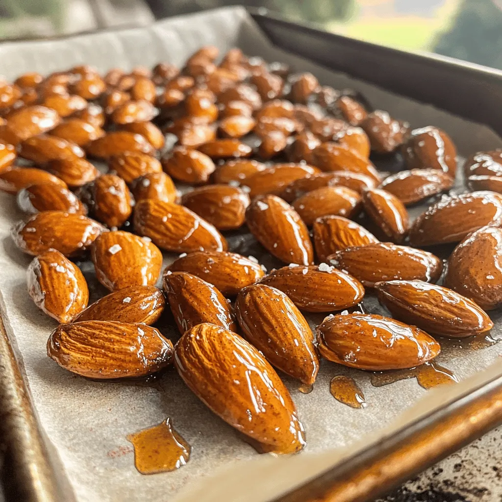 - 2 Tassen rohe Mandeln - 1/4 Tasse reiner Ahornsirup - 1 Esslöffel geschmolzenes Kokosöl - 1 Teelöffel Vanilleextrakt - 1/2 Teelöffel Meersalz - 1/2 Teelöffel gemahlener Zimt - Eine Prise Cayennepfeffer (optional) Die Hauptzutaten für die Maple Roasted Almonds sind einfach, aber sehr wichtig. Rohe Mandeln sind die Basis. Sie sind knusprig und gesund. Der Ahornsirup bringt Süße und einen tollen Geschmack. Das geschmolzene Kokosöl hilft, alles gut zu verbinden. Die Gewürze sind der Schlüssel zu einem besonderen Genuss. Vanilleextrakt sorgt für eine süße Note. Meersalz hebt den Geschmack der Mandeln hervor und gibt einen tollen Kontrast zur Süße. Zimt fügt Wärme hinzu und macht die Mandeln noch besser. Wenn du etwas Schärfe magst, ist Cayennepfeffer eine gute Wahl. Er ist optional, aber sehr lecker. Diese Zutaten sind einfach zu finden. Du kannst sie in jedem Supermarkt kaufen. Wenn du mehr Geschmack willst, kannst du auch mit den Gewürzen spielen. Probiere die Full Recipe für mehr Details! - Heize deinen Ofen auf 175 °C (350 °F) vor. - Lege ein Backblech mit Backpapier aus. Das verhindert das Ankleben. - Nimm eine Rührschüssel und kombiniere den Ahornsirup, das geschmolzene Kokosöl und die Gewürze. - Füge die Mandeln hinzu und vermenge alles gut. Achte darauf, dass jede Mandel gut beschichtet ist. - Verteile die Mandeln gleichmäßig auf dem Backblech. - Röste sie für 15-20 Minuten. Rühre die Mandeln nach der Hälfte der Zeit um. So bekommst du eine gleichmäßige Röstung. - Achte darauf, dass sie nicht verbrennen. Nüsse können schnell dunkel werden. Um die besten Ahorn-Röstmandeln zu machen, überwachen Sie die Röstzeit genau. Die Mandeln benötigen etwa 15 bis 20 Minuten im Ofen. Rühren Sie sie nach der Hälfte der Zeit um. So rösten sie gleichmäßig und brennen nicht an. Achten Sie darauf, dass sie goldbraun werden, aber nicht dunkel. Sie können den Geschmack der Mandeln einfach variieren. Fügen Sie beim Rösten zusätzliche Gewürze hinzu. Zum Beispiel können Sie einen Hauch von Paprika für eine pikante Note verwenden. Auch ein bisschen Muskatnuss oder Ingwer kann spannend sein. Die Präsentation macht viel aus. Servieren Sie die gerösteten Mandeln in einer schönen Schüssel. Dekorieren Sie die Schüssel mit frischen Kräutern wie Petersilie oder Minze. Das sieht toll aus und bringt Farbe. Ahorn-Röstmandeln sind vielseitig. Sie können sie als Snack genießen oder in Salaten verwenden. Streuen Sie sie über grünen Salat für einen knusprigen Biss. Auch in Joghurt passen sie gut. Probieren Sie es aus! {{image_4}} Für eine süßere Note kann man Honig oder Agavensirup hinzufügen. Honig macht die Mandeln noch klebriger und süßer. Agavensirup hat einen milden Geschmack und verleiht eine feine Süße. Beide Optionen harmonisieren gut mit dem Ahornsirup. Die Kombination aus diesen Süßungsmitteln bringt die Aromen gut zur Geltung. Experimentiere ruhig mit den Mengen, um deinen perfekten Geschmack zu finden. Wenn du Schokolade magst, probiere Kakaopulver oder Schokoladenstückchen. Kakaopulver gibt einen tiefen, reichen Geschmack. Schokoladenstückchen sorgen für einen süßen Biss. Du kannst beides zusammen verwenden, um eine schokoladige Explosion zu erzielen. Stelle sicher, dass du die Schokolade erst nach dem Rösten hinzufügst. So bleibt sie weich und schmilzt nicht im Ofen. Für eine pikante Variante verwende scharfe Gewürze wie Paprika oder Knoblauchpulver. Diese Gewürze geben den Mandeln einen tollen Kick. Eine Prise Cayennepfeffer ist auch eine Option, wenn du es schärfer magst. Mische die Gewürze gut mit der Ahornmischung, damit der Geschmack gleichmäßig verteilt ist. Diese pikanten Mandeln sind ein echter Snack-Hit und perfekt für Parties. Um die Knusprigkeit der Mandeln zu bewahren, ist es wichtig, sie richtig zu lagern. Verwenden Sie einen luftdichten Behälter. So bleibt die Feuchtigkeit draußen. Lagern Sie die Mandeln an einem kühlen, trockenen Ort. Ein Küchenregal oder eine Vorratskammer sind ideal. Vermeiden Sie direkte Sonne. Hitze kann die Mandeln weich machen. Die gerösteten Mandeln halten sich bis zu zwei Wochen. Achten Sie darauf, sie gut zu verschließen. Wenn Sie die Frische länger erhalten möchten, können Sie die Mandeln auch im Kühlschrank lagern. Dies hilft, sie noch länger knusprig zu halten. Prüfen Sie die Mandeln regelmäßig auf Geruch oder Geschmack. Wenn sie ranzig riechen, sollten Sie sie entsorgen. Diese Tipps helfen Ihnen, den vollen Genuss der Ahorn-Röstmandeln zu erleben. Wenn Sie die Mandeln richtig lagern, bleiben sie köstlich und knackig für jeden Snackmoment. Die Zubereitung von Ahorn-Röstmandeln dauert insgesamt etwa 30 Minuten. Dabei beträgt die Vorbereitungszeit 10 Minuten. Die Kochzeit im Ofen liegt zwischen 15 und 20 Minuten. Fertige Ahorn-Röstmandeln sind in vielen Geschäften erhältlich. Schauen Sie in Bio-Läden oder Supermärkten. Online finden Sie sie auf Plattformen wie Amazon oder spezialisierten Lebensmittel-Webseiten. Achten Sie auf Marken, die hochwertige Zutaten verwenden. Ahorn-Röstmandeln bringen einige gesundheitliche Vorteile mit sich. Mandeln sind reich an gesunden Fetten, Eiweiß und Ballaststoffen. Sie enthalten auch Vitamine wie E und Mineralien wie Magnesium. Der Ahornsirup fügt natürliche Süße hinzu, enthält jedoch Zucker. In Maßen genossen, sind sie ein gesunder Snack. Zusammengefasst haben wir die Zutaten, Schritte und Tipps zur Zubereitung von Ahorn-Röstmandeln behandelt. Du hast gelernt, wie du sie perfekt röstest und variierst. Denke daran, dass die Lagerung wichtig für die Frische ist. Bei der Zubereitung kannst du viele Ideen umsetzen, um dein Zuhause mit diesem leckeren Snack zu füllen. Probiere verschiedene Gewürze aus und finde deine Lieblingsversion! Viel Spaß beim Rosten und Genießen!