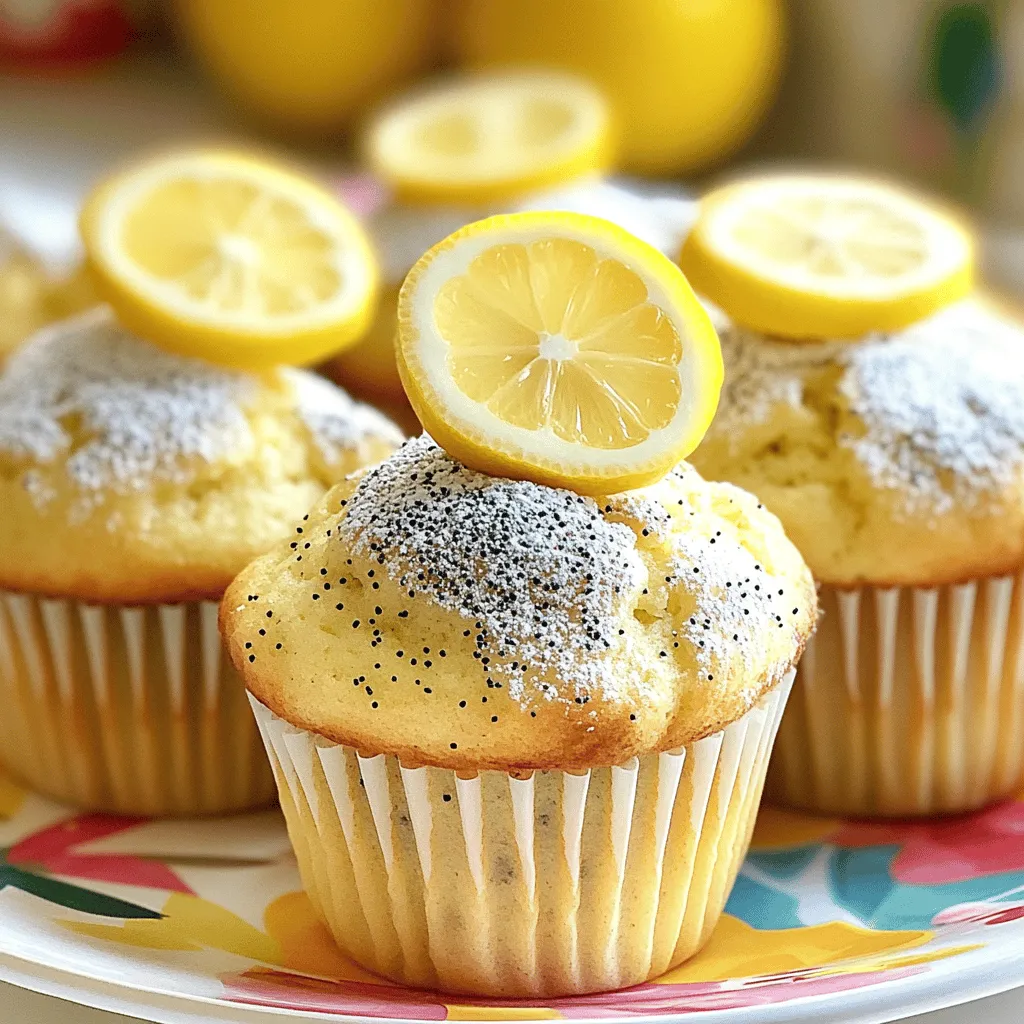 Für die perfekten Zitronen-Mohn-Joghurt-Muffins benötigen Sie: - 1 ½ Tassen Weizenmehl (Type 405) - 1 Teelöffel Backpulver - ½ Teelöffel Natron - ¼ Teelöffel Salz - 1 Esslöffel Mohnsamen - 1 Tasse griechischer Joghurt (natur) - ½ Tasse Zucker (fein) Diese Zutaten sind die Basis für die Muffins. Weizenmehl gibt Struktur, während Backpulver und Natron für die Lockerheit sorgen. Mohnsamen fügen einen tollen Crunch hinzu und Joghurt sorgt für Feuchtigkeit. Zusätzlich brauchen Sie: - 2 große Eier - 2 Esslöffel Zitronenschale (frisch abgerieben) - ¼ Tasse frisch gepresster Zitronensaft - ½ Teelöffel Vanilleextrakt - ¼ Tasse Pflanzenöl Die Eier helfen beim Binden der Zutaten. Zitronenschale und -saft bringen einen frischen Geschmack. Vanilleextrakt fügt eine süße Tiefe hinzu, und Pflanzenöl bringt zusätzliche Feuchtigkeit. Für das vollständige Rezept, sehen Sie sich die [Full Recipe] an. Heize deinen Ofen auf 175 °C vor. Das ist wichtig für das Backen. Lege ein Muffinblech mit Papierförmchen aus oder fette es leicht ein. So bleibt der Teig nicht kleben. Nimm eine große Schüssel. Mische dort 1 ½ Tassen Weizenmehl, 1 Teelöffel Backpulver, ½ Teelöffel Natron, ¼ Teelöffel Salz und 1 Esslöffel Mohnsamen. Rühre alles gut um, damit sich die Zutaten vermischen. In einer anderen Schüssel gib 1 Tasse griechischen Joghurt, ½ Tasse Zucker, 2 große Eier, 2 Esslöffel Zitronenschale, ¼ Tasse frisch gepressten Zitronensaft, ½ Teelöffel Vanilleextrakt und ¼ Tasse Pflanzenöl. Rühre diese Mischung, bis sie glatt ist. Füge die trockenen Zutaten nach und nach zu den nassen Zutaten hinzu. Rühre vorsichtig um, bis alles gerade so vermischt ist. Achte darauf, nicht zu übermixen. Ein paar kleine Klümpchen sind okay. Verteile den Teig gleichmäßig auf die vorbereiteten Muffinförmchen. Fülle jedes Förmchen etwa bis zu 2/3. Backe die Muffins für 18-20 Minuten. Ein Zahnstocher sollte sauber herauskommen, wenn du ihn in die Mitte steckst. Lass die Muffins 5 Minuten im Blech abkühlen. Dann lege sie auf ein Kuchengitter, damit sie ganz auskühlen können. Für das vollständige Rezept besuche bitte die [Full Recipe]. Um den besten Teig für deine Muffins zu bekommen, musst du das Übermixen vermeiden. Rühre die Zutaten nur so lange, bis sie gerade vermischt sind. Ein paar kleine Klümpchen sind in Ordnung. Wenn du zu lange rührst, werden die Muffins hart. Eine lockere Textur gibt den Muffins die perfekte Leichtigkeit. Die Backzeit für die Muffins liegt bei 18 bis 20 Minuten bei 175 °C. Um sicherzustellen, dass sie fertig sind, stecke einen Zahnstocher in die Mitte eines Muffins. Wenn er sauber herauskommt, sind die Muffins bereit. Lass die Muffins nach dem Backen fünf Minuten im Blech abkühlen, bevor du sie auf ein Gitter legst. So bleiben sie schön fluffig. Präsentiere die Muffins auf einem bunten Teller. Bestäube sie mit Puderzucker für einen süßen Look. Eine dünne Zitronenscheibe auf jedem Muffin macht sie noch frischer. Diese Muffins passen gut zu Tee oder Kaffee. Sie sind auch ideal für einen Brunch oder als Snack für zwischendurch. {{image_4}} Ich liebe es, mit verschiedenen Joghurtarten zu experimentieren. Du kannst auch griechischen Joghurt verwenden, um mehr Cremigkeit zu erreichen. Wenn du keinen Joghurt magst, probiere stattdessen Apfelmus. Bei den Mehlsorten kannst du Vollkornmehl für mehr Ballaststoffe wählen. Achte darauf, die Flüssigkeitsmenge leicht anzupassen, da Vollkornmehl mehr Feuchtigkeit aufnimmt. Um die Muffins interessanter zu machen, füge getrocknete Cranberries oder Schokoladenstückchen hinzu. Diese Zutaten bringen neue Geschmäcker und Texturen. Nüsse wie Mandeln oder Walnüsse geben einen tollen Crunch. Du kannst sogar eine Kombination aus all diesen Zutaten verwenden, um deine eigene Kreation zu machen. Wenn du glutenfrei backen möchtest, kannst du eine glutenfreie Mehlmischung verwenden. Achte darauf, dass sie die gleichen Eigenschaften wie Weizenmehl hat. Viele Marken bieten solche Mischungen an, die du einfach eins zu eins ersetzen kannst. Du kannst auch Mandelmehl oder Kokosmehl für einen anderen Geschmack ausprobieren. Diese Optionen sind gesund und lecker. Um Ihre Zitronen-Mohn-Joghurt-Muffins frisch zu halten, lagern Sie sie bei Raumtemperatur. Legen Sie die Muffins in einen luftdichten Behälter. So bleiben sie weich und lecker. Vermeiden Sie es, sie im Kühlschrank zu lagern. Die Kälte kann die Textur verändern und sie trocken machen. Wenn Sie die Muffins nach ein paar Tagen essen, überprüfen Sie sie auf Frische. Wenn Sie Muffins für später aufbewahren möchten, frieren Sie sie ein. Lassen Sie die Muffins zuerst vollständig auskühlen. Wickeln Sie sie dann einzeln in Frischhaltefolie. Legen Sie die eingewickelten Muffins in einen Gefrierbeutel. So bleiben sie bis zu drei Monate frisch. Zum Auftauen legen Sie sie einfach bei Raumtemperatur oder in die Mikrowelle. Die Muffins sind bei Raumtemperatur etwa drei bis fünf Tage haltbar. Achten Sie darauf, sie schnell zu genießen, um den besten Geschmack zu erleben. Wenn Sie sie eingefroren haben, verbrauchen Sie sie innerhalb von drei Monaten für die beste Qualität. Diese Muffins sind perfekt für ein schnelles Frühstück oder einen Snack zwischendurch. Die Muffins bleiben bei Raumtemperatur etwa drei bis vier Tage frisch. Lagern Sie sie in einem luftdichten Behälter. So bleibt die Feuchtigkeit erhalten und sie schmecken köstlich. Wenn Sie sie länger aufbewahren möchten, legen Sie die Muffins in den Kühlschrank. Dort halten sie bis zu einer Woche. Ja, Sie können die Muffins leicht vegan zubereiten. Ersetzen Sie die Eier durch Leinsamen oder Chiasamen. Mischen Sie einfach einen Esslöffel Leinsamen mit drei Esslöffeln Wasser und lassen Sie es etwa fünf Minuten quellen. Für den Joghurt können Sie pflanzliche Alternativen verwenden. So bleiben die Muffins lecker und saftig. Falls der Teig zu trocken ist, fügen Sie einen Esslöffel Joghurt oder Wasser hinzu. Rühren Sie gut um. Wenn das nicht hilft, auch etwas mehr Öl kann die Konsistenz verbessern. Achten Sie darauf, den Teig nicht zu übermixen, da dies die Muffins trocken machen kann. Ja, Sie können die Muffins in anderen Formen backen. Verwenden Sie eine Kastenform oder kleine Auflaufformen. Die Backzeit kann sich jedoch ändern. Prüfen Sie die Muffins nach etwa 25 Minuten. Ein Zahnstocher sollte sauber herauskommen. So finden Sie die beste Backzeit für Ihre Form. Die Zutaten für die Muffins sind einfach und vielseitig. Wir haben einen klaren Plan mit Schritt-für-Schritt-Anleitungen, um perfekte Muffins zu backen. Die Tipps helfen dir, tolle Ergebnisse zu erzielen. Variiere die Rezepte nach deinem Geschmack und halte die Muffins frisch für eine lange Zeit. Denke daran, die Lagerung ist wichtig, damit sie lecker bleiben. Mit diesen Informationen kannst du keine Fehler machen. Du bist nun bereit, deine eigenen köstlichen Muffins zu backen!