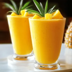 Für den Mango-Ananas-Smoothie benötigst du einige frische Zutaten. Diese sind wichtig für den Geschmack. Hier sind die Hauptzutaten: - 1 reife Mango, geschält und gewürfelt - 1 Tasse frische Ananasstücke - 1 reife Banane - 1 Tasse Kokosnussmilch (oder Mandelmilch) - 1 Esslöffel Honig oder Ahornsirup (nach Geschmack anpassen) - 1/2 Teelöffel Vanilleextrakt - 1/2 Tasse Eiswürfel Diese Zutaten sorgen für einen tropischen Genuss. Die Mango bringt Süße, während die Ananas Frische hinzufügt. Die Banane sorgt für eine cremige Textur. Du kannst den Smoothie noch weiter verfeinern. Hier sind einige zusätzliche Zutaten, die du verwenden kannst: - Ein Spritzer Limettensaft für eine saftige Note - Eine Prise Zimt für Wärme - Ein paar frische Minzblätter für Frische Diese Zutaten helfen, den Geschmack zu variieren. Sie geben deinem Smoothie eine persönliche Note. Wenn du die besten Ergebnisse erzielen möchtest, achte auf die Qualität der Zutaten. Hier sind einige Tipps: - Wähle reife, saftige Mangos und Ananas. Sie bringen den besten Geschmack. - Nutze frische Kokosnussmilch, wenn möglich. Das verbessert die Cremigkeit. - Verwende Bio-Zutaten, um Pestizide zu vermeiden und frische Aromen zu genießen. Mit diesen hochwertigen Zutaten wird dein Mango-Ananas-Smoothie zum Hit. Du wirst die Freude am Geschmack spüren! Um den besten Mango-Pineapple-Smoothie zu machen, bereite deine Zutaten vor. Du brauchst eine reife Mango, frische Ananas und eine Banane. Schäle die Mango und schneide sie in kleine Stücke. Die Ananas kannst du in Würfel schneiden. Achte darauf, dass alle Stücke gleich groß sind. So pürieren sie gleichmäßig. Das macht den Smoothie cremig und lecker. Jetzt ist es Zeit, alles in den Mixer zu geben. Beginne mit der Mango, gefolgt von den Ananasstücken und der Banane. Füge die Kokosnussmilch hinzu, um einen reichhaltigen Geschmack zu bekommen. Wenn du es süß magst, gib einen Esslöffel Honig oder Ahornsirup dazu. Ein bisschen Vanilleextrakt rundet den Geschmack ab. Vergiss nicht die Eiswürfel! Sie kühlen den Smoothie. Mixe alles auf hoher Stufe, bis eine glatte Mischung entsteht. Wenn nötig, kratze die Seiten des Mixers ab, um alles gut zu vermischen. Die Konsistenz ist wichtig für einen tollen Smoothie. Wenn er zu dick ist, füge mehr Kokosnussmilch hinzu. Ist er zu dünn? Mehr Eiswürfel können helfen. Probiere den Smoothie, um die Süße zu testen. Füge nach Belieben mehr Honig oder Sirup hinzu. Gieße den Smoothie in gekühlte Gläser und genieße sofort. Für das beste Aroma solltest du ihn frisch servieren. Nutze das Rezept, um diesen tropischen Genuss zu probieren! Beim Mixen eines Mango-Ananas-Smoothies machen viele Leute einige Fehler. Ein häufiger Fehler ist, die Früchte nicht richtig vorzubereiten. Achten Sie darauf, dass die Mango und die Ananas in kleine Stücke geschnitten sind. So können sie leichter püriert werden. Ein weiterer Fehler ist, zu viel oder zu wenig Flüssigkeit hinzuzufügen. Die richtige Menge macht den Smoothie cremig und nicht zu dünn. Es gibt verschiedene Wege, den Mango-Ananas-Smoothie anzupassen. Mögen Sie es süßer? Fügen Sie mehr Honig oder Ahornsirup hinzu. Möchten Sie etwas mehr Frische? Probieren Sie frische Minze oder Limettensaft. Wenn Sie es nahrhafter wollen, können Sie auch Chiasamen oder Haferflocken hinzufügen. Diese Optionen machen den Smoothie noch gesünder und leckerer. Die richtige Technik kann einen großen Unterschied machen. Beginnen Sie mit den flüssigen Zutaten im Mixer. Das hilft, die festen Zutaten besser zu pürieren. Mixen Sie zuerst kurz auf niedriger Stufe, um die Zutaten zu vermengen. Danach erhöhen Sie die Geschwindigkeit. Wenn der Smoothie nicht glatt ist, halten Sie an und kratzen Sie die Seiten des Mixers ab. So stellen Sie sicher, dass alles gut vermischt ist. Mixen Sie weiter, bis der Smoothie die perfekte cremige Konsistenz hat. {{image_4}} Wenn Sie eine vegane Version des Mango-Ananas-Smoothies möchten, gibt es einfache Alternativen. Statt Honig können Sie Ahornsirup oder Agavendicksaft verwenden. Diese Süßstoffe sind pflanzlich und schmecken gut. Für die Milch wählen Sie Mandelmilch oder Hafermilch. Diese Optionen sind cremig und lecker. Fügen Sie Superfoods hinzu, um Ihren Smoothie noch gesünder zu machen. Chiasamen sind eine tolle Wahl. Sie sind reich an Ballaststoffen und Omega-3-Fettsäuren. Auch Spinat passt gut dazu. Er liefert viele Vitamine und Mineralien. Ein Löffel Proteinpulver kann ebenfalls nützlich sein. Es gibt Ihnen Energie und hält lange satt. Es gibt viele weitere tropische Smoothie-Rezepte, die Sie ausprobieren können. Ein Papaya-Bananen-Smoothie ist eine fruchtige Wahl. Mischen Sie einfach 1 Tasse Papaya mit einer Banane und Kokoswasser. Ein anderes Rezept ist der Kiwi-Ananas-Smoothie. Mixen Sie 1 Tasse Ananas mit 2 Kiwis und etwas Orangensaft für einen frischen Geschmack. Für das vollständige Rezept des Mango-Ananas-Smoothies und weitere Ideen schauen Sie sich die [Full Recipe] an. Um deinen Mango-Ananas-Smoothie frisch zu halten, fülle ihn in einen luftdichten Behälter. Das hilft, den Geschmack zu bewahren. Du kannst auch ein Glas mit Schraubverschluss verwenden. Achte darauf, den Behälter gut zu verschließen. So bleibt der Smoothie länger lecker. Im Kühlschrank hält sich der Smoothie etwa 1 bis 2 Tage. Nach dieser Zeit könnte sich die Konsistenz ändern. Der Smoothie wird dicker oder trennt sich. Rühre ihn einfach gut um, bevor du ihn genießt. Wenn du den Smoothie länger aufbewahren möchtest, friere ihn ein. Falls du Reste hast, denke daran, sie kreativ zu nutzen. Du kannst den Smoothie als Zutat in einem Joghurt verwenden. Er passt auch gut in Pudding oder als Grundlage für ein Dessert. Wenn er gefroren ist, wird er zu einem leckeren Sorbet. Das macht Reste wieder spannend und lecker. Ein Mango-Ananas-Smoothie ist sehr gesund. Er enthält viele Vitamine und Mineralien. Mangos sind reich an Vitamin C. Sie stärken das Immunsystem. Ananas hat Enzyme, die die Verdauung fördern. Diese Früchte liefern auch Ballaststoffe. Sie helfen, den Körper gut zu ernähren. Der Smoothie ist außerdem kalorienarm, wenn Sie keinen Zucker hinzufügen. Sie können ihn also ohne schlechtes Gewissen genießen. Ja, gefrorene Früchte sind eine tolle Option. Sie machen den Smoothie schön kühl und cremig. Sie sind oft auch günstiger. Achten Sie darauf, dass die Früchte ohne Zuckerzusatz sind. Sie können gefrorene Mangos und Ananas verwenden. Das gibt Ihrem Smoothie den gleichen guten Geschmack. Und das Beste? Sie müssen keine Eiswürfel hinzufügen! Es gibt viele Alternativen zur Kokosnussmilch. Sie können Mandelmilch nutzen, wenn Sie einen nussigen Geschmack mögen. Auch Sojamilch oder Hafermilch sind gute Optionen. Diese Flüssigkeiten halten den Smoothie cremig. Wählen Sie, was Ihnen am besten gefällt. Experimentieren Sie mit verschiedenen Sorten, um neue Geschmackserlebnisse zu entdecken. Ein Mango-Ananas-Smoothie bietet gesunde Zutaten und einfachen Genuss. Wir haben die Hauptzutaten und zusätzliche Optionen betrachtet. Die Schritt-für-Schritt-Anleitung hilft dir, den perfekten Smoothie zu mixen. Tipps und Tricks zeigen häufige Fehler und kreative Variationen. Du kannst auch superleckere Tropen-Smoothies ausprobieren. Denke daran, deine Mischung gut zu lagern, damit sie frisch bleibt. Experimentiere mit verschiedenen Zutaten für mehr Geschmack und Gesundheit. Ein Smoothie kann einfach lecker sein und viele Vorteile bieten. Mach ihn heute und genieße die Frische!