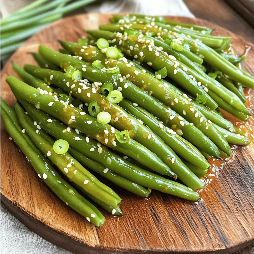 - 450 g frische grüne Bohnen - 3 Esslöffel Honig - 3 Zehen Knoblauch, fein gehackt - 2 Esslöffel Sojasoße - 2 Esslöffel Sesamöl - 1 Esslöffel Reisessig - 1 Teelöffel frisch geriebener Ingwer - Salz und Pfeffer nach Geschmack - Sesamsamen zur Garnierung - Dünn geschnittene Frühlingszwiebeln zur Garnierung Die Zutaten sind einfach zu finden. Frische grüne Bohnen sind der Hauptbestandteil. Sie geben dem Gericht Biss und Farbe. Honig und Knoblauch sorgen für das süße und herzhafte Aroma. Sojasoße bringt einen salzigen Geschmack. Sesamöl verleiht den Bohnen einen nussigen Ton. Der Reisessig bringt einen leichten Säurekick. Frisch geriebener Ingwer fügt eine scharfe Note hinzu. Salz und Pfeffer sind wichtig für die Würze. Sesamsamen und Frühlingszwiebeln setzen einen schönen Akzent. Diese Zutaten machen das Gericht bunt und ansprechend. Sie bringen Geschmack und Textur. Für das vollständige Rezept sieh dir den Abschnitt "Vollständiges Rezept" an. - Bringe einen großen Topf mit leicht gesalzenem Wasser zum Kochen. - Gib die grünen Bohnen hinein und koche sie 3-4 Minuten. - Sie sollten leuchtend grün und bissfest sein. - Gieße die Bohnen ab und lege sie sofort in Eiswasser. - Nimm eine kleine Schüssel und gib die Zutaten hinein. - Füge 3 Esslöffel Honig, 3 gehackte Knoblauchzehen, 2 Esslöffel Sojasoße, 2 Esslöffel Sesamöl, 1 Esslöffel Reisessig und 1 Teelöffel frischen Ingwer hinzu. - Verrühre alles gut, bis es gleichmäßig aussieht. - Erhitze einen Teelöffel Sesamöl in einer großen Pfanne. - Füge die blanchierten Bohnen hinzu und brate sie 2-3 Minuten an. - Sie sollten warm und leicht gebräunt sein. - Gieße die Sauce über die Bohnen in der Pfanne. - Wirf die Bohnen um, damit sie gleichmäßig bedeckt sind. - Koche sie 2-3 Minuten, bis die Sauce leicht eingedickt ist. - Schmecke die Bohnen mit Salz und Pfeffer ab. - Nimm die Pfanne vom Herd und richte die Bohnen auf einer Servierplatte an. - Streue Sesamsamen und geschnittene Frühlingszwiebeln über die Bohnen. - Dies gibt den Bohnen einen schönen Farb- und Geschmacksakzent. Für das vollständige Rezept kannst du die [Full Recipe] ansehen. - Blanchieren für den richtigen Biss: Blanchiere die Bohnen etwa 3-4 Minuten. So bleiben sie knackig und frisch. Kühle sie sofort in Eiswasser ab. - Anbraten statt Überkochen: Brate die Bohnen nur kurz an. So behalten sie ihre Farbe und Bissfestigkeit. - Verwendung von frischen Kräutern: Frische Kräuter wie Koriander oder Basilikum fügen tollen Geschmack hinzu. Zerkleinere sie und mische sie vor dem Servieren unter die Bohnen. - Anpassung der Sojasoße: Du kannst die Sojasoße nach deinem Geschmack anpassen. Probiere auch Tamari für eine glutenfreie Option. - Ersetzen von Honig durch Agavendicksaft: Wenn du eine vegane Option suchst, verwende Agavendicksaft. Er hat einen ähnlichen Geschmack und ist süß. - Glutenfreie Sojasoße verwenden: Nutze glutenfreie Sojasoße, wenn du Zöliakie hast oder glutenfrei essen möchtest. So bleibt das Gericht für alle köstlich. {{image_4}} Um den Geschmack deiner Honig-Knoblauch-Grünböhnchen zu verbessern, kannst du Chili-Flocken hinzufügen. Diese geben einen kleinen Kick. Ein weiterer Tipp ist die Verwendung von Teriyaki-Soße. Diese Soße bringt eine süße und würzige Note. Beide Optionen machen das Gericht aufregender und leckerer. Für einen nussigen Geschmack kannst du geröstete Mandeln oder Cashews verwenden. Diese fügen eine knusprige Textur hinzu. Eine andere Idee ist, die grünen Bohnen mit Sonnenblumenkernen zu kombinieren. Diese sorgen für gesunde Fette und zusätzlichen Crunch. Nüsse machen das Gericht auch sättigender. Füge frischen Limettensaft hinzu, um eine spritzige Note zu erhalten. Dies bringt Frische und hebt das Gericht hervor. Geraspelte Karotten sind eine weitere tolle Ergänzung. Sie bringen Farbe und Süße. Beide Zutaten machen dein Rezept noch bunter und leckerer. Wenn du mehr über das Rezept erfahren möchtest, schaue dir die [Full Recipe] an. Nach dem Kochen bleiben die Bohnen frisch. Lagere sie luftdicht im Kühlschrank. So bleiben sie knackig. Die Haltbarkeit beträgt 3 bis 4 Tage. Du kannst sie einfach wieder aufwärmen. Wenn du mehr zubereitet hast, friere die Bohnen ein. Verwende einen luftdichten Behälter oder einen Gefrierbeutel. Achte darauf, so viel Luft wie möglich zu entfernen. Die Haltbarkeit im Gefrierschrank beträgt bis zu 3 Monate. So hast du immer einen schnellen Snack bereit. Um die Bohnen aufzuwärmen, nutze die Mikrowelle. Stelle die Bohnen in eine Schüssel und decke sie ab. Erhitze sie in kurzen Abständen, bis sie warm sind. Eine andere Methode ist, die Bohnen in einer Pfanne mit etwas Wasser zu erhitzen. So bleiben sie saftig und lecker. Du kannst die Bohnen bis zu 3-4 Tage im Kühlschrank aufbewahren. Lagere sie in einem luftdichten Behälter. So bleiben sie frisch und knackig. Wenn du die Bohnen länger aufbewahren möchtest, friere sie ein. Achte darauf, sie gut zu verpacken, damit sie nicht austrocknen. So bleiben sie bis zu 3 Monate haltbar. Ja, du kannst die Bohnen im Voraus zubereiten. Blanchiere die Bohnen und bereite die Sauce. Lagere die Bohnen und die Sauce getrennt im Kühlschrank. Kurz vor dem Servieren kannst du sie einfach in einer Pfanne erwärmen. So sparst du Zeit und hast trotzdem ein frisches Gericht. Diese Bohnen passen gut zu vielen Gerichten. Serviere sie zu gegrilltem Hähnchen oder Lachs. Sie sind auch ideal als Beilage zu Reis oder Quinoa. Wenn du eine vegetarische Option suchst, kombiniere sie mit Tofu. Die süße und herzhafte Note der Bohnen ergänzt viele Aromen. Haferflocken findest du in jedem Supermarkt. Schau im Regal für Frühstückszutaten oder bei den Backzutaten. Wenn du spezielle Sorten suchst, besuche einen Bioladen oder einen Online-Shop. Dort gibt es oft mehr Auswahl an verschiedenen Haferflocken. In diesem Artikel habe ich gezeigt, wie man leckere Honig-Knoblauch-Grüne Bohnen zubereitet. Wir haben die Zutaten, die Schritt-für-Schritt-Anleitung und nützliche Tipps besprochen. Diese Bohnen sind vielseitig und gesund. Sie passen gut zu vielen Gerichten. Denke daran, frische Kräuter oder Nüsse hinzuzufügen, um den Geschmack zu verstärken. Lagere Reste richtig, damit du länger davon hast. Ich hoffe, du probierst dieses Rezept aus und genießt es!
