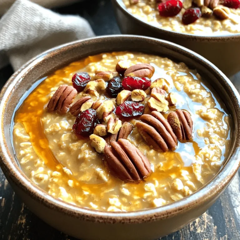- 1 Tasse Steel Cut Oats - 1 Tasse Kürbispüree - 1/4 Tasse Ahornsirup Steel Cut Oats sind die Basis für unser Rezept. Diese Haferflocken sind grob und haben eine tolle Textur. Sie machen das Frühstück herzhaft und sättigend. Kürbispüree bringt nicht nur Geschmack, sondern auch eine schöne Farbe. Ahornsirup süßt das Ganze und gibt einen feinen, natürlichen Geschmack. - 4 Tassen Wasser oder Milch (oder eine Mischung aus beidem) Für die Flüssigkeit kannst du Wasser oder Milch verwenden. Die Wahl hängt von deinem Geschmack ab. Milch macht die Haferflocken cremiger. Wenn du eine Mischung nimmst, bekommst du das Beste von beiden Welten. Stelle sicher, dass du die Flüssigkeit gut abmisst. So wird das Ergebnis perfekt. - 1 Teelöffel Pumpkin Pie Spice - 1 Teelöffel Vanilleextrakt - 1/2 Teelöffel Salz Pumpkin Pie Spice ist das Herzstück dieses Rezepts. Es enthält Zimt, Muskatnuss und Ingwer. Diese Gewürze geben ein warmes, herbstliches Aroma. Vanilleextrakt verstärkt den Geschmack. Ein Hauch Salz rundet alles ab und hebt die Aromen hervor. Diese Mischung macht deine Haferflocken unwiderstehlich lecker. - Zutaten vorbereiten und messen: Messen Sie 1 Tasse Steel Cut Oats, 4 Tassen Wasser oder Milch, und 1 Tasse Kürbispüree. Nehmen Sie auch 1/4 Tasse Ahornsirup, 1 Teelöffel Vanilleextrakt, 1 Teelöffel Pumpkin Pie Spice und 1/2 Teelöffel Salz bereit. Diese Zutaten machen Ihr Gericht lecker und cremig. - Instant Pot vorbereiten: Stellen Sie sicher, dass Ihr Instant Pot sauber ist. Setzen Sie den Einsatz ein, um die Haferflocken gleichmäßig zu kochen. Es ist wichtig, dass alles richtig sitzt. - Anweisungen zur Herstellung der Mischung: Geben Sie die Steel Cut Oats und die Flüssigkeit in den Instant Pot. Fügen Sie dann das Kürbispüree, den Ahornsirup, den Vanilleextrakt, die Gewürze und das Salz hinzu. Rühren Sie alles gut um, damit die Zutaten sich gut vermischen. - Einstellungen für den Instant Pot: Schließen Sie den Deckel und stellen Sie das Ventil auf die Dichtungsposition. Wählen Sie die Einstellung „Manuell“ oder „Druckkochen“. Stellen Sie die Zeit auf 10 Minuten bei hohem Druck ein. Das Kochen geht schnell und einfach! - Druckablass und Konsistenz anpassen: Lassen Sie den Druck nach dem Kochen etwa 10 Minuten natürlich ab. Danach können Sie den Rest des Drucks manuell ablassen. Öffnen Sie den Deckel vorsichtig und rühren Sie den Haferbrei um. Wenn es zu dick ist, fügen Sie etwas mehr Wasser oder Milch hinzu. - Serviervorschläge: Servieren Sie die Haferflocken heiß. Sie können die Haferflocken mit gehackten Pekannüssen, Walnüssen, getrockneten Cranberries oder einem Klecks Joghurt garnieren. Diese Toppings machen das Gericht noch besser! Um die Konsistenz Ihrer Haferflocken anzupassen, können Sie Wasser oder Milch verwenden. Fügen Sie mehr Flüssigkeit hinzu, wenn die Haferflocken zu dick sind. Ein gutes Mischverhältnis ist 4 Tassen Flüssigkeit zu 1 Tasse Steel Cut Oats. Die Kochzeit beträgt 10 Minuten bei hohem Druck. Nach dem Kochen sollten Sie den Druck für etwa 10 Minuten natürlich ablassen. So bleibt der Geschmack erhalten und die Haferflocken werden perfekt. Wenn Sie möchten, können Sie anstelle von Ahornsirup auch Agavendicksaft oder Honig verwenden. Diese Alternativen bieten eine andere Süße und können Ihren Haferflocken einen neuen Geschmack verleihen. Experimentieren Sie mit der Menge, um die perfekte Süße für Ihren Geschmack zu finden. Bereiten Sie die Haferflocken als Meal-Prep vor. Sie sind ideal für eine schnelle Frühstückslösung. Kochen Sie eine große Portion und bewahren Sie sie im Kühlschrank auf. Vermeiden Sie häufige Fehler, wie das Überfüllen des Instant Pots. Achten Sie darauf, die Zutaten gut zu mischen, bevor Sie den Deckel schließen. So gelingt Ihr Rezept immer! {{image_4}} Um deine Instant Pot Kürbisgewürz-Steel Cut Oats noch spannender zu machen, probiere einige Geschmacksvariationen aus. Eine beliebte Option ist die Schokoladen-Kürbis-Haferflocken. Füge einfach einen Esslöffel Kakaopulver oder einige Schokoladenstückchen hinzu. Der Schokoladengeschmack passt perfekt zum Kürbis und macht dein Frühstück süßer. Eine andere tolle Ergänzung ist Nussbutter. Ein Löffel Mandel- oder Erdnussbutter kann den Haferbrei cremiger machen. Diese Kombination liefert auch gesunde Fette und Proteine. So wird dein Gericht nicht nur lecker, sondern auch nahrhaft. Die Wahl der Toppings kann dein Frühstück auf das nächste Level heben. Gehackte Nüsse wie Pekannüsse oder Walnüsse bringen einen schönen Crunch. Trockenfrüchte wie Cranberries oder Rosinen fügen Süße hinzu. Diese Zutaten machen die Textur abwechslungsreich und verbessern den Geschmack. Du kannst auch Joghurt oder pflanzliche Milchalternativen verwenden. Ein Klecks griechischer Joghurt sorgt für Cremigkeit und einen Proteinboost. Pflanzliche Milchalternativen wie Mandel- oder Hafermilch sind ebenfalls eine gute Wahl. Sie machen dein Gericht leicht und lecker. Für eine herbstliche Note kannst du saisonale Gewürzmischungen verwenden. Füge einfach mehr Zimt, Muskatnuss oder Ingwer hinzu. Diese Gewürze bringen die Aromen des Herbstes in dein Frühstück und machen es besonders wohltuend. Eine weitere Idee ist, frische Äpfel oder Birnen hinzuzufügen. Schneide sie in kleine Stücke und rühre sie vor dem Servieren in die Haferflocken. Diese Früchte sorgen für natürliche Süße und eine frische Textur. So wird dein Gericht noch schmackhafter und nahrhafter. Die frisch gekochten Steel Cut Oats halten sich im Kühlschrank etwa 4 bis 5 Tage. Achte darauf, sie in einem luftdichten Behälter aufzubewahren. So bleiben sie frisch und lecker. Ein gut verschlossener Glasbehälter eignet sich hervorragend dafür. Einfrieren ist eine tolle Option, wenn du Reste hast. Lasse die Haferflocken zuerst abkühlen. Teile sie dann in Portionsgrößen auf. Verwende gefrierfeste Beutel oder Behälter. So bleibt die Qualität erhalten. Zum Auftauen lege die Portionen einfach über Nacht in den Kühlschrank. Du kannst sie in der Mikrowelle oder auf dem Herd erwärmen. Füge bei Bedarf einen Schuss Wasser oder Milch hinzu, um die Konsistenz anzupassen. Du musst nicht alles auf einmal essen. Du kannst Reste kreativ nutzen. Mache zum Beispiel Haferflocken-Pancakes oder -Muffins. Ein weiteres leckeres Frühstück ist ein Haferflocken-Smoothie. Mische die Reste mit Bananen und Joghurt. So hast du einen schnellen und gesunden Snack. Die gesamte Zeit beträgt etwa 30 Minuten. Die Vorbereitungszeit liegt bei 10 Minuten. Die Kochzeit im Instant Pot ist 10 Minuten. Nach dem Kochen lässt man den Druck 10 Minuten natürlich ab. So bleibt der Haferbrei schön cremig und weich. Ja, du kannst es vegan machen. Ersetze die Milch durch pflanzliche Optionen. Mandeldrink, Haferdrink oder Sojadrink sind gute Alternativen. Der Ahornsirup ist schon vegan. So bleibt das Rezept ganz pflanzlich und lecker. Toppings machen dein Gericht noch besser. Hier sind einige einfache Ideen: - Gehackte Pekannüsse oder Walnüsse - Getrocknete Cranberries - Ein Klecks pflanzlicher Joghurt - Frische Früchte wie Bananen oder Äpfel - Zimt oder zusätzliches Pumpkin Pie Spice Diese Toppings verleihen deinem Haferbrei mehr Geschmack und Textur. Die Zubereitung von Steel Cut Oats im Instant Pot ist einfach und lecker. Wir haben die besten Zutaten, Flüssigkeiten und Gewürze besprochen, um den perfekten Geschmack zu erreichen. Die Schritt-für-Schritt-Anleitung macht das Kochen leicht. Tipps und Tricks helfen dir, die ideale Konsistenz zu erzielen und Fehler zu vermeiden. Variationen und kreative Toppings bieten dir eine spannende Auswahl. Mit den Lagerinformationen kannst du Reste optimal nutzen. Du wirst immer wieder Lust auf dieses Gericht haben!