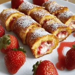 Um diese leckeren Erdbeer-Creme-Käse-Toast-Rollen zu machen, brauchst du folgende Zutaten: - 8 Scheiben Weiß- oder Vollkornbrot - 115 g Frischkäse, weichgeklopft - 250 g frische Erdbeeren, klein gehackt - 2 Esslöffel Zucker (nach Geschmack anpassen) - 1 Teelöffel Vanilleextrakt - 2 große Eier - 60 ml Milch - 1 Teelöffel Zimt - 1 Esslöffel Butter (zum Braten) - Puderzucker (zum Bestäuben) Diese Zutaten sorgen für einen tollen Geschmack und eine schöne Textur. Die frischen Erdbeeren geben einen süßen und fruchtigen Kick. Der Frischkäse macht die Füllung cremig und lecker. Die Zubereitung dieser Roll-Ups dauert etwa 15 Minuten. Wenn du alles zusammenzählst, brauchst du insgesamt 25 Minuten. Du bekommst vier Portionen aus diesem Rezept. Es ist perfekt für ein schnelles Frühstück oder einen Snack. Wenn du kein Weißbrot magst, kannst du Vollkornbrot verwenden. Das gibt mehr Ballaststoffe. Für eine laktosefreie Option kannst du laktosefreien Frischkäse nehmen. Du kannst auch andere Beeren wie Himbeeren oder Heidelbeeren verwenden, wenn du magst. Diese Zutaten und Optionen machen das Rezept anpassbar. Jeder kann es nach seinem Geschmack zubereiten. Beginne mit der Füllung. Nimm eine mittelgroße Schüssel und gib den weichen Frischkäse hinein. Füge die klein gehackten Erdbeeren, den Zucker und den Vanilleextrakt hinzu. Rühre alles gut um, bis die Mischung glatt ist. Diese Füllung ist frisch und süß. Sie gibt den Roll-Ups ihren tollen Geschmack. Jetzt bereite die Brotscheiben vor. Schneide die Ränder jeder Scheibe ab. So werden die Rollen flexibler. Nutze ein Nudelholz, um jede Scheibe dünn zu rollen. Die Scheiben sollten etwa 0,6 cm dick sein. Verteile etwa einen Esslöffel der Frischkäse-Erdbeer-Mischung auf jede Scheibe. Lass einen kleinen Rand frei. Rolle jede Scheibe vorsichtig auf. Achte darauf, dass die Füllung nicht herausfällt. Für die Eiermischung nimm eine separate Schüssel. Verquirle die Eier mit der Milch und dem Zimt. Mische, bis alles gut verbunden ist. Erhitze eine Pfanne bei mittlerer Hitze und schmelze die Butter darin. Tauche jede Rolle in die Eiermischung. Achte darauf, dass jede Rolle gut bedeckt ist. Lass die überschüssige Mischung abtropfen. Lege die Rollen mit der Nahtseite nach unten in die Pfanne. Brate sie 2-3 Minuten auf jeder Seite, bis sie goldbraun sind. Nach dem Braten lege die Rollen auf ein Papiertuch, um überschüssige Butter abtropfen zu lassen. Bestäube sie vor dem Servieren mit Puderzucker für eine schöne Präsentation. Um die besten Erdbeer-Creme-Käse-Toast-Rollen zu machen, beachte diese Tipps: - Achte darauf, dass der Frischkäse weich ist. So lässt er sich leicht verteilen. - Rolle das Brot dünn aus. Das hilft, sie gut zu rollen und macht sie knusprig. - Lasse etwas Platz am Rand der Brotscheiben. So bleibt die Füllung beim Rollen innen. Präsentiere die Roll-Ups schön: - Lege die Rollen fächerartig auf einen Teller. - Füge frische Erdbeeren oder Erdbeersauce hinzu. So sieht es toll aus! - Bestäube die warmen Rollen mit Puderzucker. Das macht sie süßer und ansprechender. Hier sind Fehler, die du vermeiden solltest: - Lass die Brotscheiben nicht zu dick. Sie könnten nicht gut rollen. - Tauche die Rollen nicht zu lange in die Eiermischung. Zu viel macht sie matschig. - Brate die Rollen nicht zu heiß. Zu hohe Hitze verbrennt sie außen und lässt sie innen roh. {{image_4}} Du kannst die Füllung für die Erdbeer-Creme-Käse-Toast-Rollen leicht ändern. Anstelle von Erdbeeren funktionieren viele Früchte gut. Probiere Himbeeren, Blaubeeren oder sogar Pfirsiche. Jede Frucht bringt ihren eigenen Geschmack. Das macht dein Gericht spannend und abwechslungsreich. Für eine glutenfreie Option wähle glutenfreies Brot. Achte darauf, dass alle Zutaten auch glutenfrei sind. Um die Füllung vegan zu machen, ersetze den Frischkäse durch pflanzlichen Frischkäse. Nutze auch eine pflanzliche Milch. Eier kannst du durch einen Mix aus Leinsamen und Wasser ersetzen. Das gibt dir eine ähnliche Konsistenz. Aromatisierung macht die Roll-Ups noch besser. Füge Zimt oder Muskatnuss zur Eiermischung hinzu. Ein Spritzer Vanilleextrakt kann viel ausmachen. Du kannst auch etwas Kokosnuss oder Mandelgeschmack probieren. Diese kleinen Änderungen bringen neue Geschmäcker auf den Tisch. Um die Erdbeer-Creme-Käse-Toast-Rollen frisch zu halten, lege sie in einen luftdichten Behälter. Stelle sicher, dass die Rollen vollständig abgekühlt sind, bevor du sie lagerst. Wenn du die Rollen übereinander stapelst, lege ein Stück Backpapier dazwischen. So vermeidest du, dass sie zusammenkleben. Die besten Methoden zum Aufwärmen sind die Mikrowelle oder die Pfanne. Wenn du die Mikrowelle verwendest, erhitze die Rollen für 15-20 Sekunden. Achte darauf, sie nicht zu lange zu erhitzen, damit sie nicht trocken werden. In der Pfanne kannst du die Roll-Ups bei mittlerer Hitze für einige Minuten aufwärmen. So bleiben sie schön knusprig. Im Kühlschrank halten die Roll-Ups etwa 3 Tage. Wenn du sie länger aufbewahren möchtest, kannst du sie einfrieren. Im Gefrierschrank sind sie bis zu 2 Monate haltbar. Wickele die Rollen gut in Frischhaltefolie ein, bevor du sie in einen Gefrierbeutel legst. So bleibt der Geschmack erhalten. Die Zubereitung der Erdbeer-Creme-Käse-Toast-Rollen dauert insgesamt etwa 25 Minuten. Du brauchst 15 Minuten für die Vorbereitung und weitere 10 Minuten zum Braten. Diese Zeit ist schnell, ideal für ein leckeres Frühstück oder einen Snack. Ja, du kannst gefrorene Erdbeeren benutzen. Achte darauf, sie vorher gut auftauen zu lassen. Drücke überschüssiges Wasser aus. So bleibt die Füllung nicht zu nass. Frische Erdbeeren haben jedoch einen besseren Geschmack und eine schönere Textur. Zu den Erdbeer-Creme-Käse-Toast-Rollen passen viele leckere Beilagen. Hier sind einige Ideen: - Ein Spritzer Erdbeersauce - Frische Erdbeeren - Ein Klecks Schlagsahne - Ein Hauch von Ahornsirup - Joghurt oder Quark Diese Beilagen ergänzen den süßen und cremigen Geschmack perfekt. Die Erdbeer-Creme-Käse-Toast-Rolle ist einfach zuzubereiten und lecker. Wir haben die besten Zutaten erkundet und hilfreiche Tipps gegeben, um Fehler zu vermeiden. Variationen sind möglich, um jeden Geschmack zu treffen. Denken Sie an die richtige Lagerung für frische Roll-Ups. Schauen Sie sich auch die häufigen Fragen an, um weitere Tipps zu erhalten. Genießen Sie dieses Rezept als snack oder Dessert und experimentieren Sie mit neuen Füllungen. Viel Spaß beim Zubereiten!